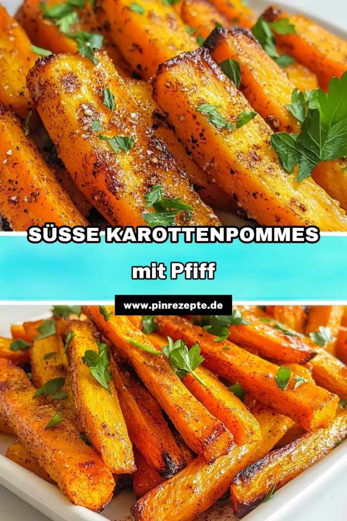 Entdecken Sie das ultimative Karotten Pommes Rezept mit unseren köstlichen Ahorn-glazierte Karotten-Pommes! Diese gebackenen Karottenpommes sind gesunde Snacks, die Ihre Geschmacksknospen verwöhnen. Ein Hauch von Zimt und süßem Ahornsirup macht sie zur perfekten süßen Karottenbeilage. Ideal für alle, die gesunde Ernährung schätzen. Probieren Sie dieses Rezept und speichern Sie es für später! #KarottenPommes #GesundeSnacks #AhornGlaziertePommes #VeggiesGenießen