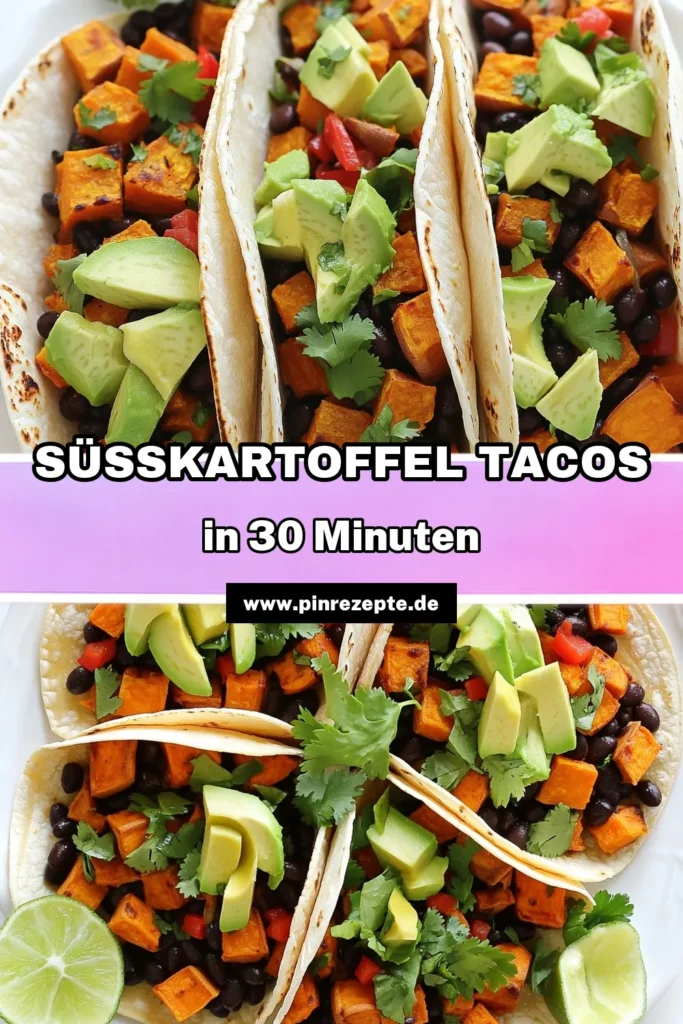 Entdecke das perfekte Blechgericht mit Süßkartoffel-Schwarzbohnen-Tacos! Diese leckeren und gesunden Tacos sind einfach zuzubereiten und voller Geschmack. Mit würzigen Süßkartoffeln, schwarzen Bohnen und frischen Avocado-Scheiben sind sie ideal für jedes Abendessen. Lass dir dieses Rezept nicht entgehen und klicke schnell durch, um die Zubereitung zu sehen und deine Familie zu begeistern! #Süßkartoffel #Tacos #GesundeRezepte #Blechgerichte