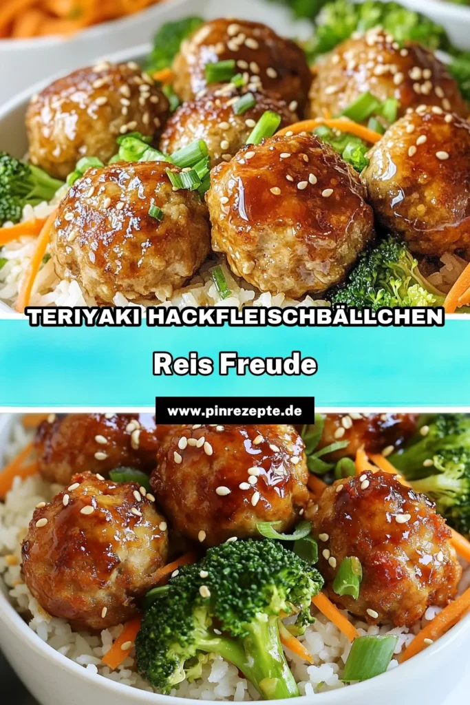 Entdecken Sie dieses köstliche Jasminreis Rezept für Teriyaki Hackfleischbällchen, perfekt für gesunde Reis-Schüsseln! Diese einfache Abendessen Ideen verwandeln Ihre Dinner-Routine mit Aromen der asiatischen Küche. Verwöhnen Sie sich und Ihre Familie mit diesen saftigen Hackfleischbällchen und frischem Gemüse. Ideal für ein schnelles, befriedigendes Gericht! Speichern Sie das Rezept und genießen Sie eine gesunde Mahlzeit. #TeriyakiHackfleischbällchen #JasminreisRezept #GesundeReisSchüsseln #AsiatischeKüche