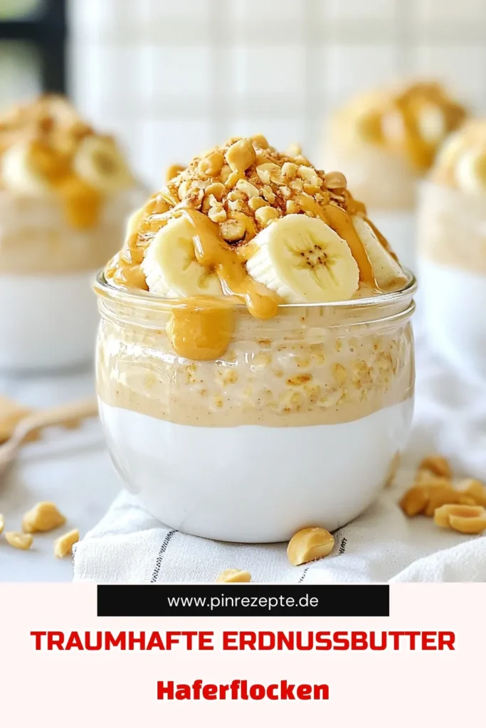 Entdecke unser leckeres Erdnussbutter Bananen Haferflocken Rezept für ein einfaches und gesundes Frühstück! Diese Übernacht Haferflocken sind perfekt für die hektischen Morgen und schnell zubereitet. Mit gesunden Zutaten wie Chiasamen ist dieses einfache Haferflocken Rezept nährstoffreich und sättigend. Genieße dein Frühstück und teile deine Kreationen! Speichere jetzt diese gesunde Frühstücksidee für deine nächste Mahlzeit! #Erdnussbutter #ÜbernachtHaferflocken #Frühstücksideen #HaferflockenRezepte