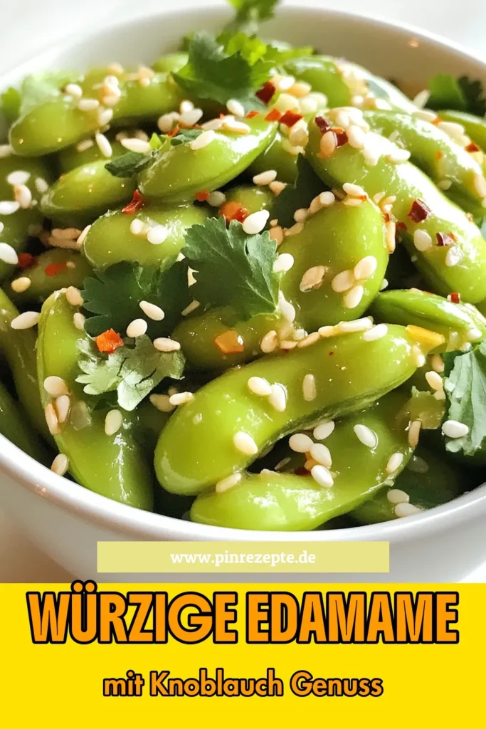 Entdecken Sie unser köstliches Knoblauch Edamame Rezept! Diese würzigen Edamame sind der perfekte gesunde Snack und eine tolle asiatische Vorspeise. Die vegane Edamame Zubereitung mit frischem Knoblauch, Sesamöl und einer Prise Chili sorgt für ein Geschmackserlebnis. Ideal für Partys oder als Snack für zwischendurch. Probieren Sie es aus und lassen Sie sich von diesem gesunden Snackrezept begeistern! #KnoblauchEdamame #WürzigeEdamame #GesundeSnackrezepte #AsiatischeVorspeisen