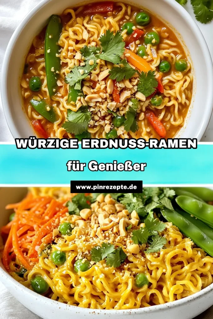 Entdecken Sie unser köstliches Rezept für würzige Erdnuss-Ramen, das leicht und schnell zuzubereiten ist! Dieses Ramen Rezept vereint cremige Erdnussbutter mit frischem Gemüse für eine asiatische Gemüsesuppe, die perfekt für jede Gelegenheit ist. Genießen Sie schnelle Ramen-Nudeln in einer aromatischen Brühe voller Geschmack. Probieren Sie es heute aus und lassen Sie sich begeistern! #ErnährungsRezept #RamenLiebhaber #Erdnussbutter #SchnelleGerichte