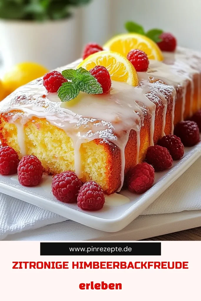 Entdecke den perfekten Himbeer Zitronen Kuchen mit unserem saftigen Zitronen Laib Rezept! Dieser einfache Kuchen mit Himbeeren vereint fruchtige Frische und zarte Zitrone in jedem Bissen. Ideal für Nachmittagskaffee oder als süße Überraschung! Folge dem Rezept für köstliche Himbeerbackrezepte und genieße den Geschmack von frischem Zitronenkuchen. Speichere dir dieses Rezept und teile deine Backergebnisse! #HimbeerZitronenKuchen #ZitronenLaib #Kuchenliebe #BackenMitFreunden