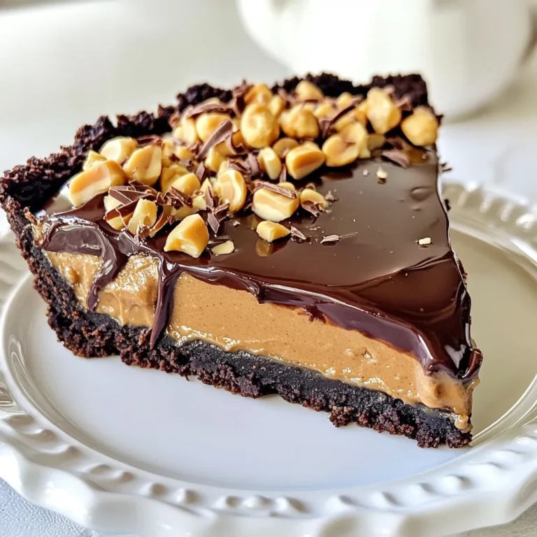 Für die Schokoladen-Erdnussbutter No-Bake Pie brauchst du folgende Zutaten: - 1 ½ Tassen Schokoladenkeksbrösel - ½ Tasse ungesalzene Butter, geschmolzen - 1 Tasse cremige Erdnussbutter - 1 Tasse Puderzucker - 8 oz Frischkäse, weich - 1 Tasse Schlagsahne (oder Schlagsahne-Ersatz) - 1 Tasse halbsüße Schokoladenstückchen - 2 Esslöffel Kokosöl - Gehackte Erdnüsse und Schokoladenspäne zur Dekoration (optional) Wenn du hochwertige Zutaten wählst, wirst du den Unterschied schmecken. Achte darauf, frische Erdnussbutter ohne Zuckerzusatz zu nehmen. Diese schmeckt besser und ist gesünder. Verwende echte Schokolade für den besten Geschmack. Halbsüße Schokoladenstückchen sind eine gute Wahl. Frischkäse sollte weich und cremig sein. Dies hilft, eine glatte Füllung zu machen. Kekse sind wichtig für die Kruste. Wähle gute Schokoladenkekse für mehr Geschmack. Die Butter sollte ungesalzen sein, damit die Füllung nicht zu salzig wird. Für Allergiker gibt es viele Alternativen. Du kannst Erdnussbutter durch Mandel- oder Cashewbutter ersetzen. Achte darauf, dass die Nussbutter keine Allergene enthält. Für eine glutenfreie Version wähle glutenfreie Kekse. Die Schlagsahne kann durch Kokoscreme ersetzt werden. Dies macht das Rezept vegan und laktosefrei. Überlege, die Füllung mit einer pflanzlichen Frischkäse-Alternative zu machen. So kannst du die Torte für alle Freunde und Familie anpassbar machen. {{ingredient_image_2}} Um die Kruste zu machen, mische zuerst die Schokoladenkeksbrösel mit der geschmolzenen Butter. Du willst, dass die Brösel gut bedeckt sind. Nimm eine 9-Zoll-Tortenform und drücke die Mischung fest in den Boden und an die Seiten. Dies gibt der Torte Stabilität. Stelle die Form für eine Weile in den Kühlschrank. So wird die Kruste fest, während du die Füllung machst. Für die Füllung nimm eine große Rührschüssel. Füge den weichen Frischkäse und die cremige Erdnussbutter hinzu. Mische alles gut, bis es glatt ist. Danach füge nach und nach den Puderzucker hinzu. Mixe weiter, bis die Masse fluffig wird. Schlage die Schlagsahne in einer separaten Schüssel steif. Hebe sie vorsichtig unter die Erdnussbuttermasse. So bleibt die Füllung leicht und luftig. Gieße die Erdnussbutterfüllung in die gekühlte Keksbasis. Streiche die Oberfläche mit einem Spatel glatt. Jetzt kommt das Schokoladentopping. Schmelze die halbsüßen Schokoladenstückchen mit dem Kokosöl in der Mikrowelle. Erhitze sie in 30-Sekunden-Intervallen und rühre dazwischen um. Gieße die geschmolzene Schokolade gleichmäßig über die Füllung. Verteile sie gut, sodass alles bedeckt ist. Lass die Torte mindestens 4 Stunden im Kühlschrank, am besten über Nacht. So wird sie fest und lecker. Ein häufiger Fehler ist, die Schokoladenkeksbrösel nicht genug zu drücken. Drücke sie fest an, damit die Kruste stabil bleibt. Wenn die Füllung zu flüssig ist, hast du vielleicht die Schlagsahne zu stark gemixt. Mische sie sanft unter, um die Luftigkeit zu bewahren. Ein weiterer Fehler ist, die Torte nicht genug zu kühlen. Lass sie mindestens vier Stunden im Kühlschrank, besser über Nacht. Die perfekte Füllung hat eine cremige, aber feste Konsistenz. Achte darauf, dass der Frischkäse weich ist, bevor du ihn verwendest. So vermischst du ihn leicht mit der Erdnussbutter. Die Schlagsahne sollte nicht zu fest geschlagen werden. Eine leichte, luftige Schlagsahne macht die Füllung schön fluffig. Wenn du die Schokoladenstückchen schmilzt, achte darauf, dass sie nicht anbrennen. Rühre sie gut um, damit sie gleichmäßig schmelzen. Du kannst die Füllung leicht variieren. Probiere es mit Mandelnussbutter oder Cashewbutter. Das gibt der Torte einen neuen Geschmack. Für Schokoladenliebhaber kannst du auch mehr Schokoladenstückchen hinzufügen. Füge etwas Vanilleextrakt hinzu, um den Geschmack zu verfeinern. Wenn du es fruchtig magst, versuche, pürierte Bananen oder Erdbeeren unter die Füllung zu mischen. Pro Tipps Die richtige Keksbasis wählen: Verwenden Sie hochwertige Schokoladenkekse für einen intensiveren Geschmack und eine bessere Textur der Kruste. Frischkäse gut aufweichen: Stellen Sie sicher, dass der Frischkäse Zimmertemperatur hat, damit er sich leichter mit der Erdnussbutter vermischen lässt. Schlagsahne vorsichtig unterheben: Um die fluffige Textur zu bewahren, sollten Sie die Schlagsahne mit einem Gummispatel vorsichtig unter die Erdnussbuttermasse heben. Über Nacht kühlen: Lassen Sie die Torte über Nacht im Kühlschrank, damit sie vollständig fest wird und die Aromen gut durchziehen können. {{image_4}} Wenn du eine andere Nussbutter probieren möchtest, kannst du Mandelbutter verwenden. Mandelbutter hat einen milden Geschmack und passt gut zu Schokolade. Cashewbutter ist eine weitere tolle Wahl. Sie macht die Füllung schön cremig. So hast du eine neue Note in deinem Dessert. Bist du kein Fan von Schokoladenkeksen? Nutze stattdessen Graham-Cracker oder Haferkekse. Diese geben der Kruste einen anderen Crunch. Du kannst sogar eine Mischung aus verschiedenen Keksen nehmen. Das sorgt für einen spannenden Geschmack und Textur. Experimentiere mit verschiedenen Keksarten, um deine perfekte Kombination zu finden. Um deine Torte noch schöner zu machen, füge besondere Toppings hinzu. Gehackte Erdnüsse bringen einen tollen Crunch. Schokoladenspäne sind auch eine leckere Wahl. Du könntest auch Karamellsoße darüberträufeln für einen süßen Kick. Frische Früchte wie Erdbeeren oder Bananen passen ebenfalls wunderbar dazu. So wird deine Torte ein echter Hingucker! Die Schokoladen-Erdnussbutter No-Bake Torte ist ein Genuss, den du gut lagern solltest. Bewahre die Torte immer im Kühlschrank auf. Das hilft, die Frische zu bewahren. Wenn du die Torte in einer Tortenform aufbewahrst, decke sie mit Frischhaltefolie ab. So bleibt sie vor Gerüchen geschützt. Du kannst auch eine Tortenbox verwenden, um sie sicher zu lagern. Im Kühlschrank hält die Torte bis zu fünf Tage. Achte darauf, dass sie gut abgedeckt ist. Nach ein paar Tagen kann die Torte etwas weicher werden, aber der Geschmack bleibt lecker. Wenn du die Torte länger aufbewahren möchtest, denke an das Einfrieren. Die Torte lässt sich auch gut einfrieren. Schneide sie in Stücke, bevor du sie einfrierst. Lege die Stücke in einen luftdichten Behälter oder wickele sie in Frischhaltefolie. So frierst du die Torte bis zu drei Monate ein. Zum Auftauen lege die Stücke einfach für ein paar Stunden in den Kühlschrank. So bleibt die Torte frisch und lecker. Die Zubereitung der Schokoladen-Erdnussbutter No-Bake Torte dauert etwa 20 Minuten. Du musst dann jedoch die Torte für mindestens 4 Stunden in den Kühlschrank stellen, damit sie fest wird. Es ist am besten, die Torte über Nacht kühl zu halten. So erhältst du die beste Textur und den besten Geschmack. Ja, du kannst die Torte im Voraus zubereiten. Sie bleibt bis zu 3 Tage im Kühlschrank frisch. Wenn du die Torte am Vortag machst, planst du einfach die Kühlzeit ein. So kannst du sicherstellen, dass sie gut fest wird. Diese Torte passt gut zu frischen Beeren. Erdbeeren oder Himbeeren bringen Frische. Auch eine Kugel Vanilleeis ist eine tolle Ergänzung. Die Kombination aus Schokolade, Erdnussbutter und Beeren ist einfach himmlisch. Du kannst auch etwas Schlagsahne darauf geben, um es extra lecker zu machen! Diese Torte ist einfach und macht Freude. Du hast die Zutaten genutzt, die du brauchst, und Tipps für Allergiker beachtet. Ich habe dir Schritt für Schritt gezeigt, wie du die Krustenbasis und die Füllung herstellst. Wir haben die häufigsten Fehler besprochen und Variationen für verschiedene Geschmäcker betrachtet. Achte auf die Lagerung, damit die Torte frisch bleibt. In der Küche entsteht Freude beim Experimentieren. Sei kreativ und genieße das Backen!