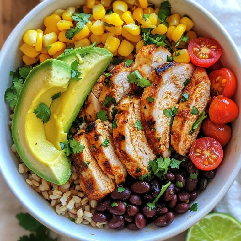 - 2 Hähnchenbrustfilets ohne Haut und Knochen - 2 Esslöffel Chipotle-Pulver - 1 Teelöffel Kreuzkümmel - 1 Teelöffel Knoblauchpulver - 1 Teelöffel Zwiebelpulver - Salz und Pfeffer nach Geschmack - 1 Esslöffel Olivenöl - 1 Tasse gekochter Naturreis - 1 Tasse schwarze Bohnen, abgetropft und abgespült - 1 Tasse Mais (frisch oder gefroren) - 1 Avocado, gewürfelt - 1 Tasse Cherrytomaten, halbiert - 1/2 Tasse rote Zwiebel, gewürfelt - Saft von 1 Limette - Frischer Koriander, gehackt (zum Garnieren) - Sauerrahm oder griechischer Joghurt (zum Servieren) Die Chipotle Chicken Burrito Bowl ist ein leichtes Gericht. Sie bietet viele Nährstoffe. Hähnchen liefert Protein, das gut für den Körper ist. Schwarze Bohnen und Mais geben Ballaststoffe. Avocado fügt gesunde Fette hinzu. Cherrytomaten sind reich an Vitaminen. Diese Bowl hat alles, was dein Körper braucht. Wähle frische Zutaten aus. Achte darauf, dass das Hähnchen frisch ist. Bio-Hähnchen hat oft besseren Geschmack. Bei Bohnen, wähle solche ohne Konservierungsstoffe. Frischer Mais hat mehr Süße als gefrorener. Achte darauf, dass die Avocado reif ist, aber nicht zu weich. Sie sollte leicht drücken. Wenn du Koriander nicht magst, kann Petersilie eine gute Wahl sein. {{ingredient_image_2}} Um das Hähnchen voll zu würzen, mische zuerst die Gewürze. Nimm eine Schüssel und gebe das Chipotle-Pulver, Kreuzkümmel, Knoblauchpulver und Zwiebelpulver hinein. Füge Salz und Pfeffer nach Geschmack hinzu. Rühre alles gut um. Reibe die Hähnchenbrustfilets gleichmäßig mit der Gewürzmischung ein. Lasse das Hähnchen mindestens 30 Minuten im Kühlschrank marinieren. Für mehr Geschmack kannst du es bis zu 2 Stunden warten lassen. Heize eine Pfanne auf mittlerer Hitze und füge das Olivenöl hinzu. Wenn das Öl heiß ist, lege die marinierten Hähnchenbrustfilets hinein. Brate die Filets 6-7 Minuten auf jeder Seite. Die Innentemperatur sollte 75°C erreichen. Nimm das Hähnchen vom Herd und lasse es 5 Minuten ruhen. Danach kannst du das Hähnchen in Scheiben schneiden. Nimm eine Schüssel und platziere eine Schicht gekochten Naturreis als Basis. Verteile die schwarzen Bohnen und den Mais gleichmäßig über den Reis. Lege die geschnittenen Hähnchenstücke darauf. Füge die gewürfelte Avocado, halbierte Cherrytomaten und gewürfelte rote Zwiebel hinzu. Träufle frischen Limettensaft über die Bowl und garniere sie mit gehacktem Koriander. Du kannst auch einen Klecks Sauerrahm oder griechischen Joghurt dazugeben. Serviere die Bowl warm und lade jeden ein, seine Zutaten zu mischen. Die Marinierzeit ist wichtig. Ich empfehle, das Hähnchen mindestens 30 Minuten zu marinieren. Für noch mehr Geschmack lass es bis zu 2 Stunden im Kühlschrank. So ziehen die Gewürze richtig ein. Die Mischung aus Chipotle-Pulver, Kreuzkümmel, Knoblauch- und Zwiebelpulver sorgt für ein tolles Aroma. Um das Hähnchen perfekt zu garen, erhitze das Olivenöl bei mittlerer Hitze. Lege die marinierten Hähnchenbrustfilets in die Pfanne. Brate sie 6-7 Minuten auf jeder Seite. Die Innentemperatur sollte 75°C erreichen. Lass das Hähnchen nach dem Braten 5 Minuten ruhen. So bleibt es saftig und zart. Die Präsentation macht viel aus. Beginne mit einer Schicht Naturreis als Basis. Verteile die schwarzen Bohnen und den Mais gleichmäßig. Lege die geschnittenen Hähnchenstücke darauf. Füge die gewürfelte Avocado, halbierte Cherrytomaten und die rote Zwiebel hinzu. Träufle frischen Limettensaft darüber und garniere mit Koriander. Ein Klecks Sauerrahm oder griechischer Joghurt macht die Bowl noch besser. Pro Tipps Hähnchen marinieren: Lassen Sie das Hähnchen mindestens 30 Minuten marinieren, um den Geschmack zu intensivieren. Für noch mehr Geschmack können Sie es bis zu 2 Stunden im Kühlschrank lassen. Richtige Temperatur: Verwenden Sie ein Fleischthermometer, um sicherzustellen, dass das Hähnchen eine Innentemperatur von 75°C erreicht hat. So bleibt es saftig und zart. Frische Zutaten: Verwenden Sie frische Avocados und Cherrytomaten für den besten Geschmack. Diese Zutaten bringen Farbe und Textur in Ihre Bowl. Variationen: Experimentieren Sie mit zusätzlichen Belägen wie Jalapeños, geriebenem Käse oder Salsa, um Ihrer Burrito-Bowl eine persönliche Note zu verleihen. {{image_4}} Eine Burrito-Bowl muss nicht immer Hähnchen enthalten. Du kannst sie auch vegetarisch oder vegan machen. Ersetze das Hähnchen durch gebratene Tofuwürfel oder Linsen. Diese Zutaten sind reich an Proteinen und geben dir den gleichen leckeren Geschmack. Du kannst auch gegrilltes Gemüse verwenden. Zucchini, Paprika oder Auberginen sind gute Optionen. Sie bringen zusätzlich Farbe und Geschmack in dein Gericht. Käse bringt einen tollen Geschmack und eine cremige Textur. Feta, Cheddar oder Monterey Jack sind großartige Optionen. Für eine schmackhafte Variante, streue etwas geriebenen Käse über die Bowl. Du kannst auch veganen Käse verwenden, wenn du es pflanzenbasiert magst. Er schmilzt gut und ergänzt die Aromen der anderen Zutaten. Gemüse ist der Schlüssel zu einer bunten und gesunden Burrito-Bowl. Du kannst die Gemüsesorten je nach Saison oder Vorliebe ändern. Probier zum Beispiel gegrillte Paprika, Mais oder schwarze Oliven. Auch Spinat oder Rucola geben deiner Bowl einen frischen Kick. Experimentiere mit verschiedenen Gemüsesorten, um deinen perfekten Mix zu finden. Um die Reste der Chipotle-Hähnchen-Burrito-Bowl aufzubewahren, lege sie in einen luftdichten Behälter. Stelle sicher, dass die Schüssel vollständig abgekühlt ist, bevor du sie in den Kühlschrank stellst. Du kannst die Zutaten auch getrennt aufbewahren. So bleibt alles frisch und schmackhaft. Wenn du deine Burrito-Bowl wieder aufwärmen möchtest, verwende die Mikrowelle oder den Herd. Bei der Mikrowelle stelle die Leistung auf mittel und wärme die Bowl für 1-2 Minuten. Rühre zwischendurch um, damit alles gleichmäßig heiß wird. Wenn du den Herd nutzt, erhitze die Bowl in einer Pfanne bei mittlerer Hitze. Füge einen Spritzer Wasser hinzu, um das Austrocknen zu verhindern. Die Chipotle-Hähnchen-Burrito-Bowl hält sich im Kühlschrank bis zu 3 Tage. Achte darauf, die Reste gut abzudecken, um Gerüche zu vermeiden. Wenn du die Bowl länger aufbewahren möchtest, friere die Zutaten in einem geeigneten Behälter ein. So kannst du sie bis zu 3 Monate aufbewahren. Du kannst dein Hähnchen mit verschiedenen Gewürzen würzen. Für die Chipotle-Burrito-Bowl verwende ich Chipotle-Pulver, Kreuzkümmel, Knoblauch- und Zwiebelpulver. Das gibt dem Hähnchen einen tollen Geschmack. Mische die Gewürze in einer Schüssel. Reibe die Hähnchenbrustfilets gut mit der Mischung ein. Lass das Hähnchen mindestens 30 Minuten marinieren. So zieht der Geschmack gut ein. Wenn du keinen Reis magst, gibt es viele Alternativen. Quinoa ist eine gute Option. Sie hat einen ähnlichen Geschmack und ist gesund. Du kannst auch Blumenkohlreis verwenden. Das ist leicht und kalorienarm. Für eine kohlenhydratarme Option probiere grüne Blattsalate. Sie geben frische und Crunch. Du kannst eine Chipotle-Burrito-Bowl in vielen Restaurants finden. Die Kette Chipotle Mexican Grill ist bekannt dafür. Auch lokale Mexikaner bieten ähnliche Bowls an. Überprüfe die Speisekarten, um zu sehen, was sie anbieten. Du kannst auch nach Online-Bestellungen suchen, wenn du zu Hause essen möchtest. In diesem Artikel haben wir die wichtigen Zutaten und ihren Nährstoffgehalt besprochen. Du hast Tipps für die Auswahl, die Marinade und das Braten des Hähnchens erhalten. Wir haben auch Variationen und Lagerungshinweise behandelt. Nutze diese Tipps, um deine Burrito-Bowl gesund und lecker zu gestalten. Experimentiere mit neuen Zutaten und verwandle das Gericht nach deinem Geschmack. So machst du jedes Mal ein neues, sicheres Gericht!