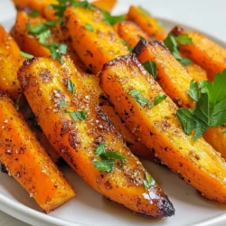 Für die perfekten Ahorn-glazierten Karotten-Pommes brauchen Sie: - 4 große Karotten, geschält und in Pommesform geschnitten - 2 Esslöffel Ahornsirup - 1 Esslöffel Olivenöl Diese Zutaten sind einfach zu finden. Die Karotten geben den Pommes ihre Süße und Farbe. Der Ahornsirup bringt eine leckere, süße Glasur. Das Olivenöl hilft, die Pommes knusprig zu machen. Die richtigen Gewürze machen den Unterschied. Hier sind die Gewürze, die Sie benötigen: - 1 Teelöffel gemahlener Zimt - ½ Teelöffel Paprika - ¼ Teelöffel Salz - ¼ Teelöffel schwarzer Pfeffer - Frische Petersilie, gehackt (zum Garnieren) Der Zimt gibt einen warmen Geschmack. Paprika fügt eine sanfte Schärfe hinzu. Salz und Pfeffer bringen die Aromen hervor. Die frische Petersilie ist die perfekte Garnitur und macht das Gericht schön. Wenn Sie keine Karotten haben, können Sie auch andere Gemüsesorten verwenden. Süßkartoffeln oder Zucchini sind großartige Alternativen. Für eine vegane Option, wählen Sie reinen Ahornsirup. Verwenden Sie auch andere Öle, wie Rapsöl. Das gibt den Pommes einen anderen Geschmack. Experimentieren Sie mit den Gewürzen, um Ihren eigenen Stil zu finden. {{ingredient_image_2}} Zuerst schälen Sie die Karotten. Ich empfehle, große Karotten zu wählen. Schneiden Sie die Karotten in Pommesform. Achten Sie darauf, dass die Stücke gleich groß sind. So garen sie gleichmäßig. Legen Sie die Karotten in eine große Rührschüssel. Jetzt machen wir die Glasur. Geben Sie 2 Esslöffel Ahornsirup und 1 Esslöffel Olivenöl zu den Karotten. Fügen Sie 1 Teelöffel gemahlenen Zimt, ½ Teelöffel Paprika, ¼ Teelöffel Salz und ¼ Teelöffel schwarzen Pfeffer hinzu. Mischen Sie alles gut. Die Glasur sollte die Karotten gleichmäßig bedecken. Heizen Sie den Ofen auf 220°C vor. Legen Sie ein Backblech mit Backpapier aus. Verteilen Sie die Karottenpommes auf dem Blech. Achten Sie darauf, dass sie genug Platz haben. Backen Sie die Pommes für 20-25 Minuten. Wenden Sie sie nach 10-15 Minuten. So werden sie schön knusprig. Nach dem Backen lassen Sie sie kurz abkühlen. Garnieren Sie die Pommes mit frischer, gehackter Petersilie für einen tollen Look. Um die beste Konsistenz für deine Karottenpommes zu erreichen, schneide die Karotten gleichmäßig. Dadurch garen sie gleichmäßig und werden schön knusprig. Achte auch darauf, dass du nicht zu viele in einer Schicht auf dem Backblech hast. So kann die Luft zirkulieren und sie werden perfekt. Ein häufiger Fehler ist, die Karotten zu lange im Ofen zu lassen. Überprüfe sie nach 20 Minuten. Das Wenden nach der Hälfte der Zeit ist wichtig, um ein gleichmäßiges Garen zu gewährleisten. Wenn du sie zu dick schneidest, werden sie innen weich und außen nicht knusprig. Halte die Pommes dünn, um die beste Textur zu erhalten. Möchtest du deinen Karottenpommes mehr Geschmack verleihen? Probiere, etwas Knoblauchpulver oder frisch gehackten Knoblauch hinzuzufügen. Für einen scharfen Kick kannst du rote Pfefferflocken verwenden. Auch ein Spritzer Zitronensaft nach dem Backen kann die Aromen aufhellen. Experimentiere mit verschiedenen Kräutern wie Thymian oder Rosmarin für eine frische Note. Pro Tipps Die richtige Karottensorte wählen: Für die besten Ergebnisse verwenden Sie frische, süße Karotten, wie zum Beispiel Babykarotten oder junge Karotten aus der Saison. Variation der Gewürze: Experimentieren Sie mit anderen Gewürzen wie Kreuzkümmel oder Muskatnuss, um den Geschmack Ihrer Karottenpommes zu variieren. Knusprigkeit maximieren: Stellen Sie sicher, dass die Karottenpommes in einer einzigen Schicht auf dem Backblech liegen, um eine gleichmäßige Bräunung und Knusprigkeit zu gewährleisten. Serviertipps: Servieren Sie die Pommes warm mit einem Dip wie Joghurt oder Hummus, um den Geschmack zu verstärken und einen zusätzlichen Genuss zu bieten. {{image_4}} Für eine vegane Variante der Ahorn-glazierten Karotten-Pommes, lassen Sie das Olivenöl weg. Stattdessen können Sie eine Mischung aus Wasser und einem Schuss Zitronensaft verwenden. Dies gibt den Karotten Geschmack und hilft, die Glasur zu binden. Sie können auch Ahornsirup durch Agavendicksaft ersetzen, um eine süßere Note zu erzielen. Beide Alternativen sind pflanzlich und passen perfekt zu dem Rezept. Experimentieren Sie mit verschiedenen Gewürzen, um den Karottenpommes mehr Tiefe zu verleihen. Fügen Sie zum Beispiel Kreuzkümmel für einen erdigen Geschmack hinzu. Oder verwenden Sie Chili-Pulver, wenn Sie es scharf mögen. Auch Knoblauchpulver passt gut zu den süßen Karotten. Seien Sie kreativ! Kombinieren Sie Gewürze, um Ihre eigene Mischung zu finden. Diese Karottenpommes sind eine tolle Beilage. Sie passen gut zu vielen Hauptgerichten. Servieren Sie sie mit gegrilltem Hähnchen oder Tofu für eine ausgewogene Mahlzeit. Für einen besonderen Touch, garnieren Sie die Pommes mit frischen Kräutern wie Koriander oder Basilikum. Sie können auch einen Dip wie Joghurt, Hummus oder eine würzige Salsa anbieten. So wird jede Mahlzeit zu einem Fest! Um übrig gebliebene Karottenpommes zu lagern, lassen Sie sie zuerst abkühlen. Legen Sie die Pommes in einen luftdichten Behälter. Trennen Sie die Schichten mit Backpapier, damit sie nicht zusammenkleben. Bewahren Sie den Behälter im Kühlschrank auf. Beim Wiederaufwärmen möchten Sie die Pommes knusprig halten. Heizen Sie Ihren Ofen auf 190°C (375°F) vor. Legen Sie die Pommes auf ein Backblech. Backen Sie sie für etwa 10 Minuten. Das sorgt für eine schöne Textur und Geschmack. Im Kühlschrank bleiben die Karottenpommes etwa 3 bis 5 Tage frisch. Wenn Sie sie länger aufbewahren möchten, frieren Sie sie ein. Im Gefrierfach halten sie bis zu 3 Monate. Achten Sie darauf, sie gut zu verpacken, um Gefrierbrand zu vermeiden. Die Karottenpommes brauchen 20 bis 25 Minuten im Ofen. Du solltest sie nach der Hälfte der Zeit wenden. So werden sie gleichmäßig knusprig und goldbraun. Achte darauf, sie gut zu beobachten, damit sie nicht verbrennen. Ja, du kannst andere Gemüsesorten ausprobieren! Süßkartoffeln und Zucchini sind großartige Alternativen. Sie haben ähnliche Garzeiten. Denke daran, die Stücke gleichmäßig zu schneiden, damit sie gleichmäßig garen. Zu Karottenpommes passen viele leckere Dips. Joghurt oder Hummus sind besonders gut. Sie bringen einen tollen Geschmack und Frische. Auch eine würzige Salsa oder ein Avocado-Dip sind tolle Optionen. Experimentiere und finde deinen Favoriten! Die Ahorn-glazierten Karotten-Pommes sind einfach zuzubereiten und super lecker. Wir haben die wichtigsten Zutaten, eine Schritt-für-Schritt-Anleitung sowie nützliche Tipps und Tricks behandelt. Denk daran, die Karotten richtig vorzubereiten und die Glasur gut abzustimmen. Variiere die Gewürze und serviere sie mit deinen Lieblingsdips. Wenn du Reste hast, lagere sie richtig, um die Frische zu bewahren. Mit diesen Ideen und Anleitungen wirst du gesunde Snacks genießen, die allen schmecken. Lass die Küche zum Ort deiner kreativen Experimente werden!