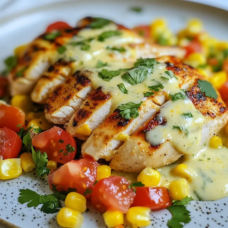 Für dieses Gericht brauchen Sie diese Hauptzutaten: - 4 Hähnchenbrustfilets, ohne Knochen und Haut - 1 Tasse gewürfelte Tomaten (frisch oder aus der Dose) - 1 Tasse Maiskörner (frisch oder gefroren) - 1 Jalapeño, fein gehackt (optional für Schärfe) Diese Zutaten geben dem Gericht Geschmack und Textur. Die Hähnchenbrust ist zart und saftig. Die Tomaten bringen Frische, und der Mais fügt Süße hinzu. Jalapeño gibt einen kleinen Kick, wenn Sie es mögen. Hier sind die Gewürze und Öle, die Sie benötigen: - 1 Teelöffel Kommissar - 1 Teelöffel Paprika - 1 Teelöffel Knoblauchpulver - 1 Teelöffel Zwiebelpulver - Salz und Pfeffer nach Geschmack - 2 Esslöffel Olivenöl Olivenöl hilft, das Hähnchen gut anzubraten. Die Gewürze verleihen dem Hähnchen tollen Geschmack. Kommissar sorgt für eine besondere Note. Paprika bringt eine schöne Farbe und einen milden Geschmack. Für die cremige Käsesauce brauchen Sie: - 1 Tasse geriebene mexikanische Käsemischung (Monterey Jack, Cheddar, Queso Blanco) - 1 Tasse Schlagsahne Diese Zutaten machen die Sauce reichhaltig und lecker. Die Mischung aus verschiedenen Käsesorten sorgt für einen vollmundigen Geschmack. Schlagsahne gibt der Sauce die perfekte Cremigkeit. {{ingredient_image_2}} Zuerst würzen Sie die Hähnchenbrustfilets. Nutzen Sie einen Teelöffel Kommissar, Paprika, Knoblauchpulver und Zwiebelpulver. Fügen Sie Salz und Pfeffer hinzu. Reiben Sie die Gewürze gut in das Fleisch ein. Erhitzen Sie dann das Olivenöl in einer großen Pfanne. Stellen Sie die Hitze auf mittelhoch. Legen Sie die gewürzten Hähnchenbrustfilets in die Pfanne. Braten Sie sie etwa 6-7 Minuten pro Seite. Das Hähnchen sollte goldbraun sein und durchgegart. Nehmen Sie es dann aus der Pfanne und legen Sie es zur Seite. In die gleiche Pfanne geben Sie die gewürfelten Tomaten und den Mais. Fügen Sie die Jalapeño hinzu, wenn Sie es schärfer mögen. Braten Sie das Gemüse für 3-4 Minuten an. Die Tomaten sollten weich werden und ihren Saft abgeben. Reduzieren Sie die Hitze auf niedrig. Gießen Sie die Schlagsahne in die Pfanne. Rühren Sie gut um und lassen Sie die Mischung 2-3 Minuten köcheln. Fügen Sie dann nach und nach die geriebene Käsesorte hinzu. Rühren Sie ständig, bis der Käse schmilzt und die Sauce cremig wird. Jetzt schneiden Sie die gegarten Hähnchenbrustfilets in Scheiben. Geben Sie sie zurück in die Pfanne. Lassen Sie das Hähnchen in der Käsesauce für weitere 2-3 Minuten köcheln. So verbinden sich die Aromen gut. Servieren Sie das Gericht heiß. Garnieren Sie es mit frischem Koriander. Genießen Sie Ihr mexikanisches Hähnchen mit Käsesauce! Um das Hähnchen perfekt zu garen, brate die Brustfilets 6-7 Minuten pro Seite an. Das Hähnchen sollte eine goldbraune Farbe haben. Die Innentemperatur sollte 75 Grad Celsius betragen. Verwende ein Fleischthermometer, um sicherzugehen. So bleibt das Hähnchen saftig und zart. Die Käsesauce wird cremig, wenn du die Schlagsahne langsam hinzufügst. Reduziere die Hitze, bevor du den Käse hinzugibst. Rühre ständig, bis der Käse schmilzt. Verwende eine Mischung aus Monterey Jack, Cheddar und Queso Blanco für den besten Geschmack. Wenn du die Sauce würziger magst, füge mehr Jalapeños hinzu. Serviere das Gericht heiß auf einem großen Teller. Lege die Hähnchenscheiben in die Mitte und übergieße sie mit Käsesauce. Garniere es mit frischem Koriander. Das sieht nicht nur gut aus, sondern schmeckt auch frisch. Du kannst auch Tortillas oder Reis als Beilage bieten. Pro Tipps Hähnchen marinieren: Lassen Sie die Hähnchenbrustfilets mindestens 30 Minuten in der Gewürzmischung marinieren, um den Geschmack zu intensivieren. Käseauswahl: Verwenden Sie verschiedene Käsesorten wie Gouda oder Pepper Jack für zusätzliche Geschmacksnuancen und eine interessante Textur. Für mehr Schärfe: Fügen Sie mehr Jalapeños oder eine Prise Cayennepfeffer hinzu, wenn Sie es gerne schärfer mögen. Garniten: Servieren Sie das Gericht mit Avocadoscheiben oder Limettenspalten, um frische Aromen hinzuzufügen. {{image_4}} Wenn du eine vegetarische Option suchst, ersetze das Hähnchen durch Tofu oder Portobello-Pilze. Diese Optionen nehmen die Aromen der Gewürze gut auf. Du kannst den Tofu in Würfel schneiden und ihn wie das Hähnchen braten. Portobello-Pilze sind fleischig und fügen eine tolle Textur hinzu. Behandle die Pilze ähnlich wie das Hähnchen. Die Gewürze machen dein Gericht besonders. Probiere verschiedene Kombinationen! Füge Kreuzkümmel für einen erdigen Geschmack hinzu. Oder verwende Chili-Pulver für mehr Schärfe. Du kannst auch frische Kräuter wie Oregano oder Thymian verwenden. Diese geben dem Gericht einen anderen Twist. Experimentiere und finde deine perfekte Mischung! Die Beilagen machen das Essen kompletter. Serviere das Hähnchen mit Reis oder Tortillas. Das passt gut zur Käsesauce. Du kannst auch frische Salate oder Guacamole dazu reichen. Sie bringen Frische und Farbe auf den Teller. Denke daran, das Gericht mit frischem Koriander zu garnieren, um es schön und einladend zu machen. Um die Reste des mexikanischen Hähnchens mit Käsesauce optimal zu lagern, folge diesen Schritten: Lass das Gericht zuerst auf Raumtemperatur abkühlen. Fülle es dann in einen luftdichten Behälter. Achte darauf, die Reste innerhalb von zwei Tagen zu verbrauchen. So bleiben die Aromen frisch und der Käse cremig. Wenn du die Käsesauce und das Hähnchen länger aufbewahren möchtest, kannst du sie einfrieren. Teile die Reste in Portionen auf. Verwende gefrierfeste Behälter oder Beutel. Beschrifte sie mit dem Datum. Im Gefrierfach halten sie bis zu drei Monate. So hast du immer ein schnelles Abendessen parat. Um das Gericht wieder aufzuwärmen, nimm die Portionen aus dem Gefrierfach. Lass sie zuerst im Kühlschrank auftauen. Erhitze die Käsesauce in einem Topf bei schwacher Hitze. Rühre regelmäßig um, damit nichts anbrennt. Du kannst auch etwas Milch hinzufügen, falls die Sauce zu dick ist. Das Hähnchen kannst du in der Mikrowelle oder im Ofen aufwärmen. So bleibt das Gericht köstlich und schmackhaft. Um das Rezept glutenfrei zu machen, achte auf die Gewürze. Verwende glutenfreie Gewürzmischungen. Dies gilt auch für die Brühe, wenn du sie nutzt. Die meisten frischen Zutaten sind glutenfrei. So kannst du dieses leckere Gericht genießen, ohne Gluten zu verwenden. Ja, du kannst andere Käsesorten verwenden. Cheddar, Gouda oder Mozzarella sind gute Alternativen. Experimentiere mit verschiedenen Käsesorten für neue Geschmäcker. Achte darauf, dass der Käse gut schmilzt, um eine cremige Sauce zu erhalten. Ja, du kannst das Gericht schärfer machen. Füge mehr Jalapeños oder scharfe Soße hinzu. Auch Chilipulver ist eine gute Wahl. Probiere es aus, um die perfekte Schärfe zu finden, die dir gefällt. In diesem Artikel habe ich die wichtigsten Zutaten für mexikanisches Hähnchen erklärt. Ich habe auch eine einfache Schritt-für-Schritt-Anleitung gegeben. Tipps für den optimalen Gargrad und leckere Käsesaucen helfen dir, das Gericht perfekt zu machen. Denke daran, Varianten und Aufbewahrungshinweise auszuprobieren. Ob du die Reste isst oder eine neue Käsesorte verwendest, das Kochen bleibt spannend. Viel Spaß beim Kochen und Genießen!