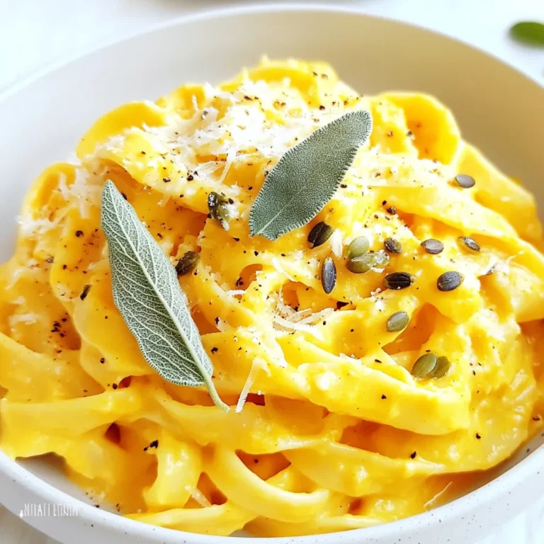 - 340 g Pasta (Fettuccine oder nach Wahl) - 240 ml Kürbispüree (aus der Dose oder frisch) - 240 ml Schlagsahne (oder einen pflanzlichen Ersatz) - 1 Esslöffel Olivenöl und 2 Esslöffel ungesalzene Butter - 3 Knoblauchzehen, fein gehackt - 1 kleine Zwiebel, fein gewürfelt - 1/2 Teelöffel Muskatnuss, 1/2 Teelöffel Zimt, Salz und Pfeffer nach Geschmack - 50 g geriebener Parmesan (oder Nährhefe für eine vegane Option) - 10 frische Salbeiblätter, fein gehackt - Geröstete Kürbiskerne zur Garnierung Die Kombination dieser Zutaten bringt Herbstgeschmack in deine Küche. Die Pasta ist die Hauptzutat, die du nach deinem Wunsch wählen kannst. Kürbispüree gibt der Soße die cremige Textur und die schöne Farbe. Schlagsahne macht die Soße reichhaltig, aber du kannst auch einen pflanzlichen Ersatz verwenden, wenn du vegan kochen möchtest. Olivenöl und Butter sorgen für einen tollen Geschmack. Knoblauch und Zwiebel fügen Aromatik hinzu, die in vielen Gerichten wichtig ist. Die Gewürze wie Muskatnuss und Zimt geben der Soße Tiefe und eine warme Note. Für das Topping kannst du frischen Parmesan oder Nährhefe nutzen. Salbeiblätter bringen einen besonderen Geschmack, und die gerösteten Kürbiskerne geben einen knusprigen Biss. Diese Zutaten machen dein Gericht nicht nur lecker, sondern auch optisch ansprechend. {{ingredient_image_2}} - Bringe in einem großen Topf viel Wasser zum Kochen. - Füge Salz hinzu, damit die Pasta gut schmeckt. - Gib die Pasta in das kochende Wasser. Koche sie bis sie al dente ist. - Hebe 240 ml des Kochwassers auf, bevor du die Pasta abgießt. - Erhitze in einer großen Pfanne Olivenöl und Butter bei mittlerer Hitze. - Füge die gewürfelte Zwiebel hinzu und schwitze sie 3-4 Minuten an. - Sobald die Zwiebel glasig ist, gib den gehackten Knoblauch dazu. Brate ihn eine weitere Minute. - Rühre das Kürbispüree und die Schlagsahne in die Pfanne. - Füge Muskatnuss und Zimt hinzu. - Lass die Mischung etwa 5 Minuten köcheln. So entfalten sich die Aromen. - Gib die gekochte Pasta in die Pfanne mit der Sauce. - Mische alles gut, damit die Nudeln die Sauce aufnehmen. - Wenn die Sauce zu dick ist, füge nach und nach etwas Kochwasser hinzu. - Rühre die gehackten Salbeiblätter und den Parmesan ein. - Mische alles gut, bis der Käse schmilzt und sich verbindet. - Verteile die Pasta auf Tellern. - Garniere sie nach Wunsch mit extra Parmesan und Salbei. - Du kannst auch geröstete Kürbiskerne hinzufügen. Um die perfekte Konsistenz für die Sauce zu erreichen, nutze das Kochwasser. Es hat Stärke, die hilft, die Sauce dickflüssig zu machen. Wenn die Sauce zu dick ist, füge nach und nach etwas Kochwasser hinzu. So erhält die Sauce die richtige Cremigkeit. Alternativ kannst du auch andere Zutaten verwenden. Statt Schlagsahne kannst du einen pflanzlichen Ersatz nehmen. Kokosmilch oder Cashewcreme passen gut. Diese Alternativen geben der Sauce einen anderen Geschmack und machen sie leicht. Um den Geschmack der Sauce zu intensivieren, füge zusätzliche Gewürze hinzu. Eine Prise Chili oder Pfeffer kann die Aromen verstärken. Auch etwas Zitronensaft bringt Frische. Experimentiere mit verschiedenen Gewürzen, um deinen perfekten Geschmack zu finden. Verwende frische Kräuter, um die Sauce zu verfeinern. Frischer Salbei passt perfekt zu Kürbis. Du kannst auch Petersilie oder Thymian nutzen. Gib die Kräuter am Ende hinzu, damit sie frisch bleiben. Du kannst die Vorbereitungszeit optimieren, indem du Zutaten im Voraus bereitest. Hacke Zwiebeln und Knoblauch am Morgen. So sparst du Zeit beim Kochen. Auch das Kürbispüree kannst du schon vorher zubereiten. Nutze effiziente Kochmethoden, um schneller zu arbeiten. Koche die Pasta und die Sauce gleichzeitig. Das spart Zeit und bringt alles zusammen. Wenn du alles gut planst, ist das Gericht in nur 30 Minuten fertig. Pro Tipps Pasta al dente kochen: Achten Sie darauf, die Pasta nur bis zur al dente Konsistenz zu kochen, damit sie beim Mischen mit der Soße nicht zu weich wird. Frische Kräuter verwenden: Frisch gehackter Salbei verleiht der Soße ein intensiveres Aroma als getrockneter Salbei, also zögern Sie nicht, frische Kräuter zu verwenden. Richtige Konsistenz der Soße: Falls die Soße zu dick ist, fügen Sie nach und nach etwas vom aufgehobenen Pasta-Wasser hinzu, um die perfekte cremige Konsistenz zu erreichen. Garnierung für den letzten Schliff: Geröstete Kürbiskerne sorgen nicht nur für einen knusprigen Biss, sondern auch für eine zusätzliche Geschmacksdimension. {{image_4}} Für eine vegane Version der cremigen Kürbis-Salbei-Pasta gibt es einfache Alternativen. Statt Schlagsahne können Sie pflanzliche Sahne oder Kokosmilch verwenden. Diese Optionen machen die Sauce ebenso cremig und lecker. Für den Parmesan nutzen Sie Nährhefe. Diese hat einen käsigen Geschmack und gibt der Pasta einen tollen Umami-Kick. Einfach 50 g Nährhefe anstelle von Parmesan hinzufügen. So bleibt Ihr Gericht vegan und trotzdem schmackhaft. Sie können auch saisonales Gemüse in die Pasta einfügen. Kürbis und Zucchini passen wunderbar. Schneiden Sie das Gemüse in kleine Stücke und braten Sie es mit der Zwiebel an. Eine weitere Option ist, Spinat hinzuzufügen. Fügen Sie ihn kurz vor dem Servieren hinzu, damit er nur leicht welkt. So bleibt die Farbe frisch und das Gemüse knackig. Für mehr Protein können Sie Fleisch oder pflanzliche Optionen hinzufügen. Hähnchenbrust oder Putenbrust passen gut. Braten Sie das Fleisch vor der Zubereitung der Sauce an. Für eine pflanzliche Option verwenden Sie Kichererbsen oder Linsen. Diese können Sie direkt zur Sauce geben. Achten Sie darauf, die Garzeiten anzupassen. So wird Ihr Gericht nahrhaft und sättigend. Um die Reste deiner cremigen Kürbis-Salbei-Pasta gut zu lagern, benötigst du geeignete Behälter. Glasbehälter sind ideal. Sie halten die Pasta frisch und sind mikrowellengeeignet. Achte darauf, dass die Behälter luftdicht sind. Das schützt die Pasta vor dem Austrocknen. Du kannst die Reste im Kühlschrank oder Gefrierfach aufbewahren. Im Kühlschrank bleiben sie 3 bis 4 Tage frisch. Wenn du sie länger aufbewahren möchtest, friere sie ein. In einem luftdichten Behälter im Gefrierfach sind sie bis zu 3 Monate haltbar. Wie lange sind die Reste haltbar? Im Kühlschrank sind sie 3 bis 4 Tage genießbar. Im Gefrierfach bleiben sie bis zu 3 Monate gut. Wenn du die Reste wiedererwärmen möchtest, tau sie zuerst im Kühlschrank auf. Dann erwärme sie in der Mikrowelle oder in einem Topf bei niedriger Hitze. Füge einen Schuss Wasser hinzu, um die Konsistenz zu verbessern. Frische Kräuter wie Salbei solltest du richtig lagern, um sie länger frisch zu halten. Wickel sie in ein feuchtes Papiertuch und lege sie in einen Plastikbeutel. So bleiben sie bis zu einer Woche frisch. Kürbispüree braucht ebenfalls eine gute Lagerung. Wenn du es in einer Dose hast, bewahre es im Kühlschrank auf. Du kannst auch frisches Kürbispüree machen und in einem luftdichten Behälter im Kühlschrank lagern. So bleibt es 5 bis 7 Tage frisch. Alternativ kannst du es auch portionieren und einfrieren. Um die Sauce anzupassen, können Sie verschiedene Zutaten verwenden. Wenn die Sauce zu dick ist, fügen Sie etwas vom aufgehobenen Kochwasser hinzu. Dies hilft, die Sauce zu verdünnen. Rühren Sie weiter, bis die Konsistenz stimmt. Um die Sauce dicker zu machen, können Sie mehr Kürbispüree oder Schlagsahne hinzufügen. Eine andere Möglichkeit ist, die Sauce länger zu kochen, damit sie etwas eindickt. Ja, Sie können frische Kürbisse verwenden. Dazu schneiden Sie den Kürbis in Stücke. Kochen Sie ihn in Wasser, bis er weich ist. Lassen Sie ihn abkühlen und pürieren Sie ihn dann zu einer glatten Masse. Dies ergibt ein frisches Kürbispüree, das Sie in Ihrer Sauce verwenden können. Der Geschmack wird noch intensiver und frischer sein. Es gibt viele glutenfreie Pasta-Alternativen. Sie können Pasta aus Reis, Mais oder Linsen verwenden. Diese sind in den meisten Supermärkten erhältlich. Achten Sie darauf, die Kochzeit entsprechend anzupassen, da glutenfreie Nudeln oft schneller garen. Für glutenfreie Gerichte ist es wichtig, auch die anderen Zutaten zu prüfen. Verwenden Sie glutenfreie Brühe oder Gewürze, um sicherzustellen, dass alles glutenfrei bleibt. Zusammenfassend haben wir die wichtigsten Zutaten und Schritte für ein Kürbis-Pasta-Gericht besprochen. Von der Auswahl der Pasta bis zur perfekten Sauce gibt es viele Möglichkeiten, deinen Geschmack zu treffen. Experimentiere mit Aromen und Variationen, um dein Gericht zu personalisieren. Denke daran, auch die Reste richtig zu lagern. Mit diesen Tipps kannst du jederzeit ein köstliches Gericht zaubern. Viel Spaß beim Kochen!