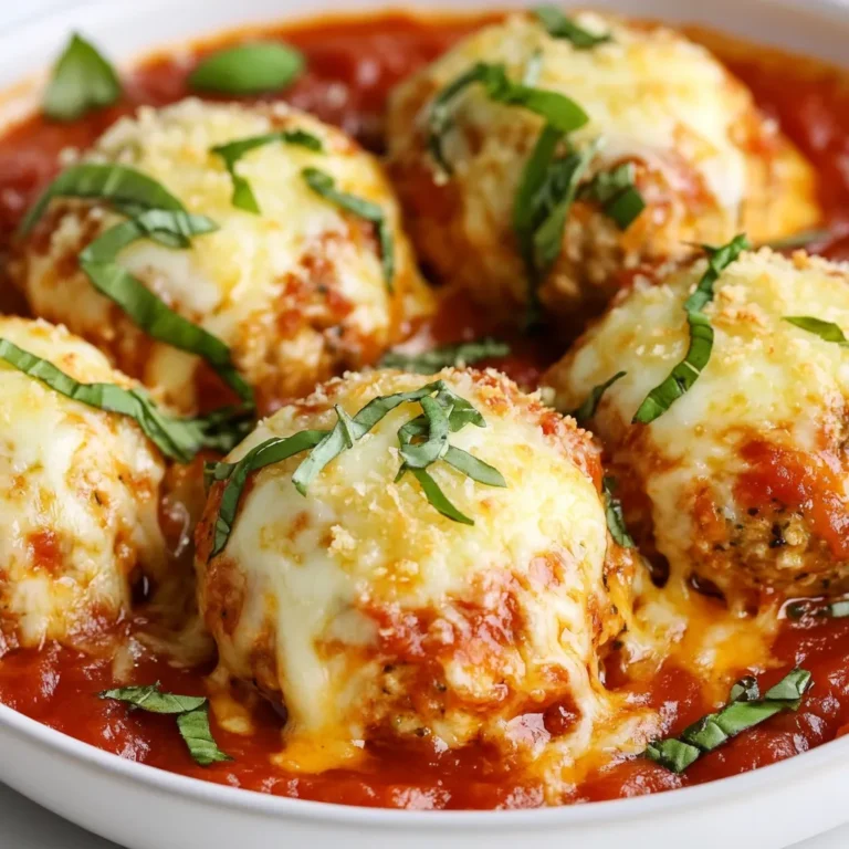 Um die besten Hähnchen-Parmesan-Fleischbällchen zu machen, brauchen Sie: - 500 g gemahlenes Hähnchen - 100 g Semmelbrösel (vorzugsweise italienisch gewürzt) - 50 g geriebener Parmesan - 60 g frisch gehackte Petersilie - 1 großes Ei - 2 Knoblauchzehen, fein gehackt - 1 Teelöffel Zwiebelpulver - 1 Teelöffel italienische Gewürzmischung - Salz und Pfeffer nach Geschmack - 240 ml Marinara-Sauce - 100 g geriebener Mozzarella - Frische Basilikumblätter zur Garnierung Die Zutaten geben Ihnen nicht nur Geschmack, sondern sind auch nahrhaft. Hier sind einige wichtige Nährwerte: - Gemahlenes Hähnchen: Hoch in Protein, wenig Fett. - Semmelbrösel: Bieten Kohlenhydrate für Energie. - Parmesan: Liefert Calcium und Geschmack. - Petersilie: Reich an Vitaminen und Antioxidantien. - Eier: Unterstützen die Bindung der Fleischbällchen. - Knoblauch: Hat gesundheitliche Vorteile und verleiht Aroma. Die Qualität der Zutaten ist wichtig. Frische Zutaten schmecken besser und sind gesünder. Hier sind einige Tipps: - Kaufen Sie gemahlenes Hähnchen von einem vertrauenswürdigen Metzger. - Verwenden Sie frische Kräuter wie Petersilie für mehr Geschmack. - Wählen Sie hochwertigen Parmesan für einen intensiven Geschmack. - Achten Sie darauf, dass die Semmelbrösel italienisch gewürzt sind, um den authentischen Geschmack zu erzielen. - Frische Basilikumblätter sind die perfekte Garnierung. Wenn Sie diese Tipps befolgen, werden Ihre Hähnchen-Parmesan-Fleischbällchen richtig lecker! {{ingredient_image_2}} Heize deinen Ofen auf 200 °C vor. Das sorgt dafür, dass die Fleischbällchen gleichmäßig garen. Lege ein Backblech mit Backpapier aus. So kleben die Fleischbällchen nicht fest. Diese Schritte sind wichtig für ein gutes Ergebnis. In einer großen Schüssel mische folgende Zutaten gut zusammen: - 500 g gemahlenes Hähnchen - 100 g Semmelbrösel - 50 g geriebener Parmesan - 60 g frisch gehackte Petersilie - 1 großes Ei - 2 Knoblauchzehen, fein gehackt - 1 Teelöffel Zwiebelpulver - 1 Teelöffel italienische Gewürzmischung - Salz und Pfeffer nach Geschmack Achte darauf, die Mischung nicht zu überarbeiten. Das macht die Fleischbällchen zart. Forme mit deinen Händen gleichmäßige Bällchen von etwa 4 cm Durchmesser. Lege sie auf das Backblech. Backe die Fleischbällchen 20 Minuten lang, bis sie goldbraun sind. Während sie backen, erhitze die Marinara-Sauce in einem kleinen Topf. Nimm die Bällchen nach dem Backen aus dem Ofen. Gib sie vorsichtig in die warme Sauce. Löffel etwas Sauce über jeden Bällchen. Verteile den geriebenen Mozzarella gleichmäßig über die Fleischbällchen. Du kannst den Käse schmelzen lassen, indem du den Topf abdeckst oder die Bällchen erneut in den Ofen gibst. Serviere die Fleischbällchen heiß und garniere sie mit frischen Basilikumblättern. Um die perfekte Konsistenz zu erreichen, gibt es einige wichtige Punkte. Achte darauf, das gemahlene Hähnchen nicht zu überarbeiten. Übermäßiges Mischen macht die Fleischbällchen hart. Die Mischung sollte gut verbunden, aber nicht zu fest sein. Verwende frische Semmelbrösel, da sie mehr Feuchtigkeit speichern. Dies hilft, die Fleischbällchen saftig zu halten. Die richtige Würze macht den Unterschied. Nutze frischen Knoblauch und Petersilie für mehr Geschmack. Die italienische Gewürzmischung bringt tolle Aromen. Taste die Mischung vor dem Formen der Bällchen ab. Du kannst nach Belieben mehr Salz oder Pfeffer hinzufügen. Ein Spritzer Zitronensaft kann auch helfen, die Aromen zu heben. Ein häufiger Fehler ist das Hinzufügen von zu viel Semmelbröseln. Dies macht die Bällchen trocken. Ein weiterer Fehler ist, zu viel Käse in die Mischung zu geben. Der Käse sollte nur oben drauf, nicht in die Bällchen. Vergiss nicht, die Marinara-Sauce rechtzeitig zu erwärmen. Kalte Sauce macht die Fleischbällchen weniger lecker. Pro Tipps Fleischbällchen nicht überarbeiten: Vermeiden Sie es, die Mischung zu stark zu kneten, um zarte und saftige Fleischbällchen zu garantieren. Variationen bei der Marinara-Sauce: Experimentieren Sie mit verschiedenen Marinara-Saucen oder fügen Sie zusätzliche Gewürze hinzu, um den Geschmack zu variieren. Käse schmelzen: Decken Sie den Topf ab oder verwenden Sie den Ofen, um den Mozzarella gleichmäßig zu schmelzen und eine köstliche Käsekruste zu erzielen. Frische Kräuter zur Garnierung: Verwenden Sie frische Basilikumblätter oder andere Kräuter, um das Gericht geschmacklich und optisch aufzuwerten. {{image_4}} Für eine glutenfreie Version dieser köstlichen Fleischbällchen verwende ich glutenfreie Semmelbrösel. Diese sind oft aus Reis oder Mais gemacht und funktionieren gut. Sie geben den Fleischbällchen die nötige Bindung und bleiben dennoch knusprig. So kannst du den vollen Geschmack genießen, ohne auf Gluten zu achten. Wenn du eine Low-Carb-Diät befolgst, ersetze die Semmelbrösel mit gemahlenen Mandeln oder Kokosmehl. Diese Optionen senken die Kohlenhydrate und bringen einen einzigartigen Geschmack. Achte darauf, die Menge anzupassen, da diese Zutaten anders absorbieren. Du kannst die Fleischbällchen nach deinem Geschmack anpassen. Füge fein gehackte Zucchini oder Karotten hinzu, um mehr Gemüse einzubringen. Diese verleihen den Bällchen Feuchtigkeit und Nährstoffe. Auch Gewürze wie Paprika oder Chili können für einen tollen Kick sorgen. Experimentiere mit frischen Kräutern wie Thymian oder Oregano, um den Geschmack zu variieren. Wenn du Reste von den Hähnchen-Parmesan-Fleischbällchen hast, ist die richtige Lagerung wichtig. Lass die Fleischbällchen zuerst abkühlen. Danach lege sie in einen luftdichten Behälter. Du kannst sie so bis zu drei Tage im Kühlschrank aufbewahren. Achte darauf, dass die Sauce nicht zu stark auf die Fleischbällchen drückt. Das hält sie zart. Möchtest du die Fleischbällchen länger aufbewahren? Dann friere sie ein! Forme die Fleischbällchen und backe sie wie im Rezept beschrieben. Lass sie danach abkühlen. Lege sie in einen Gefrierbeutel oder einen luftdichten Behälter. Du kannst die Fleischbällchen so bis zu drei Monate einfrieren. Vergiss nicht, das Datum aufzuschreiben! Um die aufbewahrten Fleischbällchen wieder zu erwärmen, gibt es ein paar einfache Schritte. Stelle sicher, dass die Fleischbällchen gut durchgegart sind. Erhitze die Marinara-Sauce in einem Topf. Lege die Fleischbällchen in die Sauce und lasse sie sanft köcheln. Alternativ kannst du sie auch im Ofen bei 180 °C für 10 bis 15 Minuten erhitzen. Achte darauf, dass der Käse schön schmilzt! Fleischbällchen sind im Kühlschrank etwa 3 bis 4 Tage haltbar. Stelle sicher, dass du sie in einem luftdichten Behälter aufbewahrst. Wenn du sie länger aufbewahren möchtest, friere sie ein. Eingefroren halten sie bis zu 3 Monate. Zum Einfrieren lege die Fleischbällchen in einen Gefrierbeutel und drücke die Luft heraus. So bleiben sie frisch. Ja, du kannst das Rezept gut vorbereiten. Mische die Zutaten und forme die Fleischbällchen. Lege sie dann auf ein Backblech und decke sie ab. Du kannst sie bis zu 24 Stunden im Kühlschrank aufbewahren. So sparst du Zeit, wenn du sie backen möchtest. Backe sie einfach, wenn du bereit bist. Es ist eine tolle Möglichkeit, um ein schnelles Abendessen zu genießen. Du kannst viele leckere Beilagen zu den Fleischbällchen servieren. Pasta ist eine beliebte Wahl. Spaghetti oder Penne passen perfekt. Auch ein frischer grüner Salat ist eine gute Idee. Du kannst ihn mit einem einfachen Dressing anmachen. Außerdem passen Knoblauchbrot oder geröstetes Gemüse gut dazu. Wähle die Beilage, die dir am besten gefällt! Du hast gelernt, wie du köstliche Käsige Hähnchen-Parmesan-Fleischbällchen zubereitest. Wir haben die Zutaten besprochen, die Schritte für die Zubereitung erklärt und Tipps gegeben, um perfekte Konsistenzen zu erreichen. Zudem hast du Variationen und Lagerungshinweise entdeckt. Letztlich sind diese Fleischbällchen einfach zuzubereiten und vielseitig. Probiere sie aus und genieße sie mit deinen liebsten Beilagen. Diese kleinen Köstlichkeiten werden sicher ein Hit in deiner Küche!