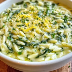 Um cremigen Knoblauch-Spinat-Orzo zuzubereiten, benötigen Sie die folgenden Zutaten: - 1 Tasse Orzo-Nudeln - 2 Tassen frischer Spinat, grob gehackt - 3 Knoblauchzehen, fein gehackt - 1 Tasse Schlagsahne - 1 Tasse Gemüsebrühe - 1 Esslöffel Olivenöl - 1/2 Tasse frisch geriebener Parmesan (plus mehr zum Garnieren) - Salz und Pfeffer nach Geschmack - 1/2 Teelöffel zerdrückte rote Pfefferflocken (optional) - Zitronenzesten zum Garnieren - Frische Petersilie, gehackt, zur Garnierung Jede Zutat bringt ihren eigenen Geschmack. Der Orzo macht das Gericht herzhaft. Frischer Spinat sorgt für Farbe und gute Nährstoffe. Knoblauch gibt das tolle Aroma. Schlagsahne macht es cremig und reichhaltig. Gemüsebrühe fügt Tiefe hinzu. Olivenöl bringt Geschmack und hilft beim Anbraten. Parmesan sorgt für Umami. Die Gewürze runden alles ab. Sammeln Sie alle Zutaten vor dem Kochen. So läuft alles glatt und schnell. Wenn Sie frische Produkte verwenden, schmeckt das Gericht noch besser. Denken Sie daran, mit den Gewürzen zu experimentieren. So finden Sie die perfekte Kombination für Ihren Geschmack. {{ingredient_image_2}} Um den Orzo zu kochen, bringe einen großen Topf mit Salzwasser zum Kochen. Das Wasser sollte gut gesalzen sein, damit der Orzo Geschmack aufnimmt. Gib die Orzo-Nudeln hinein und koche sie nach Packungsanweisung, etwa 8-10 Minuten. Achte darauf, dass sie al dente sind, also bissfest. Nach dem Kochen gut abgießen und beiseite stellen. Erhitze in einer großen Pfanne 1 Esslöffel Olivenöl bei mittlerer Hitze. Füge die fein gehackten Knoblauchzehen hinzu. Brate den Knoblauch etwa 1 Minute lang an, bis er duftet. Achte darauf, dass er nicht verbrennt, denn verbrannter Knoblauch schmeckt bitter. Gib den grob gehackten Spinat in die Pfanne. Koche ihn unter Rühren für etwa 2-3 Minuten. Der Spinat sollte zusammenfallen und eine leuchtende grüne Farbe annehmen. Rühre gut um, damit er gleichmäßig gart. Gieße 1 Tasse Gemüsebrühe in die Pfanne und bringe alles zum Köcheln. Reduziere die Hitze und füge 1 Tasse Schlagsahne hinzu. Rühre alles gut um, bis sich die Zutaten vermischen. Die Sauce sollte cremig und glatt sein. Jetzt kommt der gekochte Orzo in die Pfanne. Mische ihn vorsichtig mit der cremigen Sauce. Rühre 1/2 Tasse frisch geriebenen Parmesan unter. Schmecke alles mit Salz, Pfeffer und optional mit zerdrückten roten Pfefferflocken ab. Sobald alles gut durchgewärmt ist, nimm die Pfanne vom Herd. Verteile den Orzo auf Serviergerichten. Garniere jedes Gericht mit zusätzlichem Parmesan, Zitronenzesten und frisch gehackter Petersilie. So sieht es noch schöner aus und schmeckt frisch! Um den perfekten Orzo zu kochen, achte auf die richtige Menge Wasser. Verwende einen großen Topf mit viel Salzwasser. Koche die Orzo-Nudeln etwa 8-10 Minuten. Sie sollten al dente sein, also leicht bissfest. Wenn du sie abgießt, schwenke sie kurz in kaltem Wasser. So bleiben sie schön locker. Füge mehr Geschmack hinzu, indem du Gemüse wie Paprika oder Zucchini hinzugibst. Erbsen oder Pilze passen auch gut. Du kannst auch Proteine wie Hühnchen oder Garnelen hinzufügen. Diese machen das Gericht noch sättigender. Experimentiere mit verschiedenen Kräutern, um neue Aromen zu entdecken. Möchtest du eine dickere Sauce? Füge mehr Schlagsahne hinzu. Für eine leichtere Variante reduziere die Sahne und verwende mehr Gemüsebrühe. Du kannst die Sauce auch mit etwas Zitronensaft aufpeppen. So erhält sie eine frische Note. Achte darauf, die Sauce gut zu rühren, damit alles gleichmäßig vermischt ist. Pro Tipps Frischer Spinat: Verwende frischen Spinat für den besten Geschmack und die beste Textur. Tiefkühlspinat kann wässrig sein und die Cremigkeit der Sauce beeinträchtigen. Parmesan frisch reiben: Für ein intensiveres Aroma solltest du Parmesan frisch reiben. Vorgefertigter geriebener Käse enthält oft Zusatzstoffe, die den Geschmack mindern. Würzen nach Geschmack: Scheue dich nicht, die Gewürze anzupassen. Probiere die Sauce, während du die Gewürze hinzufügst, um die perfekte Balance zu finden. Servieren mit Zitrone: Ein Spritzer frischer Zitronensaft kurz vor dem Servieren bringt die Aromen zum Leuchten und verleiht dem Gericht eine frische Note. {{image_4}} Wenn du eine fleischfreie Mahlzeit willst, gibt es viele tolle Alternativen. Du kannst Tofu oder Kichererbsen hinzufügen. Diese geben deinem Gericht mehr Protein. Auch Linsen passen gut dazu. Sie bringen einen nussigen Geschmack und machen das Gericht sättigender. Falls du Gluten meiden möchtest, gibt es gute Orzo-Ersatzmöglichkeiten. Reisnudeln sind eine tolle Wahl. Sie haben eine ähnliche Form und Textur. Auch Quinoa ist eine gesunde Option. Du kannst sie leicht kochen und dann in die cremige Sauce mischen. Um den Geschmack zu verbessern, kannst du aromatische Kräuter und Gewürze hinzufügen. Basilikum, Oregano oder Thymian passen wunderbar. Diese Kräuter bringen Frische in dein Gericht. Wenn du es schärfer magst, probiere etwas Cayennepfeffer oder frischen Ingwer. Sie verleihen dem Orzo eine aufregende Note. Um Reste von cremigem Knoblauch-Spinat-Orzo richtig zu lagern, benutze einen luftdichten Behälter. Stelle sicher, dass der Orzo vollständig abgekühlt ist, bevor du ihn hineinlegst. So bleibt er frisch und lecker. Du kannst ihn im Kühlschrank bis zu drei Tage aufbewahren. Wenn du das Gericht einfrieren möchtest, lass es zuerst abkühlen. Fülle den Orzo in einen gefrierfesten Behälter oder in Gefrierbeutel. Achte darauf, so viel Luft wie möglich herauszudrücken. Beschrifte den Behälter mit dem Datum. So weißt du, wann du ihn eingefroren hast. Der Orzo hält sich bis zu drei Monate im Gefrierfach. Um den Orzo wieder aufzuwärmen, kannst du ihn in einer Pfanne auf mittlerer Hitze erhitzen. Füge etwas Gemüsebrühe oder Sahne hinzu, um die Konsistenz zu verbessern. Rühre regelmäßig um, damit er gleichmäßig warm wird. Alternativ kannst du den Orzo auch in der Mikrowelle aufwärmen. Decke ihn mit einem feuchten Papiertuch ab, um ein Austrocknen zu verhindern. Der cremige Knoblauch-Spinat-Orzo bleibt im Kühlschrank etwa 3 bis 4 Tage frisch. Du solltest ihn in einem luftdichten Behälter aufbewahren. Achte darauf, dass der Orzo gut abgekühlt ist, bevor du ihn in den Kühlschrank stellst. So bleibt der Geschmack erhalten und die Textur bleibt gut. Ja, du kannst viele verschiedene Gemüsearten hinzufügen. Brokkoli, Erbsen oder Paprika sind tolle Optionen. Du kannst auch Zucchini oder Pilze verwenden. Diese bringen zusätzliche Farbe und Nährstoffe in das Gericht. Achte darauf, die Gemüse in der Pfanne gleichmäßig zu garen, damit sie zart und lecker bleiben. Zu diesem Orzo-Gericht passen viele Beilagen. Ein frischer gemischter Salat ist eine gute Wahl. Auch gegrilltes Hähnchen oder Fisch ergänzen den Geschmack perfekt. Wenn du es vegetarisch magst, serviere es mit gebratenem Tofu oder einer herzhaften Quiche. So hast du eine vollständige und leckere Mahlzeit! In diesem Blogpost haben wir einen leckeren, cremigen Knoblauch-Spinat-Orzo zubereitet. Wir gingen durch die Zutaten und die Schritte, um es zuzubereiten. Tipps helfen dir, die beste Textur zu erreichen. Variationen ermöglichen dir, das Rezept an deine Vorlieben anzupassen. Denke daran, Reste richtig zu lagern und bei Bedarf aufzuwärmen. Mit diesen Informationen kannst du das Gericht ganz leicht genießen. Bereite es nach deinem Geschmack zu und teile es mit anderen!