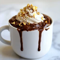 Um einen köstlichen Schokoladen-Haselnuss-Tassekuchen zu zaubern, benötigst du folgende Zutaten: - 4 Esslöffel Weizenmehl - 2 Esslöffel ungesüßtes Kakaopulver - 1/4 Teelöffel Backpulver - 3 Esslöffel Zucker - 1/4 Teelöffel Salz - 3 Esslöffel Milch - 2 Esslöffel Pflanzenöl - 1 Teelöffel Vanilleextrakt - 2 Esslöffel Schokoladen-Haselnuss-Aufstrich (wie Nutella) - Eine Handvoll gehackte Haselnüsse (optional) Die Qualität der Zutaten macht einen großen Unterschied. Verwende frisches Mehl und hochwertiges Kakaopulver. Gutes Kakaopulver sorgt für einen intensiven Schokoladengeschmack. Achte darauf, dass der Schokoladen-Haselnuss-Aufstrich cremig ist. Das macht den Kuchen besonders lecker. Frische Haselnüsse geben einen tollen Crunch. Wenn du die Nüsse röstest, wird ihr Aroma noch besser. Wenn du Allergien hast, gibt es gute Alternativen. Ersetze Weizenmehl durch glutenfreies Mehl, wenn du Gluten meidest. Für eine laktosefreie Version kannst du Pflanzenmilch wie Mandel- oder Hafermilch verwenden. Statt dem Schokoladen-Haselnuss-Aufstrich kannst du Erdnussbutter oder eine andere Nusscreme verwenden. Achte darauf, dass alle Alternativen für deine Allergien sicher sind. {{ingredient_image_2}} 1. Nehmen Sie eine große Tasse. Geben Sie 4 Esslöffel Weizenmehl, 2 Esslöffel Kakaopulver, 1/4 Teelöffel Backpulver, 3 Esslöffel Zucker und 1/4 Teelöffel Salz hinein. Mischen Sie alles gut mit einem kleinen Schneebesen oder einer Gabel. 2. Fügen Sie 3 Esslöffel Milch, 2 Esslöffel Pflanzenöl und 1 Teelöffel Vanilleextrakt hinzu. Rühren Sie kräftig, bis der Teig glatt ist. Es sollten keine Klumpen mehr vorhanden sein. 3. Nehmen Sie 2 Esslöffel Schokoladen-Haselnuss-Aufstrich. Heben Sie diesen vorsichtig unter den Teig. Lassen Sie einige Strudel für einen marmorierten Effekt. 4. Mikrowellen Sie die Tasse auf höchster Stufe für 40-60 Sekunden. Starten Sie mit 40 Sekunden. Überprüfen Sie die Mitte. Wenn sie noch flüssig ist, erhitzen Sie in 10-Sekunden-Intervallen weiter. 5. Lassen Sie den Tassekuchen eine Minute ruhen. Er wird sehr heiß sein. Genießen Sie ihn direkt aus der Tasse. Überwachen Sie den Garprozess genau. Die Mikrowelle kann sehr unterschiedlich sein. Bei zu langem Garen kann der Kuchen trocken werden. Schauen Sie nach 40 Sekunden nach. Wenn die Mitte fest wird, ist er fertig. Um Überkochen zu vermeiden, nutzen Sie eine große Tasse. Lassen Sie etwas Platz im oberen Bereich. Wenn der Teig beim Garen aufsteigt, bleibt er in der Tasse. Überprüfen Sie den Kuchen regelmäßig. Halten Sie einen Löffel bereit, um schnell zu testen. Um die perfekte Konsistenz für deinen Schokoladen-Haselnuss-Tassekuchen zu erreichen, mache folgendes: - Genau abmessen: Verwende einen Esslöffel oder eine Küchenwaage. So hast du immer die richtige Menge. - Richtig rühren: Mische die Zutaten gut, aber übertreibe es nicht. Du willst einen glatten Teig, aber keine Luftblasen. - Kochzeit beachten: Stelle deine Mikrowelle auf hohe Stufe. Überprüfe den Kuchen nach 40 Sekunden. Einige häufige Fehler können deinen Tassekuchen ruinieren. Achte darauf: - Zutaten nicht abmessen: Zu viel Mehl macht den Kuchen trocken. Zu wenig macht ihn matschig. - Teig zu lange rühren: Wenn du zu lange rührst, wird der Kuchen zäh. Halte es einfach. - Mikrowelle überfüllen: Verwende eine große Tasse. Der Kuchen braucht Platz zum Aufgehen. Du kannst deinen Tassekuchen leicht abwandeln. Hier sind einige Ideen: - Zusätzliche Aromen: Füge einen Schuss Kaffee oder Zimt hinzu. Das gibt deinem Kuchen eine neue Note. - Kombination mit anderen Nüssen: Probiere Mandeln oder Walnüsse. Das gibt einen neuen Crunch. - Veganer Genuss: Ersetze die Milch durch Pflanzenmilch und das Öl durch Apfelmus. So wird der Kuchen vegan. Pro Tipps Verwenden Sie frische Zutaten: Achten Sie darauf, frische und qualitativ hochwertige Zutaten zu verwenden, um den besten Geschmack in Ihrem Tassekuchen zu erzielen. Experimentieren Sie mit Aromen: Fügen Sie verschiedene Aromen wie Zimt oder Espresso hinzu, um Ihrem Tassekuchen eine besondere Note zu verleihen. Die Mikrowelle richtig einstellen: Mikrowellen haben unterschiedliche Wattzahlen. Beginnen Sie mit kürzeren Zeiten und erhöhen Sie diese nach Bedarf, um ein Überkochen zu vermeiden. Den Kuchen abkühlen lassen: Lassen Sie den Tassekuchen nach dem Backen einige Minuten abkühlen, damit die Textur sich setzen kann und Sie sich nicht verbrennen. {{image_4}} Möchten Sie mehr Textur in Ihrem Tassekuchen? Fügen Sie gehackte Haselnüsse hinzu. Diese kleinen Nüsse geben jedem Bissen einen leckeren Crunch. Sie passen gut zu der cremigen Schokoladen-Haselnuss-Creme. Achten Sie darauf, sie grob zu hacken. So bleibt der Geschmack stark. Sie können auch andere Nüsse probieren, wie Mandeln oder Walnüsse. Diese Variationen bringen neue Aromen in Ihr Rezept. Brauchen Sie eine glutenfreie Option? Kein Problem! Ersetzen Sie das Weizenmehl durch eine glutenfreie Mehlmischung. Diese Mehlmischungen sind oft gut für Kuchen geeignet. Achten Sie darauf, dass die Mischung auch Backpulver enthält. So funktioniert der Kuchen gut in der Mikrowelle. Der Geschmack bleibt gleich! Sie werden keinen Unterschied merken. Wollen Sie neue Geschmäcker ausprobieren? Fügen Sie etwas Kaffee oder Zimt hinzu. Ein Teelöffel Instant-Kaffeepulver macht den Kuchen besonders reichhaltig. Wenn Sie Zimt mögen, können Sie einen halben Teelöffel hinzufügen. Diese Aromen ergänzen die Schokolade perfekt. Experimentieren Sie mit anderen Gewürzen wie Muskat oder Ingwer. Schaffen Sie so Ihre eigene Version des Tassekuchens. Um Ihren Schokoladen-Haselnuss-Tassekuchen frisch zu halten, decken Sie die Tasse mit Klarsichtfolie ab. Dies hilft, die Feuchtigkeit zu bewahren. Alternativ können Sie den Kuchen in einen kleinen Behälter umfüllen. Stellen Sie sicher, dass der Behälter dicht schließt, um Luft und Feuchtigkeit fernzuhalten. Im Kühlschrank bleibt der Tassekuchen bis zu drei Tage frisch. Achten Sie darauf, ihn gut abzudecken, um Gerüche von anderen Lebensmitteln zu vermeiden. Nach drei Tagen kann der Kuchen trocken werden und seinen Geschmack verlieren. Wenn Sie den Tassekuchen aufwärmen möchten, verwenden Sie die Mikrowelle. Erhitzen Sie ihn in 10-Sekunden-Intervallen, bis er warm ist. So bleibt er saftig und lecker. Wenn er zu trocken erscheint, fügen Sie einen kleinen Schuss Milch hinzu, bevor Sie ihn aufwärmen. Dies hilft, die Feuchtigkeit wiederherzustellen. Um den Tassekuchen mikrowellengeeignet zu machen, wähle eine geeignete Tasse. Die Tasse sollte mindestens 350 ml fassen. Verwende keine Metalltassen. Verwende stattdessen Keramik oder Glas. Achte darauf, dass der Teig nicht überläuft, wenn der Kuchen aufgeht. Es ist wichtig, die Garzeit im Auge zu behalten. Beginne mit 40 Sekunden und erhöhe in 10-Sekunden-Intervallen. Ja, du kannst den Kuchen auch im Ofen backen. Heize den Ofen auf 180 Grad Celsius vor. Verwende eine kleine Auflaufform. Backe den Kuchen für etwa 15 bis 20 Minuten. Überprüfe die Mitte mit einem Zahnstocher. Wenn er sauber herauskommt, ist der Kuchen fertig. Dies gibt dem Kuchen eine andere Textur und ein anderes Aroma. Zu diesem Rezept passen viele Toppings. Du kannst Schlagsahne oder Vanilleeis verwenden. Gehackte Haselnüsse geben zusätzlichen Crunch. Auch frische Beeren sind eine gute Wahl. Für Schokoladenliebhaber ist ein zusätzlicher Löffel Schokoladen-Haselnuss-Aufstrich perfekt. Sei kreativ und passe die Toppings deinem Geschmack an! Der Artikel hat Ihnen alle wichtigen Schritte für einen leckeren Tassekuchen vorgestellt. Wir haben die Zutaten und deren Qualität besprochen und Alternativen bei Allergien angeboten. Die Schritt-für-Schritt-Anleitung hilft Ihnen, die Zubereitung einfach zu meistern. Sie erhalten auch Tipps, um häufige Fehler zu vermeiden und den perfekten Kuchen zu kreieren. Denken Sie daran, dass Kreativität beim Variieren Ihres Rezepts Spaß macht. Mit den richtigen Lagerungshinweisen bleibt Ihr Tassekuchen frisch. Genießen Sie Ihr Ergebnis ohne Angst vor Fehlern!