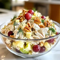 Der Griechische Joghurt-Hähnchensalat hat einige Hauptzutaten, die ihn lecker machen. Hier sind die wichtigsten: - 2 Tassen gekochte Hähnchenbrust, zerrissen - 1 Tasse griechischer Joghurt (natur) - 1 Esslöffel Dijon-Senf - 1 Esslöffel Zitronensaft Das Hähnchen gibt Protein und macht den Salat sättigend. Der griechische Joghurt ist cremig und gesund. Er ersetzt Mayonnaise und macht den Salat leichter. Dijon-Senf bringt einen tollen Geschmack. Zitronensaft fügt Frische hinzu und macht alles lebendig. Neben den Hauptzutaten gibt es noch Ergänzungen, die den Salat aufwerten: - 1 Stange Sellerie, fein gehackt - 1 kleine rote Apfel, gewürfelt - 1/2 Tasse rote Trauben, halbiert - 1/4 Tasse Walnüsse, grob gehackt - 2 Esslöffel frischer Dill, fein gehackt - Salz und Pfeffer nach Geschmack Der Sellerie bringt Knackigkeit und ist kalorienarm. Der Apfel fügt Süße und Frische hinzu. Die Trauben sorgen für einen süßen Biss. Walnüsse geben den nötigen Crunch und gesunde Fette. Dill bringt ein frisches Aroma, das perfekt passt. Frische Zutaten machen den Salat besser. Achte beim Kauf auf: - Hähnchen: Es sollte frisch und rosafarben sein. - Joghurt: Wähle naturbelassenen Joghurt ohne Zucker. - Obst und Gemüse: Nimm knackige und saftige Varianten. Sie sollten fest und ohne Druckstellen sein. - Walnüsse: Achte darauf, dass sie nicht ranzig riechen. Wenn du frische Zutaten wählst, schmeckt dein Salat noch besser. {{ingredient_image_2}} Um die Joghurtsauce zu machen, nehme ich eine große Rührschüssel. Ich gebe den griechischen Joghurt, Dijon-Senf und Zitronensaft hinein. Dann rühre ich alles gut um. Es sollte eine glatte Mischung entstehen. Diese Sauce macht den Salat frisch und lecker. Jetzt füge ich die zerrissene Hähnchenbrust zur Joghurtsauce hinzu. Ich rühre alles gut um. So wird das Hähnchen gleichmäßig mit der Sauce bedeckt. Dann kommen der fein gehackte Sellerie, gewürfelter Apfel, halbierte Trauben und grob gehackte Walnüsse dazu. Ich hebe alles vorsichtig unter. Schließlich streue ich frischen Dill darüber. Mit Salz und Pfeffer würze ich nach Geschmack. Der Salat muss jetzt ruhen. Ich decke die Schüssel ab und stelle sie für mindestens 30 Minuten in den Kühlschrank. So können sich die Aromen gut entfalten. Zum Servieren lege ich den Salat auf ein Bett aus gemischtem Grün oder in einen Wrap. Das macht ihn zu einem leichten Mittagessen. Ein häufiger Fehler ist, zu viel Joghurt zu verwenden. Das macht den Salat matschig. Verwenden Sie nur eine Tasse griechischen Joghurt. Achten Sie darauf, das Hähnchen gut zu zerrissen. Große Stücke vermischen sich nicht gut. Wenn Sie den Dill hinzufügen, seien Sie sparsam. Zu viel Dill kann den Geschmack überwältigen. Um den Salat frisch zu halten, legen Sie ihn in einen luftdichten Behälter. Kühl lagern Sie ihn im Kühlschrank. Der Salat bleibt so bis zu drei Tage frisch. Mischen Sie ihn vor dem Servieren gut durch. Das sorgt dafür, dass die Aromen gleichmäßig verteilt sind. Fügen Sie ein paar Zutaten hinzu, um den Salat gesünder zu machen. Erbsen bringen mehr Ballaststoffe. Karotten sind knackig und süß. Sonnenblumenkerne bieten gesunde Fette. Diese Ergänzungen machen den Salat noch nahrhafter und leckerer. Pro Tipps Hähnchen vorbereiten: Verwenden Sie übrig gebliebenes Hähnchen oder Hähnchenbrust aus der Grillpfanne für zusätzlichen Geschmack und Zeitersparnis. Joghurt-Variationen: Experimentieren Sie mit griechischem Joghurt mit Geschmack, um dem Salat eine interessante Note zu verleihen. Frische Zutaten: Verwenden Sie frische, saisonale Zutaten für den besten Geschmack und die höchste Nährstoffdichte. Vorkühlen: Lassen Sie den Salat vor dem Servieren mindestens eine Stunde im Kühlschrank ruhen, damit sich die Aromen gut vermischen können. {{image_4}} Wenn Sie etwas Abwechslung wünschen, probieren Sie Hähnchenbrust, Pute oder Thunfisch. Diese Optionen sind lecker und reich an Proteinen. Sie können auch gekochte Eier hinzufügen. Sie geben dem Salat eine zusätzliche Textur und Geschmack. Denken Sie daran, die Menge der Joghurtsauce anzupassen. So bleibt der Salat nicht zu trocken. Für eine vegane Version nutzen Sie Kichererbsen oder Tofu. Diese Zutaten bringen Proteine und sind sehr sättigend. Zerdrücken Sie die Kichererbsen leicht, um eine ähnliche Textur wie Hähnchen zu erhalten. Verwenden Sie veganen Joghurt als Basis. Fügen Sie die gleichen frischen Zutaten hinzu, um den Salat bunt und lecker zu halten. Experimentieren Sie mit verschiedenen Früchten und Nüssen. Sie können Ananas, Mango oder sogar Cranberries verwenden. Diese Früchte bringen Süße und Frische. Für mehr Crunch sind Mandeln oder Pekannüsse köstlich. Um dem Salat einen würzigen Kick zu geben, probieren Sie etwas Chili oder Paprika. So wird Ihr Salat immer wieder spannend und neu. Um den griechischen Joghurt-Hähnchensalat frisch zu halten, benutze einen luftdichten Behälter. So bleibt der Salat knackig und die Aromen erhalten. Du kannst auch Frischhaltefolie verwenden, um den Salat abzudecken. Achte darauf, den Salat nicht zu lange offen stehen zu lassen. Im Kühlschrank bleibt der griechische Joghurt-Hähnchensalat bis zu drei Tage frisch. Nach dieser Zeit können die Zutaten weich werden und der Geschmack kann sich verändern. Überprüfe immer, ob der Salat noch gut riecht, bevor du ihn isst. Wenn du dir unsicher bist, schmecke einen kleinen Löffel. Es ist besser, den Salat nicht einzufrieren, da der griechische Joghurt und die frischen Zutaten ihre Textur verlieren können. Wenn du Reste hast, lagere sie im Kühlschrank. Wenn du dennoch einfrieren möchtest, trenne die Joghurtsauce vom Hähnchen und Gemüse. So kannst du die Zutaten später frisch kombinieren. Auftauen kannst du den Salat im Kühlschrank über Nacht. Der Griechische Joghurt-Hähnchensalat hält sich gut im Kühlschrank. Er bleibt frisch für etwa 3 bis 4 Tage. Achte darauf, ihn in einem luftdichten Behälter aufzubewahren. So bleibt er knackig und lecker. Wenn du ihn länger aufbewahren möchtest, solltest du die Zutaten getrennt lagern. So vermeidest du, dass der Salat matschig wird. Ja, du kannst die Hälfte der Zutaten verwenden. Reduziere einfach alle Mengen. So bekommst du eine kleinere Portion. Dies ist ideal, wenn du nur für dich selbst kochst oder einen kleinen Snack möchtest. Der Geschmack bleibt gleich, und du kannst trotzdem den vollen Genuss erleben. Ja, der Salat ist perfekt für Meal Prep. Du kannst ihn leicht im Voraus zubereiten. Teile ihn in Portionen und bewahre sie in Behältern auf. Ideal für schnelle Mittagessen oder Snacks während der Woche. Vergiss nicht, ihn richtig zu kühlen, damit er frisch bleibt. In diesem Blogbeitrag haben wir die Hauptzutaten für den Griechischen Joghurt-Hähnchensalat besprochen. Du hast gelernt, wie man die Joghurtsauce zubereitet und den Salat richtig lagert. Die Tipps und Tricks helfen dir, häufige Fehler zu vermeiden und die Frische der Zutaten zu sichern. Variationen bieten dir mehr Optionen, unabhängig von deinen Diätvorlieben. Mit diesen Informationen wird dein Salat immer lecker und gesund. Probiere es aus und genieße deine Kreationen!