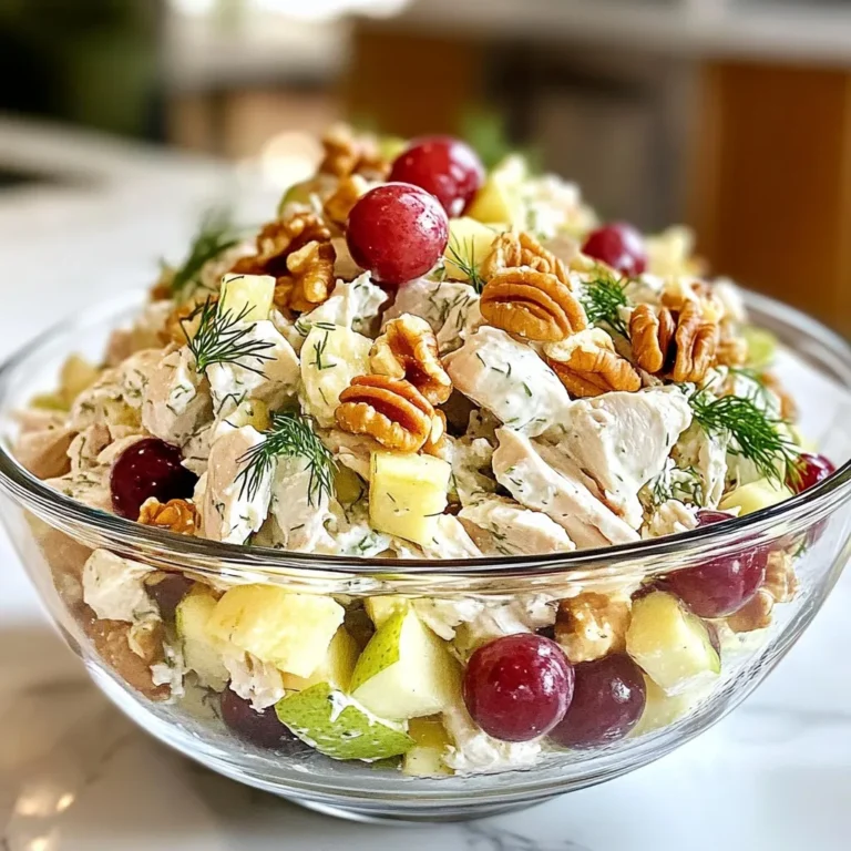Der Griechische Joghurt-Hähnchensalat hat einige Hauptzutaten, die ihn lecker machen. Hier sind die wichtigsten: - 2 Tassen gekochte Hähnchenbrust, zerrissen - 1 Tasse griechischer Joghurt (natur) - 1 Esslöffel Dijon-Senf - 1 Esslöffel Zitronensaft Das Hähnchen gibt Protein und macht den Salat sättigend. Der griechische Joghurt ist cremig und gesund. Er ersetzt Mayonnaise und macht den Salat leichter. Dijon-Senf bringt einen tollen Geschmack. Zitronensaft fügt Frische hinzu und macht alles lebendig. Neben den Hauptzutaten gibt es noch Ergänzungen, die den Salat aufwerten: - 1 Stange Sellerie, fein gehackt - 1 kleine rote Apfel, gewürfelt - 1/2 Tasse rote Trauben, halbiert - 1/4 Tasse Walnüsse, grob gehackt - 2 Esslöffel frischer Dill, fein gehackt - Salz und Pfeffer nach Geschmack Der Sellerie bringt Knackigkeit und ist kalorienarm. Der Apfel fügt Süße und Frische hinzu. Die Trauben sorgen für einen süßen Biss. Walnüsse geben den nötigen Crunch und gesunde Fette. Dill bringt ein frisches Aroma, das perfekt passt. Frische Zutaten machen den Salat besser. Achte beim Kauf auf: - Hähnchen: Es sollte frisch und rosafarben sein. - Joghurt: Wähle naturbelassenen Joghurt ohne Zucker. - Obst und Gemüse: Nimm knackige und saftige Varianten. Sie sollten fest und ohne Druckstellen sein. - Walnüsse: Achte darauf, dass sie nicht ranzig riechen. Wenn du frische Zutaten wählst, schmeckt dein Salat noch besser. {{ingredient_image_2}} Um die Joghurtsauce zu machen, nehme ich eine große Rührschüssel. Ich gebe den griechischen Joghurt, Dijon-Senf und Zitronensaft hinein. Dann rühre ich alles gut um. Es sollte eine glatte Mischung entstehen. Diese Sauce macht den Salat frisch und lecker. Jetzt füge ich die zerrissene Hähnchenbrust zur Joghurtsauce hinzu. Ich rühre alles gut um. So wird das Hähnchen gleichmäßig mit der Sauce bedeckt. Dann kommen der fein gehackte Sellerie, gewürfelter Apfel, halbierte Trauben und grob gehackte Walnüsse dazu. Ich hebe alles vorsichtig unter. Schließlich streue ich frischen Dill darüber. Mit Salz und Pfeffer würze ich nach Geschmack. Der Salat muss jetzt ruhen. Ich decke die Schüssel ab und stelle sie für mindestens 30 Minuten in den Kühlschrank. So können sich die Aromen gut entfalten. Zum Servieren lege ich den Salat auf ein Bett aus gemischtem Grün oder in einen Wrap. Das macht ihn zu einem leichten Mittagessen. Ein häufiger Fehler ist, zu viel Joghurt zu verwenden. Das macht den Salat matschig. Verwenden Sie nur eine Tasse griechischen Joghurt. Achten Sie darauf, das Hähnchen gut zu zerrissen. Große Stücke vermischen sich nicht gut. Wenn Sie den Dill hinzufügen, seien Sie sparsam. Zu viel Dill kann den Geschmack überwältigen. Um den Salat frisch zu halten, legen Sie ihn in einen luftdichten Behälter. Kühl lagern Sie ihn im Kühlschrank. Der Salat bleibt so bis zu drei Tage frisch. Mischen Sie ihn vor dem Servieren gut durch. Das sorgt dafür, dass die Aromen gleichmäßig verteilt sind. Fügen Sie ein paar Zutaten hinzu, um den Salat gesünder zu machen. Erbsen bringen mehr Ballaststoffe. Karotten sind knackig und süß. Sonnenblumenkerne bieten gesunde Fette. Diese Ergänzungen machen den Salat noch nahrhafter und leckerer. Pro Tipps Hähnchen vorbereiten: Verwenden Sie übrig gebliebenes Hähnchen oder Hähnchenbrust aus der Grillpfanne für zusätzlichen Geschmack und Zeitersparnis. Joghurt-Variationen: Experimentieren Sie mit griechischem Joghurt mit Geschmack, um dem Salat eine interessante Note zu verleihen. Frische Zutaten: Verwenden Sie frische, saisonale Zutaten für den besten Geschmack und die höchste Nährstoffdichte. Vorkühlen: Lassen Sie den Salat vor dem Servieren mindestens eine Stunde im Kühlschrank ruhen, damit sich die Aromen gut vermischen können. {{image_4}} Wenn Sie etwas Abwechslung wünschen, probieren Sie Hähnchenbrust, Pute oder Thunfisch. Diese Optionen sind lecker und reich an Proteinen. Sie können auch gekochte Eier hinzufügen. Sie geben dem Salat eine zusätzliche Textur und Geschmack. Denken Sie daran, die Menge der Joghurtsauce anzupassen. So bleibt der Salat nicht zu trocken. Für eine vegane Version nutzen Sie Kichererbsen oder Tofu. Diese Zutaten bringen Proteine und sind sehr sättigend. Zerdrücken Sie die Kichererbsen leicht, um eine ähnliche Textur wie Hähnchen zu erhalten. Verwenden Sie veganen Joghurt als Basis. Fügen Sie die gleichen frischen Zutaten hinzu, um den Salat bunt und lecker zu halten. Experimentieren Sie mit verschiedenen Früchten und Nüssen. Sie können Ananas, Mango oder sogar Cranberries verwenden. Diese Früchte bringen Süße und Frische. Für mehr Crunch sind Mandeln oder Pekannüsse köstlich. Um dem Salat einen würzigen Kick zu geben, probieren Sie etwas Chili oder Paprika. So wird Ihr Salat immer wieder spannend und neu. Um den griechischen Joghurt-Hähnchensalat frisch zu halten, benutze einen luftdichten Behälter. So bleibt der Salat knackig und die Aromen erhalten. Du kannst auch Frischhaltefolie verwenden, um den Salat abzudecken. Achte darauf, den Salat nicht zu lange offen stehen zu lassen. Im Kühlschrank bleibt der griechische Joghurt-Hähnchensalat bis zu drei Tage frisch. Nach dieser Zeit können die Zutaten weich werden und der Geschmack kann sich verändern. Überprüfe immer, ob der Salat noch gut riecht, bevor du ihn isst. Wenn du dir unsicher bist, schmecke einen kleinen Löffel. Es ist besser, den Salat nicht einzufrieren, da der griechische Joghurt und die frischen Zutaten ihre Textur verlieren können. Wenn du Reste hast, lagere sie im Kühlschrank. Wenn du dennoch einfrieren möchtest, trenne die Joghurtsauce vom Hähnchen und Gemüse. So kannst du die Zutaten später frisch kombinieren. Auftauen kannst du den Salat im Kühlschrank über Nacht. Der Griechische Joghurt-Hähnchensalat hält sich gut im Kühlschrank. Er bleibt frisch für etwa 3 bis 4 Tage. Achte darauf, ihn in einem luftdichten Behälter aufzubewahren. So bleibt er knackig und lecker. Wenn du ihn länger aufbewahren möchtest, solltest du die Zutaten getrennt lagern. So vermeidest du, dass der Salat matschig wird. Ja, du kannst die Hälfte der Zutaten verwenden. Reduziere einfach alle Mengen. So bekommst du eine kleinere Portion. Dies ist ideal, wenn du nur für dich selbst kochst oder einen kleinen Snack möchtest. Der Geschmack bleibt gleich, und du kannst trotzdem den vollen Genuss erleben. Ja, der Salat ist perfekt für Meal Prep. Du kannst ihn leicht im Voraus zubereiten. Teile ihn in Portionen und bewahre sie in Behältern auf. Ideal für schnelle Mittagessen oder Snacks während der Woche. Vergiss nicht, ihn richtig zu kühlen, damit er frisch bleibt. In diesem Blogbeitrag haben wir die Hauptzutaten für den Griechischen Joghurt-Hähnchensalat besprochen. Du hast gelernt, wie man die Joghurtsauce zubereitet und den Salat richtig lagert. Die Tipps und Tricks helfen dir, häufige Fehler zu vermeiden und die Frische der Zutaten zu sichern. Variationen bieten dir mehr Optionen, unabhängig von deinen Diätvorlieben. Mit diesen Informationen wird dein Salat immer lecker und gesund. Probiere es aus und genieße deine Kreationen!