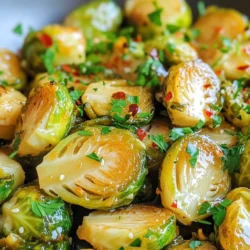 - 450 g Rosenkohl, halbiert - 3 Esslöffel Honig - 2 Esslöffel Olivenöl - 4 Knoblauchzehen, fein gehackt - 1 Esslöffel Balsamico-Essig - Salz, Pfeffer und rote Pfefferflocken (optional) - Frische Petersilie, gehackt Die Hauptzutaten für dieses Gericht sind einfach und frisch. Der Rosenkohl ist die Basis und bringt einen tollen Geschmack. Ich verwende 450 g, was für vier Portionen reicht. Der Honig sorgt für die süße Note, während das Olivenöl den Rosenkohl perfekt braten hilft. Die Gewürze sind wichtig, um dem Gericht Tiefe zu verleihen. Ich hacke vier Knoblauchzehen fein. Der Knoblauch gibt ein tolles Aroma ab. Ein Esslöffel Balsamico-Essig bringt eine säuerliche Note. Salz und Pfeffer sind nötig, um die Aromen zu verstärken. Rote Pfefferflocken sind optional, aber sie geben einen kleinen Kick. Am Ende garniere ich das Gericht mit frischer Petersilie. Das sieht nicht nur gut aus, sondern bringt auch frischen Geschmack. Diese Zutaten sind einfach zu finden und machen das Gericht besonders lecker. {{ingredient_image_2}} Erhitze das Olivenöl in einer großen Pfanne bei mittlerer Hitze. Wenn das Öl heiß ist, füge die halbierten Rosenkohl-Hälften mit der Schnittseite nach unten hinzu. Würze sie mit einer Prise Salz und Pfeffer. Dies bringt den Geschmack hervor. Lass die Rosenkohl-Hälften etwa 5 bis 7 Minuten braten. Du willst, dass die Schnittseite goldbraun wird. Achte darauf, dass sie nicht anbrennen. Wende die Hälften vorsichtig, damit sie gleichmäßig garen. Reduziere dann die Hitze auf niedrig. In einer kleinen Schüssel verrühre den Honig, den gehackten Knoblauch, den Balsamico-Essig und die roten Pfefferflocken, falls du sie verwendest. Gieße die Mischung über die Rosenkohl-Hälften in der Pfanne. Schwenke alles gut durch, sodass die Hälften gleichmäßig bedeckt sind. Koche die Mischung weitere 5 Minuten. Rühre gelegentlich um, bis die Rosenkohl zart sind und die Sauce eindickt. Nimm die Pfanne von der Hitze. Garniere das Gericht mit frischer, gehackter Petersilie vor dem Servieren. Um den besten Geschmack aus den Rosenkohl-Hälften zu holen, röstest du sie richtig. Beginne mit einer heißen Pfanne. So wird die Schnittseite goldbraun und knusprig. Lass die Rosenkohl-Hälften etwa 5-7 Minuten braten. Wende sie dann, um eine gleichmäßige Garung zu erreichen. Diese Technik bringt den süßen, nussigen Geschmack hervor. Du kannst die Honig-Knoblauch-Mischung anpassen. Füge zum Beispiel geröstete Nüsse hinzu, um mehr Crunch zu bieten. Auch ein Spritzer Zitrone kann frische Noten bringen. Probiere auch andere Kräuter wie Thymian oder Rosmarin für extra Aroma. So wird dein Gericht noch interessanter und abwechslungsreicher. Die Präsentation ist wichtig. Serviere die Honig-Knoblauch Rosenkohl in einer flachen Schüssel. Streue frische, gehackte Petersilie darüber. Das sieht lebendig aus und bringt Farbe. Du kannst auch einige Nüsse darüber geben. Das gibt einen schönen Kontrast und macht das Gericht noch ansprechender. Pro Tipps Rosenkohl blanchieren: Blanchiere den Rosenkohl vor dem Braten für 2-3 Minuten in kochendem Wasser. Das reduziert die Garzeit und sorgt für eine schönere Farbe. Honigvariationen: Experimentiere mit verschiedenen Honigsorten, wie z.B. Lavendel- oder Orangenblütenhonig, um dem Gericht zusätzliche Aromen zu verleihen. Knoblauch richtig anbraten: Füge den gehackten Knoblauch erst gegen Ende der Garzeit hinzu, um zu verhindern, dass er verbrennt und bitter wird. Würze anpassen: Probiere verschiedene Gewürze wie Kreuzkümmel oder Paprika aus, um dem Gericht eine besondere Note zu geben. {{image_4}} Fügen Sie Nüsse zu Ihrer Honig-Knoblauch Rosenkohl Pfanne hinzu. Nüsse wie Walnüsse oder Mandeln geben einen tollen Crunch. Sie sind auch nahrhaft und fügen gesunde Fette hinzu. Rösten Sie die Nüsse leicht in der Pfanne. Mischen Sie sie dann unter die fertigen Rosenkohl. Dies macht das Gericht noch interessanter und leckerer. Sie können auch anderes Gemüse verwenden. Karotten, Zucchini oder Brokkoli passen gut dazu. Schneiden Sie das Gemüse in kleine Stücke. Fügen Sie es zusammen mit dem Rosenkohl in die Pfanne hinzu. So erhalten Sie mehr Farben und Nährstoffe in Ihrem Gericht. Diese Mischung bringt verschiedene Aromen hervor und macht die Mahlzeit spannender. Für vegane und glutenfreie Varianten ersetzen Sie den Honig. Verwenden Sie Agavendicksaft oder Ahornsirup. Diese sorgen für die nötige Süße. Achten Sie darauf, glutenfreie Soßen oder Brühen zu wählen. So bleibt Ihr Gericht für alle Diäten geeignet. Genießen Sie die Flexibilität und passen Sie das Rezept nach Ihren Wünschen an. Um die Honig-Knoblauch Rosenkohl gut aufzubewahren, lege sie in einen luftdichten Behälter. Achte darauf, dass die Reste vollständig abgekühlt sind, bevor du sie verpackst. Das verhindert Feuchtigkeit und hält die Sprouts frisch. Bewahre sie im Kühlschrank auf, wo sie kühl und dunkel sind. Die zubereiteten Rosenkohl sind im Kühlschrank etwa 3 bis 5 Tage haltbar. Achte darauf, sie gut verschlossen zu halten. Nach 5 Tagen könnte der Geschmack nachlassen, und die Konsistenz kann sich ändern. Überprüfe immer auf Anzeichen von Verderb, bevor du sie isst. Die beste Methode zum Erwärmen der Reste ist die Pfanne. Erhitze etwas Olivenöl in der Pfanne bei mittlerer Hitze. Füge die Rosenkohl hinzu und brate sie für etwa 5 Minuten, bis sie warm sind. Du kannst auch die Mikrowelle verwenden, aber die Pfanne gibt den besten Geschmack zurück. Achte darauf, sie nicht zu lange zu erhitzen, um die zarte Konsistenz zu bewahren. Rosenkohl braucht insgesamt etwa 15 bis 20 Minuten. Du brätst die halbierten Rosenkohl-Hälften zuerst 5 bis 7 Minuten auf der Schnittseite. Danach drehst du sie um und kochst sie weitere 5 Minuten mit der Honig-Knoblauch-Mischung. Wenn du die Rosenkohl-Hälften zart und goldbraun magst, achte auf die Farbe. Wenn sie leicht knusprig sind, sind sie perfekt. Ja, du kannst Honig durch Ahornsirup oder Agavendicksaft ersetzen. Beide Optionen bieten eine ähnliche Süße. Wenn du keinen Süßstoff verwenden möchtest, probiere, etwas braunen Zucker zuzusetzen. Dies verleiht dem Gericht auch einen tollen Geschmack. Achte darauf, die Menge anzupassen, damit es nicht zu süß wird. Ja, Honig-Knoblauch-Rosenkohl ist gesund. Rosenkohl ist reich an Vitaminen, Ballaststoffen und Antioxidantien. Sie unterstützen die Immunität und die Verdauung. Knoblauch hat auch viele Vorteile. Er hilft, das Herz gesund zu halten. Die Kombination aus Honig und Olivenöl gibt dem Gericht gesunde Fette. So bleibt das Gericht lecker und nahrhaft. In diesem Artikel haben wir die besten Zutaten und die Schritt-für-Schritt-Anleitung für Honig-Knoblauch-Rosenkohl besprochen. Ich habe Tipps für Geschmack und Präsentation geteilt. Außerdem gab es Hinweise zur Aufbewahrung und gesunden Anpassungen. Rosenkohl kann einfach und lecker sein. Experimentiere mit den Variationen und finde deine Lieblingsversion. Diese einfache Zubereitung bringt Geschmack auf den Tisch und macht Gemüse spannend!