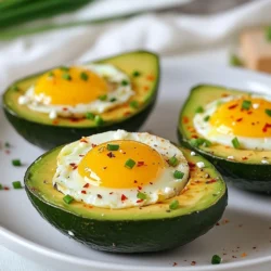 Für die Avocado Egg Breakfast Cups brauchst du: - 2 reife Avocados - 4 große Eier - Salz nach Geschmack - Pfeffer nach Geschmack - 1 Esslöffel frische Schnittlauch, gehackt - 1 Esslöffel Feta-Käse, zerbröselt (optional) Diese Hauptzutaten sind einfach zu finden. Reife Avocados sind weich, aber nicht überreif. Achte darauf, dass die Eier frisch sind. Neben den Hauptzutaten kannst du auch Gewürze verwenden. Füge Chili-Flocken hinzu, wenn du es scharf magst. Ein Hauch von Knoblauchpulver kann den Geschmack verstärken. Du kannst auch frische Kräuter wie Petersilie oder Basilikum nutzen. Die besten Avocados sind dunkelgrün und leicht weich. Drücke sanft mit den Fingern darauf. Wenn sie zu hart sind, lass sie bei Raumtemperatur reifen. Wenn du sie schnell verwenden möchtest, lege sie in eine Papiertüte mit einem Apfel. Das beschleunigt den Reifungsprozess. Vermeide Avocados mit großen dunklen Flecken. Diese sind oft überreif oder schlecht. {{ingredient_image_2}} Heize deinen Ofen auf 175°C vor. Das hilft, die Avocado-Ei-Frühstücksbecher gleichmäßig zu garen. Lege ein Backblech mit Backpapier oder Aluminiumfolie aus. Das macht die Reinigung einfacher. Halbiere die reifen Avocados vorsichtig. Entferne den Kern mit einem Löffel. Schöpfe etwas Fruchtfleisch heraus, damit genug Platz für das Ei bleibt. Platziere die Avocadohälften in einer Muffinform. Wenn sie nicht stabil stehen, zerknülle Folie um sie. Das gibt Halt. Schlage ein Ei in jede Avocadohälfte. Achte darauf, dass das Ei nicht überläuft. Wenn das Eiweiß zu hoch steht, nimm ein kleineres Ei oder schöpfe mehr Avocadofleisch aus. Würze jede Tasse mit Salz und Pfeffer. Streue dann den Schnittlauch und den Feta darüber. Für mehr Schärfe füge Chiliflocken hinzu. Backe die Avocado-Ei-Becher im Ofen für 15-20 Minuten. Achte darauf, dass das Eiweiß fest ist. Das Eigelb kannst du nach deinem Geschmack garen. Nimm die Becher aus dem Ofen und lasse sie kurz abkühlen, bevor du sie servierst. Die Garzeit ist wichtig für das perfekte Frühstück. Backe die Avocado-Ei-Becher 15 bis 20 Minuten. Wenn du ein weiches Eigelb magst, schaue nach 15 Minuten. Für ein festes Eigelb warte 20 Minuten. Überwache die Eier gut. Jedes Ofenmodell kann unterschiedlich sein. Um diese Becher zu machen, brauchst du einige einfache Werkzeuge. Hier ist eine Liste: - Muffinform - Backblech - Löffel - Messer - Schüssel zum Mischen Mit diesen Utensilien bereitest du die Becher schnell und einfach vor. Ein häufiger Fehler ist, nicht genug Avocadofleisch auszuschöpfen. Das Ei läuft dann über. Schöpfe genug Fruchtfleisch aus, damit das Ei passt. Auch die Temperatur ist wichtig. Wenn der Ofen nicht heiß genug ist, garen die Eier nicht gut. Achte darauf, dass der Ofen auf 175°C vorgeheizt ist. So gelingen die Becher perfekt. Pro Tipps Avocado-Reife prüfen: Achte darauf, dass die Avocados reif sind, indem du sanften Druck auf die Schale ausübst. Sie sollten leicht nachgeben, aber nicht zu weich sein. Eierwahl: Verwende frische Eier, um sicherzustellen, dass das Eigelb schön fest bleibt. Bio-Eier schmecken oft besser und sind gesünder. Backzeit anpassen: Die Backzeit kann je nach Ofen variieren. Überprüfe die Eier nach 15 Minuten, um sicherzustellen, dass sie nach deinem Geschmack gegart sind. Variationen ausprobieren: Experimentiere mit anderen Zutaten wie Speck, Tomaten oder verschiedenen Käsesorten, um deine Avocado-Ei-Becher zu personalisieren. {{image_4}} Für eine vegane Version der Avocado Egg Breakfast Cups kannst du die Eier ganz einfach ersetzen. Verwende dazu eine Mischung aus einem Esslöffel Chiasamen oder Leinsamen und drei Esslöffeln Wasser. Lasse diese Mischung für fünf Minuten stehen, bis sie gelartig wird. Dieses Ei-Ersatzmittel gibt der Avocado Struktur und bindet die Zutaten. Du kannst auch Tofu verwenden. Zerdrücke den Tofu und würze ihn nach Geschmack. So bleibt der Geschmack lecker und du verzichtest auf tierische Produkte. Um deinen Avocado Egg Breakfast Cups mehr Geschmack zu verleihen, füge zusätzliche Zutaten hinzu. Hier sind einige Ideen: - Gehackte Tomaten - Spinat oder Mangold - Zwiebeln oder Knoblauch - Avocado-Scheiben - Oliven Diese Zutaten bringen Farbe und Nährstoffe in dein Gericht. Experimentiere mit verschiedenen Kombinationen, um deinen perfekten Geschmack zu finden. Die Präsentation macht viel aus. Serviere die Avocado-Becher auf einem rustikalen Holzbrett. Garniere sie mit frischem Schnittlauch und einem Hauch von Chiliflocken. Für eine vollwertige Mahlzeit kombiniere sie mit Vollkorntoast oder frischen Früchten. Du kannst auch einen grünen Salat als Beilage anbieten. So wird dein Frühstück nicht nur lecker, sondern auch schön anzusehen. Wenn du Reste von den Avocado Egg Breakfast Cups hast, lagere sie in einem luftdichten Behälter. Die Reste bleiben bis zu drei Tage frisch im Kühlschrank. Achte darauf, die Cups nicht zu lange offen stehen zu lassen. So verhinderst du, dass sie austrocknen oder ihren Geschmack verlieren. Du kannst die Avocado Cups auch einfrieren. Lass sie zuerst ganz abkühlen. Danach packst du sie in einen gefriergeeigneten Behälter. Du solltest die Cups schichtweise mit Backpapier trennen, damit sie nicht zusammenkleben. Diese Methode hält sie bis zu drei Monate frisch. Um die Avocado Egg Breakfast Cups wieder aufzuwärmen, nimm sie aus dem Gefrierfach und lass sie im Kühlschrank auftauen. Heize den Ofen auf 175°C vor. Backe die Cups für etwa 10 bis 15 Minuten, bis sie warm sind. Dies sorgt dafür, dass das Ei nicht gummiartig wird. Du kannst auch die Mikrowelle verwenden, aber die Textur wird vielleicht nicht so gut. Avocado Egg Breakfast Cups sind am besten frisch. Sie halten sich im Kühlschrank etwa 2 Tage. Du kannst sie auch einfrieren, aber die Textur kann sich ändern. Wenn du sie einfrierst, lege sie in einen luftdichten Behälter. So bleiben sie länger frisch. Ja, du kannst die Avocado Egg Breakfast Cups im Voraus machen. Bereite sie am Abend vorher zu und backe sie am Morgen. Du kannst die Avocados auch füllen und bis zum Backen im Kühlschrank aufbewahren. So sparst du Zeit am Morgen und hast ein schnelles Frühstück. Einige gesunde Beilagen sind: - Vollkorntoast - Frische Früchte wie Beeren oder Bananen - Joghurt mit Nüssen - Ein gemischter Salat Diese Beilagen ergänzen dein Frühstück gut und bringen mehr Farbe auf den Tisch. Avocado Egg Breakfast Cups sind einfach und lecker. Wir haben die Zutaten, die Vorbereitung und die Backanleitung durchlaufen. Auch wichtige Tipps und Variationen haben wir behandelt. Es ist wichtig, die besten Avocados und Garzeiten zu kennen. Mit diesen Punkten bereitest du ein gesundes Frühstück. Experimentiere mit neuen Zutaten. So bleibt es spannend und köstlich. Nutze deine Reste gut, um nichts zu verschwenden. Viel Spaß beim Kochen!
