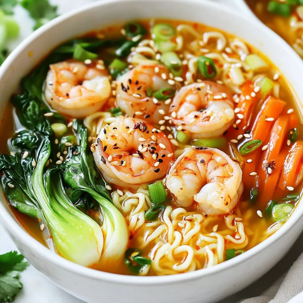 Spicy Shrimp Ramen Bowls Schnelle und köstliche Mahlzeit