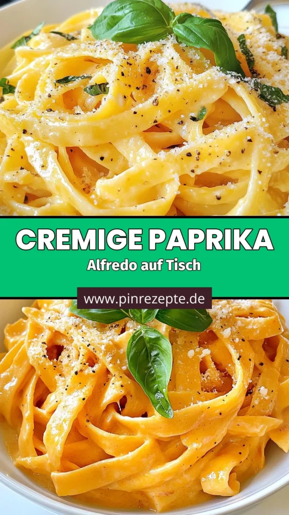 Entdecken Sie unser köstliches Rezept für geröstete Paprika Alfredo! Diese cremige Paprikasoße verwandelt Ihr Fettuccine Rezept in ein unwiderstehliches vegetarisches Pasta Gericht. Ideal für ein schnelles Abendessen mit frischen Aromen und einfach zuzubereiten. Holen Sie sich die Zutaten und probieren Sie es aus! Sie werden begeistert sein! Speichern Sie das Rezept und teilen Sie Ihre Erfahrungen! #GeröstetePaprikaAlfredo #FettuccineRezept #CremigePaprikasoße #VegetarischePastaGericht