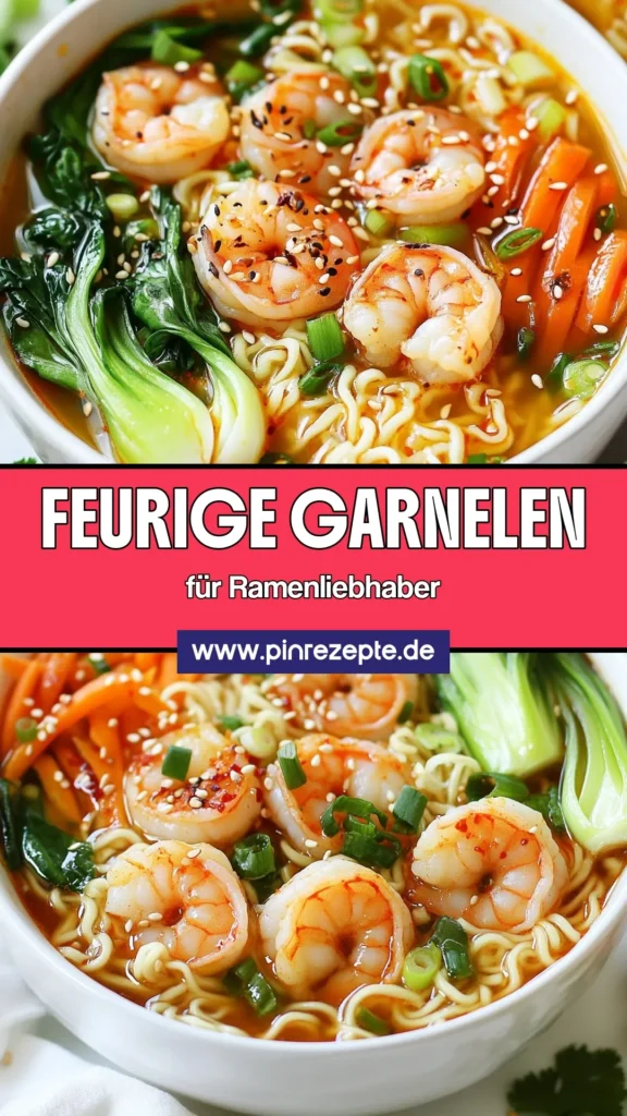 Entdecken Sie die köstlichen Feurigen Garnelen-Ramen-Bowls! Dieses einfache Rezept für Ramen mit Garnelen kombiniert zarte Garnelen mit aromatischer Gemüsebrühe Ramen und frischem Gemüse für eine ideale Mahlzeit. Perfekt für die schnelle Küche und voller Geschmack. Bereiten Sie diese scharfen Garnelen-Rezepte in nur 30 Minuten zu und beeindrucken Sie Ihre Familie! Jetzt ausprobieren und den Geschmack Asiens genießen! #RamenMitGarnelen #ScharfeGarnelenRezepte #AsiatischeRamenBowls #FeurigeGarnelenRamen