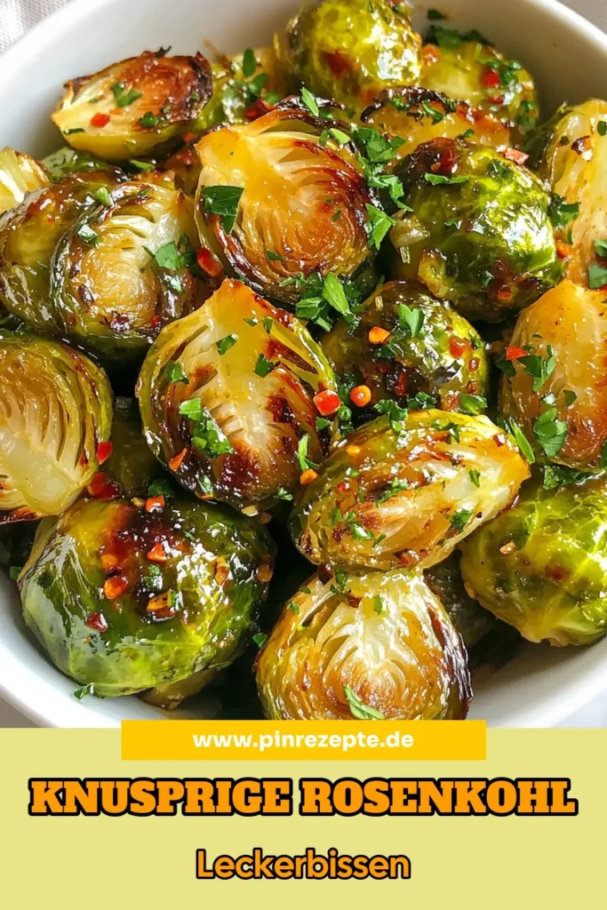 Entdecke dieses leckere und einfache Rosenkohl Rezept für Honigknoblauch Rosenkohl! Diese gerösteten Rosenkohlhälften sind mit einer köstlichen Mischung aus Honig und Knoblauch überzogen und perfekt als gesunde Beilage Rezept. Probiere es aus und gönn dir ein gesundes, schmackhaftes Gericht. Klicke auf das Bild, um das Rezept zu speichern und lass dich von der Kombination aus Süße und Würze begeistern! #HonigknoblauchRosenkohl #gerösteterRosenkohl #einfachesRosenkohlRezept #gesundeBeilage Rezept