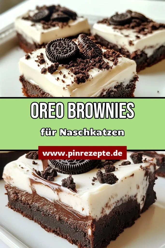 Entdecke unser leckeres Oreo Brownies Rezept! Diese dekadente Schokoladen Brownies mit Oreo-Frosting sind einfach zuzubereiten und der perfekte Genuss für Schokoladenliebhaber. Perfekt für jeden Anlass, variieren mit Oreo Kekse Backen. Hol dir jetzt das einfache Brownies Rezept und verwöhne deine Freunde und Familie. Speichere das Rezept, um es später auszuprobieren! #OreoBrownies #SchokoladenBrownies #BrowniesMitOreoFrosting #DessertRezepte