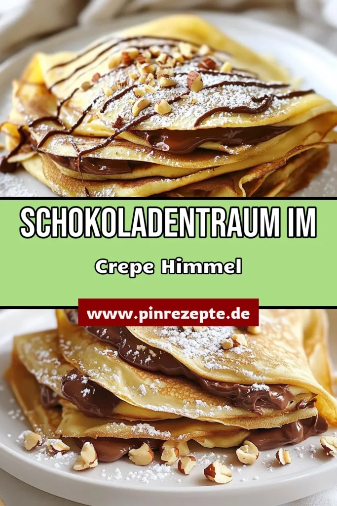 Entdecke die köstlichen Schokoladen-Haselnuß-Crepes, die perfekt für süße Frühstücks- oder Dessertmomente sind! Mit diesem leckeren Crepe-Rezept zauberst du im Handumdrehen Nutella Crepes, die jeder liebt. Fülle die zarten Crepes mit cremigem Schokoladen-Hasselnuss-Aufstrich und garniere sie mit gehackten Haselnüssen. Hol dir das Haselnüsse Rezept und lass dich inspirieren! Probier sie aus und teile deine Kreationen! #Crepes #Nutella #Haselnüsse #Dessertideen