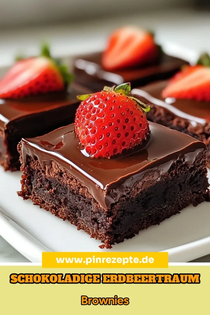 Genießen Sie diese unwiderstehlichen Schokoladen Erdbeer Brownies! Unser einfaches Erdbeer Brownies Rezept kombiniert saftige Erdbeeren und zartbittere Schokolade für ein perfektes Dessert. Diese schokoladenüberzogenen Brownies sind einfach zuzubereiten und ideal für jeden Anlass. Lassen Sie sich dieses köstliche Rezept nicht entgehen! Jetzt ausprobieren und Ihre Gäste beeindrucken! #SchokoladenErdbeerBrownies #ErdbeerBrowniesRezept #SchokoladenüberzogeneBrownies #einfacheBrowniesMitErdbeeren