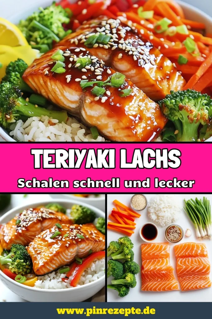 Entdecke dieses köstliche Teriyaki Lachs Rezept, das perfekt für gesunde Abendessen Rezepte geeignet ist! Diese Lachs Schalen vereinen zarten Lachs mit frischem Gemüse und aromatischer Teriyaki-Sauce. Schnelle Lachs Gerichte wie dieses sind nicht nur einfach zuzubereiten, sondern bringen auch den Geschmack der asiatischen Küche in dein Zuhause. Probiere es aus und genieße eine gesunde Mahlzeit! Speichere das Rezept für deine nächste Dinner-Idee! #TeriyakiLachs #GesundeRezepte #AsiatischeKüche #LachsGerichte