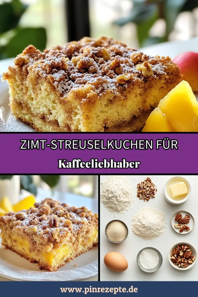Entdecken Sie unser köstliches Zimt-Streuselkuchen Rezept, das perfekt zu Ihrem Kaffee passt! Dieser saftige Kuchen mit Buttermilch vereint würzigen Zimt und knackige Nüsse für ein unwiderstehliches Geschmackserlebnis. Backen Sie mit unserem einfachen Rezept und genießen Sie den Zimt-Streuselkuchen als idealen Snack oder Dessert. Speichern Sie es für Ihre nächsten Backsessions! #ZimtStreuselkuchen #KuchenMitKaffee #BackenMitButtermilch #StreuselkuchenMitNüssen