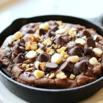 Für den himmlischen Genuss eines Dreifach Schokoladen-Pfannkuchen-Kekses brauchst du: - 1 Tasse Allzweckmehl - 1/2 Teelöffel Natron - 1/4 Teelöffel Salz - 1/2 Tasse ungesalzene Butter, weich - 1/2 Tasse brauner Zucker, gepackt - 1/4 Tasse Kristallzucker - 1 großes Ei - 1 Teelöffel Vanilleextrakt - 1/2 Tasse halbbitterschokoladenstückchen - 1/2 Tasse weiße Schokoladenstückchen - 1/2 Tasse Zartbitter-Schokoladenstückchen - 1/4 Tasse gehackte Walnüsse (optional) Die Butter sollte weich sein. Das macht den Teig leicht und geschmeidig. Nutze frische Eier für das beste Ergebnis. Vanilleextrakt bringt einen tollen Geschmack. Die Schokoladenstückchen sind das Herzstück. Sie geben dir die dreifache Schokoladenerfahrung. Wenn du Nüsse magst, füge die Walnüsse hinzu. Sie bringen einen schönen Crunch. Lass die Walnüsse weg, wenn du Allergien hast. Für eine glutenfreie Option wähle glutenfreies Mehl. Achte darauf, dass die Schokoladenstücke glutenfrei sind. Du kannst auch die Butter durch Kokosöl ersetzen. So wird der Cookie vegan. Wenn du Nüsse meiden musst, lasse sie einfach weg. Der Cookie schmeckt auch ohne sie großartig. {{ingredient_image_2}} Heize deinen Ofen auf 175 °C vor. Das sorgt dafür, dass der Keks gleichmäßig backt. Nimm dann eine mittelgroße Schüssel. Mische dort 1 Tasse Allzweckmehl, 1/2 Teelöffel Natron und 1/4 Teelöffel Salz. Rühre sie gut durch und stelle die Mischung beiseite. Jetzt geht es an die große Schüssel. Dort gibst du 1/2 Tasse weiche ungesalzene Butter. Füge 1/2 Tasse braunen Zucker und 1/4 Tasse Kristallzucker hinzu. Rühre das Ganze cremig. Du willst, dass die Masse leicht und fluffig wird. Danach kommt 1 großes Ei und 1 Teelöffel Vanilleextrakt dazu. Mische alles gut zusammen. Langsam fügst du die trockenen Zutaten hinzu. Rühre nur so lange, bis alles gerade vermischt ist. Jetzt wird es schokoladig! Füge 1/2 Tasse halbbitterschokoladenstückchen, 1/2 Tasse weiße Schokoladenstückchen und 1/2 Tasse Zartbitter-Schokoladenstückchen hinzu. Wenn du magst, kannst du auch 1/4 Tasse gehackte Walnüsse einstreuen. Hebe alles vorsichtig unter. Fette eine 25 cm große gusseiserne Pfanne mit Kochspray oder etwas Butter ein. Gib den Keksteig in die Pfanne und verteile ihn gleichmäßig. Jetzt backst du den Keks im vorgeheizten Ofen für 25-30 Minuten. Achte darauf, dass die Ränder goldbraun sind, während die Mitte noch weich bleibt. Nimm die Pfanne nach dem Backen heraus. Lass den Keks etwa 10 Minuten abkühlen. Serviere ihn warm. Ein Stück Vanilleeis dazu macht ihn noch besser! Um die perfekte Konsistenz zu erreichen, achten Sie auf die Butter. Sie sollte weich sein, aber nicht geschmolzen. Das gibt dem Keks die nötige Luftigkeit. Mischen Sie die trockenen Zutaten gut, um Klumpen zu vermeiden. Fügen Sie die Schokoladenstückchen am Ende hinzu, um sie gleichmäßig zu verteilen. Lassen Sie den Teig nicht zu lange rühren. Nur so lange, bis alles vermischt ist, ist ideal. Ein häufiger Fehler ist, den Keks zu lange zu backen. Überbacken macht ihn trocken. Überprüfen Sie den Keks nach 25 Minuten. Die Ränder sollten goldbraun sein, die Mitte leicht weich. Ein weiterer Fehler ist das Fetten der Pfanne. Verwenden Sie genug Fett, damit der Keks nicht kleben bleibt. Zu viel kann die Konsistenz beeinflussen. Wenn Sie eine andere Pfanne verwenden, passen Sie die Backzeit an. Eine Glas- oder Keramikpfanne benötigt oft etwas mehr Zeit. Bei einer kleineren Pfanne kann die Backzeit kürzer sein. Achten Sie darauf, den Keks regelmäßig zu überprüfen. Gusseisen hält die Hitze gut und sorgt für eine gleichmäßige Bräunung. Pro Tipps Butter richtig weich: Stellen Sie sicher, dass die Butter zimmerwarm ist, um eine cremige Textur zu erreichen und Klumpen zu vermeiden. Teig nicht übermixen: Rühren Sie den Teig nur so lange, bis die Zutaten gerade vermischt sind, um zähe Kekse zu vermeiden. Backzeit im Auge behalten: Überprüfen Sie die Kekse einige Minuten vor Ende der Backzeit, da jeder Ofen unterschiedlich heizt. Variationen ausprobieren: Experimentieren Sie mit verschiedenen Nüssen oder Trockenfrüchten, um neue Geschmacksrichtungen zu entdecken. {{image_4}} Bei der Herstellung des Dreifach Schokoladen-Pfannkuchen-Kekses kann man mit verschiedenen Schokoladentypen spielen. Dies macht das Rezept noch spannender! - Verwende Zartbitter-Schokolade für einen intensiveren Geschmack. - Füge Vollmilchschokolade hinzu, wenn du es süßer magst. - Nutze weiße Schokolade allein für einen süßen Keks, der ganz anders schmeckt. Jede Schokoladensorte bringt ihren eigenen Charakter mit. Das ist eine tolle Möglichkeit, deinen Keks einzigartig zu machen! Zusätze und Toppings können das Erlebnis noch besser machen. Hier sind ein paar Ideen: - Streue gehackte Nüsse, wie Walnüsse oder Mandeln, für mehr Textur. - Probiere Karamellstückchen für einen süßen Kontrast. - Ein Hauch von Meersalz auf dem Keks verstärkt den Schokoladengeschmack. Wenn du den Keks servierst, ist eine Kugel Vanilleeis eine wunderbare Ergänzung. Ein Schuss Schokoladensauce macht es noch besser! Für glutenfreie Kekse benutze einfach glutenfreies Mehl. Das funktioniert gut in diesem Rezept. Für vegane Optionen: - Ersetze die Butter durch pflanzliche Margarine. - Verwende ein Chia-Ei oder Apfelmus statt eines Eies. - Achte darauf, dass die Schokolade vegan ist. So kannst du diesen himmlischen Genuss für jeden zugänglich machen! Um deinen Triple Chocolate Skillet Cookie frisch zu halten, lege ihn in einen luftdichten Behälter. So bleibt er weich und schokoladig. Du kannst ihn bis zu fünf Tage im Kühlschrank aufbewahren. Wenn du ihn länger lagern möchtest, schneide ihn in Stücke. Das macht es einfacher, ihn später zu genießen. Du kannst den Keks auch einfrieren! Lass ihn zuerst vollständig abkühlen. Wickele ihn dann in Frischhaltefolie oder lege ihn in einen gefrierfesten Behälter. So bleibt sein Geschmack erhalten. Der Keks hält sich bis zu drei Monate im Gefrierfach. Wenn du ihn essen möchtest, lasse ihn einfach bei Raumtemperatur auftauen. Um den Keks wieder warm und lecker zu machen, heize deinen Ofen auf 150 °C vor. Lege ein Stück des Kekses auf ein Backblech. Erwärme ihn für etwa 10 Minuten. So wird er wieder schön weich. Du kannst ihn auch in der Mikrowelle für 15-20 Sekunden erwärmen. Achte darauf, ihn nicht zu lange zu erhitzen. So bleibt er perfekt und schokoladig. Die Backzeit für den Keks beträgt 25 bis 30 Minuten. Achte darauf, dass die Ränder goldbraun sind und die Mitte leicht weich bleibt. So bleibt der Keks schön saftig. Zu lange backen macht ihn trocken. Ja, du kannst andere Nüsse verwenden. Mandeln oder Pecannüsse passen gut. Wenn du keine Nüsse magst, kannst du sie auch ganz weglassen. Der Keks schmeckt auch ohne Nüsse wunderbar schokoladig. Dieser Keks ist nicht glutenfrei oder vegan. Du kannst jedoch glutenfreies Mehl nutzen, um ihn glutenfrei zu machen. Für eine vegane Version, ersetze die Butter mit Kokosöl und das Ei mit einem Leinsamen-Ei. So kannst du alle genießen lassen! Zusammenfassend haben wir die Zutaten und ihre speziellen Hinweise betrachtet. Ich habe eine klare Anleitung für die Teigbereitung und das Backen gegeben. Außerdem gab es nützliche Tipps, um häufige Fehler zu vermeiden. Wir sahen auch verschiedene Variationen für jeden Geschmack und wichtige Lagerungshinweise. Das Backen von Keksen macht Spaß und ist einfach. Mit diesen Ideen klappt es sicher. Sei kreativ und genieße das Ergebnis!