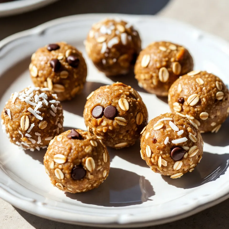 Um leckere Erdnussbutter Protein Bälle zu machen, brauchst du folgende Zutaten: - 1 Tasse natürliche Erdnussbutter - 1/2 Tasse Honig oder Ahornsirup - 1 Tasse zarte Haferflocken - 1/2 Tasse Proteinpulver (Vanille oder Schokolade) - 1/4 Tasse gemahlene Leinsamen - 1/4 Tasse Mini-Schokoladenstückchen (nach Wahl) - 1/4 Tasse ungesüßte Kokosraspeln - Eine Prise Salz Diese Zutaten geben dir die perfekte Mischung für Energie und Geschmack. Es ist einfach, die Zutaten anzupassen. Du kannst Erdnussbutter durch Mandelbutter ersetzen, wenn du das magst. Anstelle von Honig kannst du auch Agavendicksaft verwenden. Wenn du kein Proteinpulver hast, lasse es einfach weg. Du kannst auch mehr Leinsamen oder Haferflocken hinzufügen. Die Mini-Schokoladenstückchen sind optional. Vielleicht magst du stattdessen Trockenfrüchte oder Nüsse. Sei kreativ und finde deinen eigenen perfekten Snack! Wenn du Zutaten kaufst, achte auf Qualität. Wähle natürliche Erdnussbutter ohne Zuckerzusatz. Das gibt dir einen tollen Geschmack ohne ungesunde Stoffe. Achte darauf, dass dein Proteinpulver aus guten Quellen stammt. Es sollte frei von Füllstoffen sein. Bei Haferflocken und Kokosraspeln wähle die ungesüßten Varianten. Hochwertige Zutaten machen deine Erdnussbutter Protein Bälle noch besser! Experimentiere mit verschiedenen Marken, um die besten für dich zu finden. {{ingredient_image_2}} Beginne mit einer großen Rührschüssel. Gib eine Tasse natürliche Erdnussbutter hinein. Füge dann 1/2 Tasse Honig oder Ahornsirup hinzu. Mische alles gut, bis die Masse glatt ist. Es ist wichtig, dass die Mischung gleichmäßig wird. So verbinden sich die Aromen später besser. Jetzt kommen die trockenen Zutaten. Nimm 1 Tasse zarte Haferflocken und füge sie zur Erdnussbutter-Mischung hinzu. Danach gib 1/2 Tasse Proteinpulver dazu. Ich empfehle Vanille oder Schokolade für den besten Geschmack. Füge auch 1/4 Tasse gemahlene Leinsamen und eine Prise Salz hinzu. Mische alles gut mit einem Löffel oder Teigschaber. So vereinen sich die Zutaten perfekt. Jetzt wird es spannend! Nimm eine kleine Menge der Mischung in die Hand. Forme sie zu einem Ball, etwa so groß wie ein Esslöffel. Lege die Bällchen auf ein mit Backpapier belegtes Blech. Wiederhole dies, bis die Mischung aufgebraucht ist. Stelle das Blech dann für mindestens eine Stunde in den Kühlschrank. So werden die Bällchen fest und lecker. Nach dem Kühlen kannst du die Bällchen in einen luftdichten Behälter umfüllen. Sie halten sich im Kühlschrank bis zu zwei Wochen. Um perfekte Protein Bälle zu machen, beginne mit hochwertiger Erdnussbutter. Sie sollte natürlich und ohne Zuckerzusatz sein. Die Mischung muss glatt und gleichmäßig sein. Wenn du die Zutaten gut vermengst, bekommst du eine bessere Textur. Achte darauf, die Haferflocken gut einzumischen. Diese geben den Bällen Struktur. Forme die Bällchen gleichmäßig, etwa so groß wie ein Esslöffel. So halten sie beim Kühlen besser zusammen. Ein häufiger Fehler ist, die Zutaten nicht gut zu vermengen. Dadurch können die Bällchen bröckelig werden. Ein anderer Fehler ist die falsche Kühlzeit. Lass die Bällchen mindestens eine Stunde im Kühlschrank, damit sie fest werden. Wenn du zu viel Honig oder Sirup verwendest, werden die Bällchen zu süß. Reduziere die Menge, wenn du es nicht zu süß magst. Vermeide auch, die Bällchen zu groß zu formen, da sie sonst nicht gut kühlen. Du kannst die Süße anpassen, indem du den Honig oder Sirup reduzierst. Wenn du eine weniger süße Variante willst, verwende nur die Hälfte davon. Für eine andere Textur kannst du mehr Kokosraspeln oder Nüsse hinzufügen. Diese geben einen leckeren Crunch. Wenn du mit dem Proteinpulver experimentierst, probiere verschiedene Geschmacksrichtungen aus. So kannst du deine Protein Bälle ganz nach deinem Geschmack gestalten. Pro Tipps Wahl der Erdnussbutter: Verwenden Sie natürliche, ungesüßte Erdnussbutter für den besten Geschmack und die gesündesten Nährstoffe. Proteinpulver hinzufügen: Experimentieren Sie mit verschiedenen Geschmacksrichtungen von Proteinpulver, um die Energie-Bites nach Ihrem Geschmack anzupassen. Vorsicht beim Kühlen: Lassen Sie die Bites im Kühlschrank ruhen, bis sie fest sind, um die beste Textur zu erzielen und sie leichter formen zu können. Variationen ausprobieren: Fügen Sie verschiedene Nüsse, Trockenfrüchte oder Samen hinzu, um Abwechslung in die Bites zu bringen und sie noch nahrhafter zu machen. {{image_4}} Du kannst die Erdnussbutter Protein Bällchen leicht anpassen. Mit unterschiedlichem Proteinpulver kannst du neue Geschmäcker ausprobieren. Zum Beispiel, wenn du Schokolade magst, wähle Schokoladenprotein. Für eine mildere Note nimm Vanilleprotein. Du kannst auch Kakaopulver hinzufügen, um den Schokoladengeschmack zu verstärken. Ein Spritzer Vanilleextrakt gibt den Bällchen einen feinen Geschmack. Nüsse und Trockenfrüchte bringen extra Crunch und Geschmack. Mandeln, Walnüsse oder Cashews sind tolle Optionen. Du kannst sie grob hacken und in die Mischung geben. Trockenfrüchte wie Rosinen, Cranberries oder Aprikosen passen ebenfalls gut. Diese Zutaten machen die Bällchen süßer und gesünder. Sie fügen auch Ballaststoffe hinzu, die gut für die Verdauung sind. Für eine vegane Variante kannst du Honig durch Ahornsirup ersetzen. So bleibt die Rezeptur pflanzlich. Achte darauf, dass das Proteinpulver vegan ist. Es gibt viele pflanzliche Optionen, wie Erbsen- oder Reisprotein. Wenn du zusätzliche Süße möchtest, kannst du auch Dattelpaste verwenden. Diese Anpassungen machen die Bällchen für alle zugänglich und lecker. Um die frisch zubereiteten Erdnussbutter Protein Bälle gut aufzubewahren, lege sie in einen luftdichten Behälter. Das schützt die Bällchen vor Feuchtigkeit und Gerüchen. Stelle den Behälter in den Kühlschrank. So bleiben die Bällchen frisch und lecker. Du kannst sie bis zu zwei Wochen genießen. Die Haltbarkeit der Erdnussbutter Protein Bälle beträgt etwa zwei Wochen im Kühlschrank. Achte darauf, dass der Behälter immer gut verschlossen ist. Überprüfe die Bällchen regelmäßig auf Veränderungen in Geruch oder Aussehen. Wenn sie komisch riechen oder anders aussehen, entsorge sie lieber. Wenn du mehr Bällchen machen möchtest, friere sie ein. Lege die geformten Bällchen auf ein Backblech und friere sie für etwa eine Stunde ein. Danach kannst du sie in einen Gefrierbeutel oder einen luftdichten Behälter umfüllen. So bleiben sie bis zu drei Monate frisch. Wenn du Lust auf einen Snack hast, nimm einfach die gewünschte Menge heraus und lasse sie bei Raumtemperatur auftauen. So hast du immer einen gesunden Snack bereit! Ich empfehle, zwei bis drei Protein Bälle pro Snack zu essen. Diese Menge gibt dir Energie, ohne zu schwer im Magen zu liegen. Achte darauf, wie du dich fühlst, und passe die Menge an. Jeder Körper ist anders. Erdnussbutter Protein Bälle sind gesund, wenn du sie in Maßen isst. Sie enthalten gesunde Fette aus Erdnussbutter und Ballaststoffe aus Haferflocken. Auch das Proteinpulver hilft, Muskeln zu stärken. Achte darauf, natürliche Zutaten zu wählen. So vermeidest du ungesunde Zusatzstoffe. Ja, diese Bällchen sind ideal für die Sportvorbereitung. Sie bieten dir schnelle Energie und helfen dir, den Hunger zu stillen. Die Mischung aus Kohlenhydraten und Proteinen macht sie perfekt als Snack vor oder nach dem Training. Nimm sie mit, wenn du unterwegs bist! In diesem Artikel haben wir alles über Proteinbälle besprochen. Du hast gelernt, welche Zutaten du benötigst und wie du sie zubereitest. Tipps für Vielfalt und Fehlervermeidung helfen dir, perfekte Bälle zu machen. Auch die Lagerung hat Software für die Haltbarkeit und Vorratshaltung behandelt. Sei kreativ mit deinen Rezepten und genieße gesunde Snacks. Experimentiere mit Geschmäckern und Zutaten nach deinem Wunsch! Proteinbälle sind einfach, nahrhaft und ein echter Genuss.