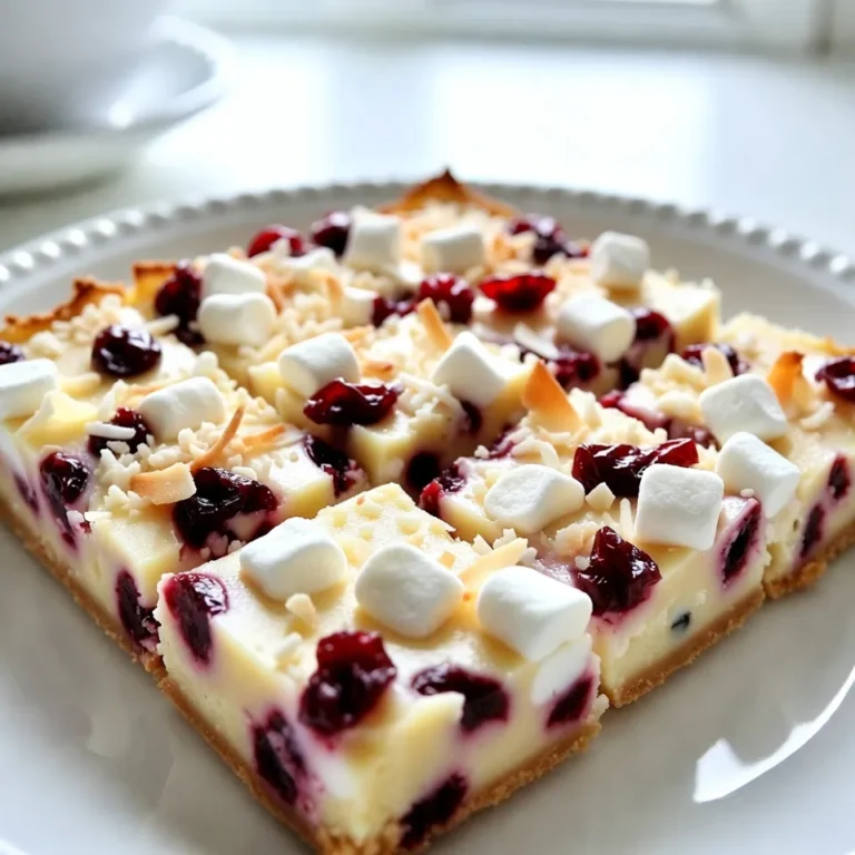 Für diesen Fudge benötigst du: - 2 Tassen weiße Schokoladenstückchen - 1 Dose (14 oz) gesüßte kondensierte Milch - 1 Teelöffel Vanilleextrakt - 1 Tasse getrocknete Cranberries - Eine Prise Salz - 1 Tasse Mini-Marshmallows (für zusätzliche Fluffigkeit) Diese Zutaten sind die Grundlage für einen leckeren Fudge. Die weiße Schokolade sorgt für Süße und Cremigkeit. Die gesüßte kondensierte Milch gibt dir die perfekte Textur. Die Cranberries bringen eine fruchtige Note. Du kannst auch folgende Zutaten hinzufügen: - 1/2 Tasse gehackte Pekannüsse oder Walnüsse Nüsse fügen einen schönen Crunch hinzu. Sie sind optional, aber sehr empfehlenswert. Wenn du es gerne knusprig magst, sind sie eine tolle Wahl! Die Qualität deiner Zutaten macht einen großen Unterschied. Nutze echte weiße Schokolade, nicht nur Schokoladenstückchen. Achte auch auf frische Cranberries. Sie sollten saftig und nicht zu hart sein. Hochwertige Zutaten führen zu einem besseren Geschmack und einer tollen Textur. {{ingredient_image_2}} Bereite zuerst die Backform vor. Nimm eine quadratische Backform von 8x8 Zoll. Lege sie mit Backpapier aus. Lass das Papier über die Seiten hängen. Dies hilft dir, den Fudge später leicht herauszunehmen. Besprühe das Papier leicht mit Kochspray. Das verhindert, dass der Fudge kleben bleibt. Jetzt ist es Zeit, die Schokolade zu schmelzen. Nimm einen mittelgroßen Kochtopf und füge die weißen Schokoladenstückchen hinzu. Gieße die gesüßte kondensierte Milch dazu. Erhitze die Mischung bei niedriger Hitze. Rühre ständig, bis die Schokolade glatt und schmelzend ist. Achte darauf, dass sie nicht anbrennt. Wenn die Schokolade geschmolzen ist, nimm den Kochtopf vom Herd. Füge nun den Vanilleextrakt hinzu. Gib auch eine Prise Salz dazu. Rühre alles gut um. So verbinden sich die Aromen und der Fudge bekommt mehr Geschmack. Jetzt kommt der spaßige Teil. Füge die getrockneten Cranberries hinzu. Wenn du Nüsse magst, gib die gehackten Pekannüsse oder Walnüsse dazu. Du kannst auch die Mini-Marshmallows einrühren. Mische alles vorsichtig, bis es gleichmäßig verteilt ist. Gieße die Fudge-Mischung in die vorbereitete Backform. Nutze einen Spatel, um die Mischung gleichmäßig zu verteilen. Achte darauf, die Oberfläche glatt zu streichen. Dies sorgt für ein schönes Aussehen. Stelle die Backform für mindestens zwei Stunden in den Kühlschrank. Das Fudge muss fest werden. Für die besten Ergebnisse lasse es über Nacht kühlen. So wird der Fudge schön fest und lässt sich gut schneiden. Wenn der Fudge fest ist, nimm ihn vorsichtig aus der Form. Nutze dazu das überstehende Backpapier. Lege den Fudge auf ein Schneidebrett. Schneide ihn in gleichmäßige Quadrate. Jetzt ist dein köstlicher Fudge bereit zum Servieren! Ein häufiger Fehler beim Fudge machen ist, die Schokolade zu stark zu erhitzen. Achte darauf, immer bei niedriger Hitze zu arbeiten. Wenn du die Schokolade zu hoch erhitzt, kann sie klumpig werden. Ein weiterer Fehler ist das Unterlassen von Rühren. Rühre die Mischung ständig, damit sie glatt bleibt. Zu wenig Rühren kann auch dazu führen, dass der Fudge ungleichmäßig wird. Für die perfekte Textur ist es wichtig, die richtigen Zutaten zu wählen. Nutze hochwertige weiße Schokolade. Diese hat mehr Fett und sorgt für einen cremigen Fudge. Füge eine Prise Salz hinzu. Es hebt die Süße der Schokolade hervor und verbessert den Geschmack. Mini-Marshmallows sind auch eine tolle Ergänzung. Sie bringen zusätzliche Fluffigkeit und machen den Fudge noch köstlicher. Um Fudge einfach zu machen, benötigst du einige spezielle Werkzeuge: - Eine quadratische Backform (8x8 Zoll) - Backpapier - Kochspray - Einen mittelgroßen Kochtopf - Einen Spatel zum Verteilen der Mischung - Ein Schneidebrett zum Schneiden des Fudges Diese Werkzeuge helfen dir, die Mischung gut zu verarbeiten und den Fudge perfekt zu formen. Pro Tipps Verwendung von hochwertiger Schokolade: Achte darauf, hochwertige weiße Schokoladenstückchen zu verwenden, um den besten Geschmack zu erzielen. Variationen ausprobieren: Du kannst die Cranberries durch andere Trockenfrüchte wie Aprikosen oder Datteln ersetzen, um neue Geschmacksrichtungen zu entdecken. Fudge richtig lagern: Bewahre den Fudge in einem luftdichten Behälter im Kühlschrank auf, damit er frisch bleibt und nicht austrocknet. Geschenkverpackung: Verpacke den Fudge in dekorative Boxen oder Folien, um ihn als liebevolles Geschenk für Freunde und Familie zu präsentieren. {{image_4}} Du kannst die Cranberries durch andere Trockenfrüchte ersetzen. Getrocknete Aprikosen oder Mangos geben einen fruchtigen Touch. Diese Früchte harmonieren gut mit der weißen Schokolade. Schneide sie klein, damit sie gut im Fudge verteilt sind. So bekommst du eine bunte Mischung. Ich finde, das macht den Fudge noch interessanter. Wenn du keine Nüsse magst, lass sie einfach weg. Du kannst auch Sonnenblumenkerne oder Kürbiskerne verwenden. Diese sind knusprig und passen wunderbar. Du kannst auch geröstete Kokosflocken hinzufügen. Sie verleihen dem Fudge einen tropischen Geschmack. So bleibt der Fudge glutenfrei und nussfrei. Das ist perfekt für Allergiker. Probiere verschiedene Aromen aus, um den Fudge zu verfeinern. Ein Hauch von Zimt oder Muskatnuss gibt eine warme Note. Auch Mandel- oder Orangenextrakt kann den Fudge besonders machen. Du kannst auch Kakaopulver hinzufügen, um einen schokoladigen Twist zu bekommen. Diese kleinen Änderungen machen den Fudge spannend. Lass deiner Kreativität freien Lauf und finde deine Lieblingskombination! Um den Fudge frisch zu halten, lagere ihn am besten in einem luftdichten Behälter. Lege ein Stück Backpapier zwischen die Schichten, wenn du mehrere Stücke stapelst. So kleben sie nicht zusammen. Halte den Fudge an einem kühlen, trockenen Ort. Vermeide direkte Sonne und Hitze. Der Fudge bleibt im Kühlschrank bis zu zwei Wochen frisch. Die Zutaten wie Schokolade und Cranberries behalten ihren Geschmack. Achte darauf, dass die Schokolade von hoher Qualität ist. Dies sorgt für den besten Geschmack und die beste Textur. Wenn du Fudge länger aufbewahren möchtest, friere ihn ein. Schneide den Fudge in Stücke und lege ihn in einen Gefrierbeutel. Entferne so viel Luft wie möglich. So bleibt er bis zu drei Monate haltbar. Lass ihn im Kühlschrank auftauen, wenn du ihn genießen möchtest. So bleibt der Fudge weich und lecker. Ja, du kannst die weiße Schokolade durch Zartbitterschokolade ersetzen. Zartbitterschokolade hat einen stärkeren Geschmack. Das kann die Süße des Fudges verändern. Du solltest die Menge der gesüßten kondensierten Milch anpassen, um die Süße zu balancieren. Probiere es aus, um deine perfekte Mischung zu finden! Der Fudge hält sich im Kühlschrank etwa eine Woche. Achte darauf, ihn in einem luftdichten Behälter zu lagern. So bleibt er frisch und lecker. Du kannst ihn auch länger aufbewahren, wenn du ihn einfrierst. Ja, du kannst die Mini-Marshmallows weglassen. Sie geben dem Fudge eine fluffige Textur. Wenn du sie weglässt, wird der Fudge dichter. Du kannst auch mehr Cranberries oder Nüsse hinzufügen, um die Textur zu verbessern. Serviere den Fudge auf einem schönen Teller. Du kannst ihn mit Kokosflocken und zusätzlichen Cranberries dekorieren. Das sieht festlich aus und macht Eindruck. Der Fudge eignet sich auch gut als Geschenk. Verpacke ihn in einer schönen Box für die Feiertage. Wir haben die Hauptzutaten für den weißen Schokoladen-Cranberry-Fudge untersucht. Wir besprachen die richtigen Schritte, um ihn perfekt zuzubereiten. Tipps helfen, häufige Fehler zu vermeiden und die Textur zu verbessern. Variationen mit Trockenfrüchten und Nüssen geben deinem Fudge persönlichen Flair. Denke daran, die richtige Lagerung für Frische und Haltbarkeit zu beachten. Wenn du diese Schritte befolgst, gelingt dir stets ein leckerer Fudge. Damit zauberst du ein süßes Vergnügen, das alle lieben werden.