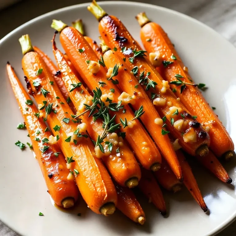 Um die besten Honig-Knoblauch-Butter Röstkarotten zu machen, brauchst du: - 450 g Babykarotten oder normale Karotten, geschält und in Sticks geschnitten - 3 Esslöffel ungesalzene Butter, geschmolzen - 2 Esslöffel Honig - 4 Knoblauchzehen, fein gehackt - 1 Teelöffel frische Thymianblätter oder ½ Teelöffel getrockneter Thymian - Salz und Pfeffer nach Geschmack - Frische Petersilie, gehackt, zum Garnieren Diese Zutaten bringen die süße und herzhafte Note zusammen. Die Karotten bleiben knackig und die Butter macht sie reichhaltig. Du kannst das Rezept leicht anpassen, indem du zusätzliche Gewürze hinzufügst. Probiere: - Ein wenig Paprika für eine leichte Schärfe - Einen Spritzer Zitronensaft für Frische - Eine Prise Kreuzkümmel für einen warmen, erdigen Geschmack Diese Aromen bringen mehr Tiefe in das Gericht und machen es einzigartig. Wähle beim Einkauf frische Karotten mit leuchtender Farbe. Achte darauf, dass sie fest und knusprig sind. Vermeide welke oder braune Stellen. Babykarotten sind süßer und zarter, während normale Karotten mehr Geschmack haben. Wenn du die Wahl hast, nimm Bio-Karotten, um den besten Geschmack und Nährstoffgehalt zu erhalten. {{ingredient_image_2}} Heize deinen Ofen auf 200°C vor. Das ist wichtig, um die Karotten gut zu rösten. Nimm ein Backblech und lege es mit Backpapier aus. Das macht die Reinigung leicht und hilft, dass die Karotten nicht ankleben. Nimm eine mittelgroße Schüssel. Gebe 3 Esslöffel geschmolzene Butter hinein. Füge 2 Esslöffel Honig und 4 fein gehackte Knoblauchzehen hinzu. Rühre auch 1 Teelöffel frische Thymianblätter dazu. Würze mit Salz und Pfeffer. Mische alles gut, bis es eine glatte Sauce gibt. Diese Mischung macht die Karotten süß und würzig. Lege 450 g Babykarotten auf das Backblech. Gieße die Honig-Knoblauch-Buttermischung über die Karotten. Mische die Karotten vorsichtig, damit die Sauce überall hinkommt. Es ist wichtig, dass die Karotten in einer einzigen Schicht liegen. Röste die Karotten im Ofen für 25-30 Minuten. Wende sie nach der Hälfte der Zeit. So werden sie weich und karamellisiert. Nach dem Rösten nimm die Karotten aus dem Ofen und lass sie kurz abkühlen. Probiere sie und passe die Würze an, bevor du sie servierst. Garnieren mit frischer, gehackter Petersilie macht das Gericht hübsch und lecker. Um die Karotten gleichmäßig zu rösten, lege sie in einer einzigen Schicht auf das Backblech. Wenn die Karotten übereinander liegen, garen sie ungleichmäßig. Wende die Karotten nach 15 Minuten. Das hilft, dass sie von allen Seiten gar werden. Achte darauf, dass der Ofen die richtige Temperatur hat. Ein vorgeheizter Ofen ist wichtig für die perfekte Röstung. Du kannst viele Aromen hinzufügen, um die Röstkarotten zu verfeinern. Probiere, etwas Zimt oder Paprika hinzuzufügen. Für eine scharfe Note, füge etwas Cayennepfeffer hinzu. Frische Kräuter wie Rosmarin oder Oregano bringen zusätzliche Frische. Wenn du den Honig magst, kannst du auch Ahornsirup verwenden. Der Geschmack wird süß und lecker. Honig-Knoblauch-Butter Röstkarotten passen gut zu vielen Gerichten. Sie sind perfekt als Beilage zu gebratenem Hähnchen oder Lamm. Serviere sie mit einem frischen Salat für eine bunte Mahlzeit. Du kannst die Karotten auch auf einem Buffet oder bei einem Grillabend anbieten. Ihre Farben und Aromen machen sie zu einem echten Hingucker. Garniere sie mit frischer Petersilie für mehr Farbe und Geschmack. Pro Tipps Karotten gleichmäßig schneiden: Um ein gleichmäßiges Rösten zu gewährleisten, achte darauf, dass die Karotten alle ähnliche Größen haben. Butter nicht zu heiß schmelzen: Schmelze die Butter langsam, um sicherzustellen, dass sie nicht bräunt, bevor sie mit den anderen Zutaten kombiniert wird. Würzen vor dem Rösten: Probiere die Honig-Knoblauch-Buttermischung, bevor du sie über die Karotten gießt, um sicherzustellen, dass der Geschmack perfekt ist. Reste aufbewahren: Die Röstkarotten schmecken auch kalt oder in einem Salat hervorragend. Bewahre Reste in einem luftdichten Behälter im Kühlschrank auf. {{image_4}} Du kannst die Röstkarotten leicht anpassen. Füge andere Gemüsesorten hinzu, um neue Geschmäcker zu erleben. Brokkoli, Blumenkohl oder Süßkartoffeln passen gut. Diese Gemüsesorten nehmen auch die Honig-Knoblauch-Butter gut auf. Schneide sie in ähnliche Größen, damit sie gleichmäßig garen. Wenn du den Honig ersetzen möchtest, probiere Agavendicksaft oder Ahornsirup. Beide geben eine süße Note, die lecker ist. Für die Butter kannst du auch Olivenöl oder Kokosöl verwenden. Diese Fette bringen neue Aromen in dein Gericht. Achte darauf, dass du das Öl bei niedriger Temperatur verwendest, um den Geschmack nicht zu verändern. Das Rezept lässt sich auch mit anderen Kräutern und Gewürzen variieren. Verwende Rosmarin oder Oregano für einen anderen Dreh. Du kannst auch etwas Chili oder Paprika für einen scharfen Kick hinzufügen. Experimentiere mit den Kräutern, um deinen eigenen Stil zu finden und deine Röstkarotten zu verfeinern. Wenn du Reste von den Honig-Knoblauch-Butter Röstkarotten hast, lagere sie in einem luftdichten Behälter. Das schützt die Karotten vor Feuchtigkeit und Gerüchen im Kühlschrank. Du kannst sie bis zu drei Tage aufbewahren. Um die Karotten aufzuwärmen, lege sie auf ein Backblech. Heize den Ofen auf 180°C (350°F) vor. Röste die Karotten für etwa 10-15 Minuten. So bleiben sie zart und bekommen eine schöne Farbe. Du kannst sie auch in der Mikrowelle aufwärmen, aber die Textur wird nicht gleich gut sein. Im Kühlschrank halten sich die Röstkarotten drei Tage. Wenn du sie länger aufbewahren möchtest, friere sie ein. Verwende einen gefrierfesten Behälter oder Beutel. So bleiben sie bis zu drei Monate frisch. Beim Auftauen, lasse sie einfach im Kühlschrank über Nacht. Die Karotten sollten etwa 25 bis 30 Minuten im Ofen rösten. Es ist wichtig, sie nach der Hälfte der Zeit zu wenden. So werden sie gleichmäßig zart und erhalten eine schöne Karamellisierung. Wenn die Karotten zart sind und leicht bräunlich aussehen, sind sie fertig. Ja, du kannst frische Knoblauchzehen ersetzen. Verwende in diesem Fall etwa 1 Teelöffel Knoblauchpulver. Der Geschmack wird etwas anders sein, aber es wird trotzdem lecker. Frischer Knoblauch hat einen intensiveren Geschmack, aber das Pulver ist eine gute Alternative. Das Rezept ist nicht vegan, da es Butter enthält. Du kannst jedoch vegane Butter verwenden, um es vegan zu machen. Das Rezept ist glutenfrei, solange du keine glutenhaltigen Zutaten hinzufügst. Diese Röstkarotten sind also eine tolle Option für viele Ernährungsweisen. In diesem Artikel haben wir uns mit der Zubereitung von Honig-Knoblauch-Butter Röstkarotten beschäftigt. Wir haben die besten Zutaten, die Zubereitungsschritte und nützliche Tipps behandelt. Ich hoffe, diese Informationen helfen dir, schmackhafte Röstkarotten zu machen. Probiere die Vorschläge aus und ergänze sie nach deinem Geschmack. Mit diesen Tricks wirst du ein tolles Gericht zaubern! Es ist einfach und macht Spaß. Viel Freude beim Kochen und Genießen!