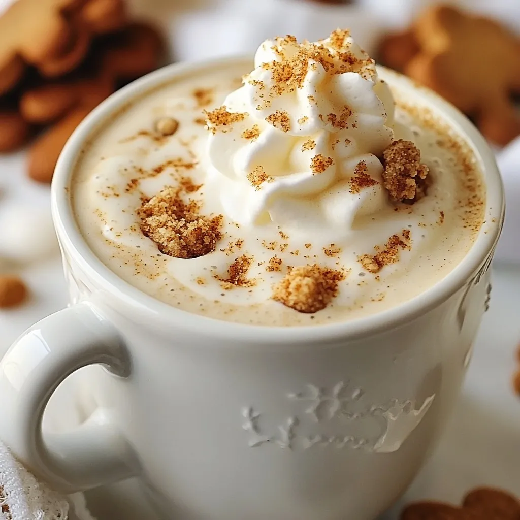 Um einen leckeren Gingerbread Latte zu machen, brauchst du einige wichtige Zutaten. Hier sind die Hauptzutaten, die du benötigst: - 2 Tassen Milch (wahlweise Milch oder pflanzliche Alternativen) - 1 Portion Espresso (oder 2 Esslöffel stark gebrühter Kaffee) - 1 Esslöffel Melasse - 1 Teelöffel gemahlener Ingwer - 1 Teelöffel gemahlener Zimt - 1/4 Teelöffel gemahlene Muskatnuss - 1 Esslöffel brauner Zucker (nach Geschmack anpassen) - 1/2 Teelöffel Vanilleextrakt - Schlagsahne (zum Garnieren) - Zerbröselte Lebkuchen (zur Dekoration) Diese Zutaten machen deinen Latte würzig und süß. Die Melasse gibt eine tiefe, reiche Süße. Espresso oder starker Kaffee sorgt für den Koffein-Kick. Wenn du nach Alternativen suchst, gibt es viele Optionen. Für die Milch kannst du folgende nutzen: - Hafermilch - Mandelmilch - Sojamilch Diese pflanzlichen Alternativen sind lecker und passen gut zu den Gewürzen. Für Süßungsmittel gibt es auch andere Möglichkeiten. Du kannst anstelle von braunem Zucker verwenden: - Honig - Agavensirup - Kokosblütenzucker Diese Optionen bringen unterschiedliche Geschmäcker mit sich und bieten dir eine gesunde Wahl. Die Gewürze sind das Herzstück deines Gingerbread Lattes. Ingwer, Zimt und Muskatnuss geben den klassischen Geschmack. Hier sind einige Tipps, um das Aroma zu verbessern: - Frischer Ingwer: Wenn du frischen Ingwer verwendest, wird der Geschmack intensiver. Reibe ihn fein und füge ihn hinzu. - Mehr Zimt: Wenn du ein Zimt-Fan bist, füge mehr Zimt hinzu. Es bringt eine besondere Wärme. - Experimentiere: Du kannst auch andere Gewürze wie Nelken oder Piment ausprobieren. Sie geben deinem Latte einen neuen Twist. Diese Gewürze machen deinen Latte zu einem gemütlichen Getränk für kalte Tage. {{ingredient_image_2}} Erhitze zwei Tassen Milch in einem kleinen Kochtopf. Stelle die Hitze auf mittel. Achte darauf, dass die Milch nicht kocht. Rühre häufig um, damit sie nicht anbrennt. Wenn die Milch warm ist, füge einen Esslöffel Melasse hinzu. Danach kommen der gemahlene Ingwer, der Zimt und die Muskatnuss dazu. Rühre gut um, bis sich alles vermischt. Füge auch den braunen Zucker und den Vanilleextrakt hinzu. Schlage die Mischung auf, bis sie schaumig ist. Brühe jetzt deinen Espresso oder zwei Esslöffel starken Kaffee. Verwende eine große Tasse, um ihn einzufüllen. Achte darauf, dass der Kaffee frisch und stark ist. Dies gibt deinem Gingerbread Latte den richtigen Kick. Gieße die warme, gewürzte Milch langsam über den Espresso. Rühre vorsichtig um, damit sich alles gut verbindet. Jetzt kommt das Beste: Kröne deinen Latte mit einem großen Klecks Schlagsahne. Streue zerbröselte Lebkuchen darüber für einen tollen Crunch. Serviere deinen Gingerbread Latte sofort und genieße die warmen Aromen. Die Wahl der Milch ist wichtig für den Geschmack. Ich empfehle Vollmilch für einen reichhaltigen Latte. Sie macht das Getränk cremig und vollmundig. Wenn du eine pflanzliche Alternative wählst, probiere Hafermilch. Sie hat einen milden Geschmack und passt gut zu den Gewürzen. Ein häufiger Fehler ist, die Milch zu stark zu erhitzen. Sie sollte warm, aber nicht kochen. Kochen macht die Milch unangenehm und schaumig. Achte darauf, die Gewürze gut zu vermischen. Wenn du sie nicht gut einrührst, bleibt der Geschmack ungleichmäßig. Eine schöne Präsentation macht deinen Gingerbread Latte besonders. Verwende einen hohen Becher, damit die Schlagsahne gut zur Geltung kommt. Streue die zerbröselten Lebkuchen gleichmäßig darauf. Du kannst auch ein paar Zimtstreusel oder Schokolade hinzufügen. Ein kleiner Zimtstick als Garnitur sieht hübsch aus und gibt extra Aroma. Pro Tipps Milchwahl: Verwende Vollmilch für einen cremigen Geschmack oder pflanzliche Alternativen wie Hafer- oder Mandelmilch für eine leichtere Variante. Espresso zubereiten: Achte darauf, den Espresso frisch zuzubereiten, um das beste Aroma zu erhalten. Ein starker Kaffee funktioniert als Alternative. Gewürze anpassen: Experimentiere mit den Gewürzen! Füge eine Prise Nelken oder Piment hinzu, um deinem Latte eine zusätzliche Geschmacksnote zu verleihen. Schlagsahne verfeinern: Verfeinere die Schlagsahne mit etwas Zimt oder Vanilleextrakt, bevor du sie auf dein Getränk gibst, für ein noch intensiveres Geschmackserlebnis. {{image_4}} Du kannst einen veganen Gingerbread Latte einfach zubereiten. Ersetze die Milch durch pflanzliche Alternativen. Mandelmilch oder Hafermilch sind lecker. Nutze auch vegane Schlagsahne für das Topping. Die anderen Zutaten bleiben gleich. So bleibt der Geschmack voll und würzig. Im Sommer magst du vielleicht einen eiskalten Gingerbread Latte. Bereite ihn wie gewohnt zu, aber lass die Mischung abkühlen. Füge dann Eiswürfel in ein Glas. Gieße die kalte Mischung über das Eis. Das kühlt und bringt den Geschmack der Gewürze wunderbar zur Geltung. Möchtest du mehr Geschmack? Probiere, etwas Kakaopulver oder Pfefferminzextrakt hinzuzufügen. Diese Aromen passen gut. Auch ein Spritzer Karamellsirup kann den Latte süßer machen. Sei kreativ und finde deine perfekte Mischung! Wenn du einen Gingerbread Latte übrig hast, lagere ihn in einem luftdichten Behälter. Stelle sicher, dass der Behälter gut verschlossen ist. So bleibt der Geschmack frisch. Du kannst den Latte bis zu zwei Tage im Kühlschrank aufbewahren. Vor dem Trinken, erwärme ihn sanft in der Mikrowelle. Achte darauf, ihn nicht zu überhitzen. Die Zutaten für deinen Gingerbread Latte lassen sich gut lagern. Milch kannst du im Kühlschrank aufbewahren. Achte darauf, sie gut zu verschließen. Melasse und Gewürze wie Ingwer, Zimt und Muskatnuss halten sich gut in einem trockenen, kühlen Raum. Verwende luftdichte Gläser, um sie frisch zu halten. Die zubereitete Milchmischung kannst du bis zu zwei Tage im Kühlschrank lagern. Es ist am besten, die Mischung vor dem Trinken leicht aufzuwärmen. So kannst du den vollen Geschmack genießen. Wenn die Mischung klumpig oder seltsam riecht, entsorge sie lieber. Achte immer auf frische Zutaten, um die beste Erfahrung zu haben. Um deinen Gingerbread Latte süßer zu machen, füge mehr braunen Zucker hinzu. Du kannst auch Honig oder Agavendicksaft verwenden. Eine weitere Möglichkeit ist, einen Sirup mit Lebkuchengeschmack zu nutzen. Diese Optionen geben deinem Getränk mehr Süße, ohne den Geschmack zu verändern. Experimentiere mit den Mengen, bis es dir gefällt. Gingerbread Latte ist in vielen Cafés und Kaffeeketten erhältlich. Beliebte Orte sind Starbucks oder lokale Cafés. Einige Supermärkte bieten auch Fertigprodukte an. Diese sind oft in der Weihnachtszeit besonders gefragt. Es lohnt sich, die Angebote in deiner Nähe zu prüfen. Wenn du es magst, kannst du auch selbst zu Hause einen Gingerbread Latte machen. Ja, du kannst einen Gingerbread Latte ohne Koffein zubereiten. Verwende einfach entkoffeinierten Kaffee oder Espresso. Alternativ kannst du starken Kräutertee oder eine Mischung aus heißer Schokolade und Gewürzen verwenden. So genießt du die Aromen ohne das Koffein. Ein Gingerbread Latte ist lecker und einfach zuzubereiten. Wir haben die wichtigsten Zutaten und deren Alternativen besprochen. Ich gab auch eine Schritt-für-Schritt-Anleitung, um dir beim Zubereiten zu helfen. Tipps für die richtige Milch und häufige Fehler sind ebenfalls wichtig. Variationen wie die vegane Version machen den Latte noch spannender. Schließlich hast du gelernt, wie du die Mischung und Zutaten aufbewahrst. Probiere diesen Latte aus und entdecke deinen neuen Lieblingskaffee!