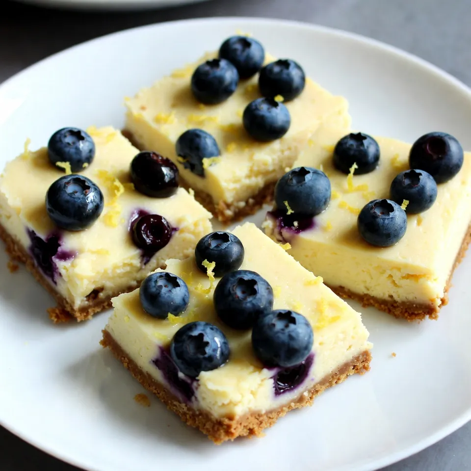 - 1 Tasse Frischkäse, weichgerührt - ½ Tasse Kristallzucker - 1 Teelöffel Vanilleextrakt - 2 große Eier - 1 Tasse Schmand - Schale von 1 Zitrone - ½ Tasse frisch gepresster Zitronensaft - 1 ½ Tassen frische Blaubeeren - 2 Esslöffel Maisstärke Die Käsekuchenfülle bringt viel Geschmack. Frischkäse gibt die cre­mi­ge Basis. Der Zucker sorgt für die Süße. Vanille gibt ein tolles Aroma. Die Eier helfen, alles zu binden. Schmand macht die Füllung extra reichhaltig. Zitronenschale und Zitronensaft bringen die frische Note. Die Blaubeeren fügen eine fruchtige Süße hinzu. Maisstärke hilft, die Füllung zu festigen. - 1 ½ Tassen Graham-Cracker-Brösel - ½ Tasse ungesalzene Butter, geschmolzen Die Kruste ist knusprig und lecker. Graham-Cracker-Brösel sorgen für den perfekten Crunch. Geschmolzene Butter macht die Kruste fest und hält alles zusammen. - Frische Blaubeeren - Zitronenscheiben - Ein Hauch Puderzucker Für eine schöne Präsentation können Sie frische Blaubeeren obenauf legen. Zitronenscheiben bringen eine frische Farbe. Ein Hauch Puderzucker macht die Riegel süß und hübsch. Diese einfachen Dekorationen machen Ihre Käsekuchen-Riegel noch ansprechender. {{ingredient_image_2}} Heize den Ofen auf 175 °C vor. Nimm eine 20x20 cm große Backform. Lege sie mit Backpapier aus. Lass genug Papier über den Rand hängen. So kannst du die Riegel später leicht herausnehmen. Mische 1 ½ Tassen Graham-Cracker-Brösel und ½ Tasse geschmolzene Butter. Rühre, bis die Mischung feucht ist. Drücke die Brösel gleichmäßig in die Backform. So entsteht eine knusprige Kruste. Backe die Kruste für 10 Minuten. Lass sie danach leicht abkühlen. Schlage 1 Tasse Frischkäse und ½ Tasse Kristallzucker in einer großen Schüssel. Mische, bis die Masse glatt und cremig ist. Füge 1 Teelöffel Vanilleextrakt und 2 große Eier nacheinander hinzu. Rühre dabei weiter auf niedriger Stufe. Nimm 1 ½ Tassen frische Blaubeeren. Bestäube sie mit 2 Esslöffeln Maisstärke. Mische, bis alle Blaubeeren beschichtet sind. Füge die Blaubeeren vorsichtig zur Käsekuchenfüllung hinzu. Hebe sie sanft unter, damit sie ganz bleiben. Gieße die Käsekuchenmischung über die abgekühlte Kruste. Glätte die Oberfläche mit einem Spatel. Backe die Riegel für 25-30 Minuten. Die Mitte sollte fest, aber leicht wackelnd sein. Lass die Backform auf Zimmertemperatur abkühlen. Stelle sie dann für mindestens 4 Stunden in den Kühlschrank. So wird der Käsekuchen fest. Wenn du bereit bist, hebe die Riegel mit dem Backpapier heraus. Schneide sie in Quadrate und genieße! Um die beste Konsistenz zu erzielen, nutzen Sie Zimmertemperatur-Zutaten. Frischkäse und Eier sollten warm sein. So vermischen sie sich besser und geben eine glatte Masse. Achten Sie darauf, die Käsekuchenmischung nicht zu lange zu schlagen. Zu viel Luft macht den Käsekuchen aufgeregt und nicht fest. Backen Sie die Riegel, bis die Mitte leicht wackelt. Sie werden beim Abkühlen fester. Ein häufiger Fehler ist es, die Blaubeeren nicht vorzubereiten. Bestäuben Sie sie mit Maisstärke, bevor Sie sie unterheben. So sinken sie nicht auf den Boden. Ein weiterer Fehler ist das Überbacken. Entfernen Sie die Riegel, wenn die Mitte noch leicht wackelt. Lassen Sie sie nach dem Backen abkühlen. Viele lassen sie einfach auf der Arbeitsfläche stehen, aber das ist wichtig. Geben Sie ihnen Zeit im Kühlschrank, damit sie fest werden. Jeder Ofen ist anders. Wenn Ihr Ofen nicht gut heizt, kann die Backzeit variieren. Prüfen Sie frühzeitig, ob die Mitte fest ist. Bei 25 Minuten sollten Sie auf die Riegel achten. Wenn sie noch zu weich sind, backen Sie sie 5 Minuten länger. Nutzen Sie einen Holzspieß, um die Konsistenz zu testen. Stecken Sie ihn in die Mitte. Wenn er sauber herauskommt, sind die Riegel bereit. Pro Tipps Die perfekte Kruste: Um eine knusprige Kruste zu erhalten, stellen Sie sicher, dass die Graham-Cracker-Brösel gleichmäßig mit Butter vermischt sind und gut in die Form gedrückt werden. Frischkäse richtig vorbereiten: Stellen Sie sicher, dass der Frischkäse gut weichgerührt ist, damit keine Klumpen in der Käsekuchenmasse entstehen. Zitronensaft und -schale: Verwenden Sie frischen Zitronensaft und frische Schale für einen intensiveren Geschmack, der die Blaubeeren perfekt ergänzt. Über Nacht kühlen: Für die beste Textur und Geschmack lassen Sie die Käsekuchen-Riegel über Nacht im Kühlschrank, damit sie vollständig fest werden. {{image_4}} Wenn Sie die Blaubeeren nicht mögen, probieren Sie andere Früchte. Erdbeeren, Himbeeren oder Pfirsiche passen gut. Schneiden Sie die Früchte klein, damit sie gleichmäßig verteilen. Achten Sie darauf, die Früchte leicht mit Maisstärke zu bestäuben. Das hilft, die Feuchtigkeit zu binden. So bleibt der Käsekuchen fest und lecker. Für eine vegane Version können Sie den Frischkäse durch Cashewcreme ersetzen. Mischen Sie eingeweichte Cashews mit Zitronensaft und etwas Zucker. Verwenden Sie auch Leinsamen als Ei-Ersatz. Für glutenfreie Riegel verwenden Sie glutenfreie Kekse für die Kruste. Diese Anpassungen machen das Rezept für viele essbar. Sie können dem Käsekuchen neue Geschmäcker geben. Fügen Sie einen Teelöffel Zimt oder Muskatnuss hinzu. Für eine besondere Note probieren Sie Kokosnuss oder Mandeln. Diese kleinen Änderungen können den Geschmack stark verändern. Lassen Sie Ihrer Kreativität freien Lauf! Um die Blaubeer-Zitronen-Käsekuchen-Riegel frisch zu halten, lagern Sie sie richtig. Nutzen Sie einen luftdichten Behälter. Legen Sie Backpapier zwischen die Riegel. So kleben sie nicht zusammen. Stellen Sie den Behälter in den Kühlschrank. Die Riegel bleiben so bis zu einer Woche frisch. Wenn Sie die Riegel länger aufbewahren möchten, frieren Sie sie ein. Schneiden Sie die Riegel in Stücke. Wickeln Sie jedes Stück in Frischhaltefolie. Legen Sie die Stücke in einen gefrierfesten Behälter. So bleiben die Riegel bis zu drei Monate haltbar. Zum Auftauen lassen Sie sie einfach im Kühlschrank über Nacht. So bleiben Geschmack und Textur erhalten. Im Kühlschrank halten sich die Blaubeer-Zitronen-Käsekuchen-Riegel bis zu einer Woche. Achten Sie darauf, sie gut abzudecken. Überprüfen Sie regelmäßig auf Frische. Wenn sie trocken oder brüchig werden, essen Sie sie lieber schnell. Diese Riegel sind ein köstlicher Genuss, den man nicht lange liegen lassen sollte! Ja, du kannst die Blaubeeren durch andere Früchte ersetzen. Himbeeren, Erdbeeren oder Kirschen passen gut. Achte darauf, die Früchte gut zu waschen und gegebenenfalls klein zu schneiden. So bleibt die Konsistenz des Käsekuchens gut. Dieses Rezept ergibt 9 köstliche Riegel. Du kannst sie in gleichmäßige Quadrate schneiden. So sind sie perfekt für einen Snack oder ein Dessert. Ja, du kannst das Rezept leicht anpassen. Um es zu verdoppeln, verwende eine größere Backform. Für eine kleinere Menge halbiere einfach alle Zutaten. Achte dabei auf die Backzeit, die sich ändern kann. Ja, du kannst die Riegel im Voraus zubereiten. Sie bleiben im Kühlschrank bis zu 4 Tage frisch. Du kannst sie auch einfrieren, wenn du sie länger aufbewahren möchtest. So hast du immer einen leckeren Snack bereit. Dieser Artikel hat Ihnen gezeigt, wie Sie einen leckeren Käsekuchen zubereiten können. Sie kennen jetzt die besten Hauptzutaten und die perfekte Kruste. Ich habe Ihnen eine Schritt-für-Schritt-Anleitung gegeben, um Fehler zu vermeiden. Sie können auch Variationen ausprobieren, um den Geschmack zu verändern. Denken Sie daran, die Riegel richtig zu lagern, damit sie frisch bleiben. Kochen macht Spaß, und dieser Käsekuchen ist ein tolles Rezept für jeden Anlass. Viel Spaß beim Backen!