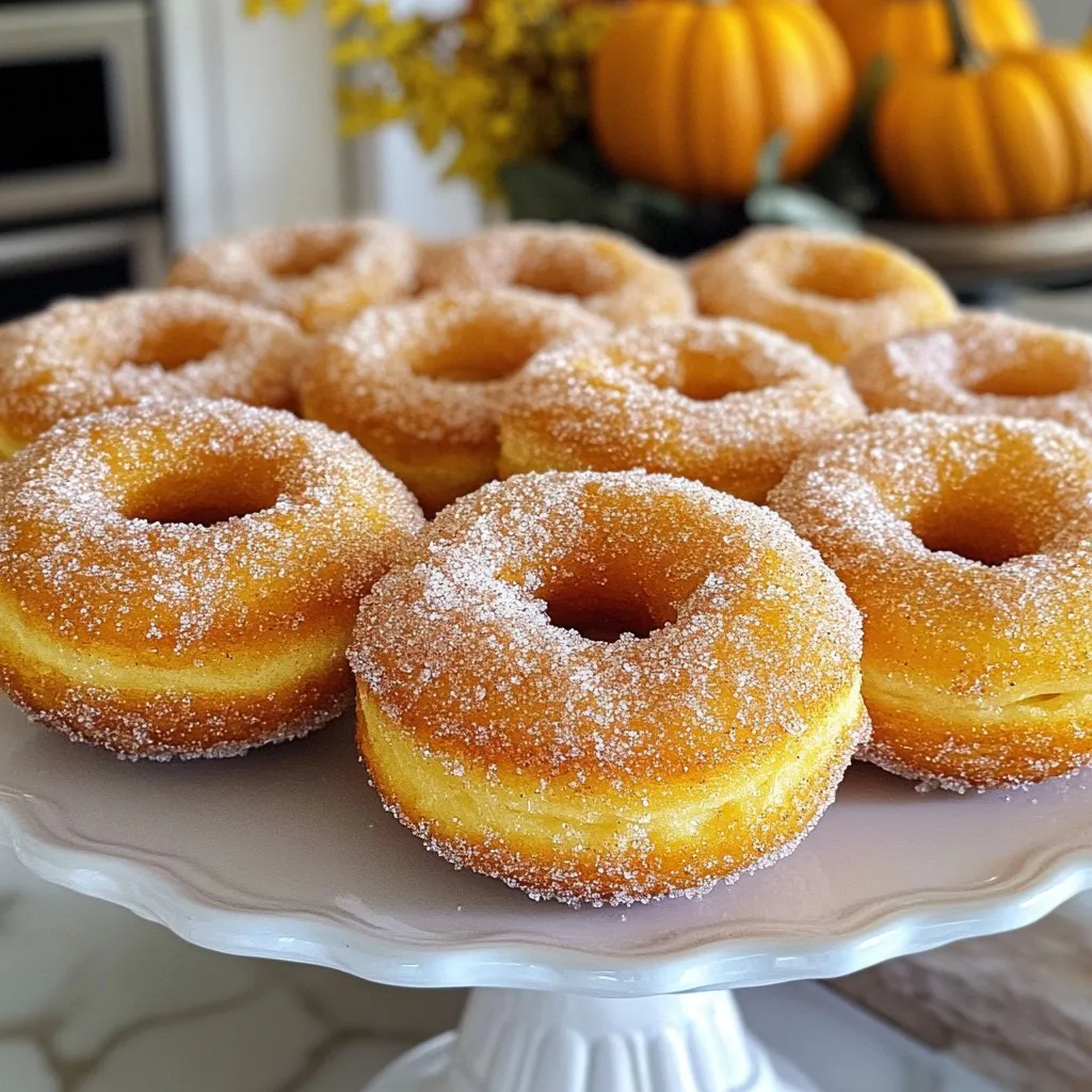 Um diese leckeren Donuts zu machen, brauchen Sie einige Grundzutaten. Hier ist die Liste: - 1 Tasse Weizenmehl (allzweck) - 1/2 Tasse Vollkornmehl - 1 Teelöffel Backpulver - 1/2 Teelöffel Natron - 1/2 Teelöffel Salz - 1/2 Tasse Kristallzucker - 1/2 Tasse brauner Zucker, fest gepackt - 1/2 Tasse Buttermilch - 1/3 Tasse Kürbispüree (aus der Dose oder frisch) - 1 großes Ei - 1 Teelöffel Vanilleextrakt - 1/4 Tasse geschmolzene ungesalzene Butter Diese Zutaten geben den Donuts ihre besondere Textur und den tollen Geschmack. Die Gewürze machen den Unterschied. Sie brauchen: - 1 Teelöffel gemahlener Zimt - 1/2 Teelöffel gemahlene Muskatnuss - 1/2 Teelöffel gemahlener Ingwer - 1/4 Teelöffel gemahlene Nelken Diese Gewürze bringen die Aromen des Herbstes in Ihre Küche. Sie sorgen für eine warme, einladende Note. Achten Sie darauf, frische Zutaten zu wählen. Hier sind einige Tipps: - Mehl: Wählen Sie ein gutes Allzweckmehl. Vollkornmehl gibt mehr Geschmack. - Zucker: Verwenden Sie braunen Zucker, da er Feuchtigkeit und Tiefe bringt. - Kürbispüree: Frisches Kürbispüree hat mehr Geschmack als die Dose. - Gewürze: Achten Sie darauf, dass Ihre Gewürze frisch sind. Alte Gewürze verlieren ihren Geschmack. Mit diesen Zutaten und Tipps machen Sie die besten Buttermilk Pumpkin Spice Donuts! {{ingredient_image_2}} Heize zuerst deinen Ofen auf 175 °C vor. Das ist die perfekte Temperatur für unsere Donuts. Fette dann eine Donutform mit etwas Kochspray oder Öl ein. So bleiben die Donuts nicht kleben und lassen sich leicht herausnehmen. Nimm eine große Schüssel und siebe das Weizenmehl, das Vollkornmehl, das Backpulver, den Natron und das Salz hinein. Füge auch die Gewürze hinzu: Zimt, Muskatnuss, Ingwer und Nelken. Diese Gewürze geben den Donuts ihren tollen Geschmack. Mische alles gut und stelle die Schüssel beiseite. In einer separaten Schüssel verquirle den Kristallzucker und den braunen Zucker. Gib die Buttermilch, das Kürbispüree, das Ei und den Vanilleextrakt dazu. Rühre alles, bis die Mischung schön glatt ist. Das Kürbispüree sorgt für eine saftige Textur. Jetzt kommt der spannende Teil! Füge die geschmolzene Butter zur feuchten Mischung hinzu. Rühre alles gut durch. Dann falte vorsichtig die trockenen Zutaten unter die feuchten. Achte darauf, nicht zu lange zu rühren. Ein paar Klümpchen sind okay. Löffle den Teig in die Donutformen und fülle sie bis zu 3/4 voll. Schiebe die Donutform in den vorgeheizten Ofen. Backe die Donuts für 12 bis 15 Minuten. Überprüfe mit einem Zahnstocher, ob sie fertig sind. Wenn der Zahnstocher sauber herauskommt, sind die Donuts bereit. Lass sie etwa 5 Minuten in der Form abkühlen, bevor du sie auf ein Kuchengitter legst. So wird die Außenseite schön knusprig. Wenn du magst, wälze die Donuts in Zimtzucker für einen süßen Kick! Um den perfekten Teig für die Buttermilk Pumpkin Spice Donuts zu machen, müssen Sie vorsichtig sein. Beginnen Sie mit den trockenen Zutaten. Mischen Sie Mehl, Backpulver, Natron, Salz und Gewürze in einer großen Schüssel. Das Sieben hilft, Klumpen zu vermeiden. In einer anderen Schüssel vermengen Sie die feuchten Zutaten. Verquirlen Sie Zucker, Buttermilch, Kürbispüree, Ei und Vanille. Mischen Sie alles gut, bis es glatt ist. Fügen Sie dann die geschmolzene Butter hinzu und mischen Sie erneut. Jetzt kommen die trockenen Zutaten dazu. Falten Sie diese vorsichtig unter die feuchten Zutaten. Seien Sie sanft; ein paar Klümpchen sind in Ordnung. Übermixen Sie den Teig nicht, sonst werden die Donuts zäh. Für das Topping sind Zimtzucker und Puderzucker perfekte Optionen. Zimtzucker bringt den klassischen Herbstgeschmack. Mischen Sie einfach Zucker mit Zimt in einer kleinen Schüssel. Wälzen Sie die noch warmen Donuts in dieser Mischung. Wenn Sie es süßer mögen, probieren Sie Puderzucker. Einfach den Puderzucker über die Donuts streuen. Für einen besonderen Touch können Sie auch eine leichte Schokoladenglasur machen. Diese passt hervorragend zu den Gewürzen im Donut. Ein häufiger Fehler ist das Übermixen des Teigs. Das kann die Donuts hart machen. Ein weiterer Fehler ist, die Donuts zu lange zu backen. Überprüfen Sie die Donuts nach 12 Minuten. Ein Zahnstocher sollte sauber herauskommen. Auch das Fetten der Donutform ist wichtig. Vergessen Sie nicht, dies zu tun, um ein Ankleben zu vermeiden. Wenn Sie diese Tipps beachten, werden Ihre Donuts immer köstlich und saftig. Pro Tipps Frisch gebacken: Verwenden Sie frisches Kürbispüree für einen intensiveren Geschmack und eine bessere Textur. Teig nicht übermixen: Achten Sie darauf, den Teig nur zu mischen, bis die trockenen Zutaten eingearbeitet sind, um zähe Donuts zu vermeiden. Abkühlzeit: Lassen Sie die Donuts nach dem Backen in der Form abkühlen, um ein Brechen zu vermeiden und die Form zu behalten. Verzierung: Für zusätzlichen Geschmack können Sie die Donuts vor dem Wälzen in Zimtzucker mit geschmolzener Butter bestreichen. {{image_4}} Glutenfreie Donuts sind einfach zu machen. Ersetzen Sie das Weizenmehl durch eine glutenfreie Mischung. Achten Sie darauf, dass die Mischung Xanthan enthält. Das hilft, den Teig zusammenzuhalten. Verwenden Sie auch Maisstärke oder Reisflour, um die Textur zu verbessern. Diese Donuts bleiben saftig und lecker. Für vegane Donuts können Sie die Eier durch Apfelmus oder Leinsamen ersetzen. Mischen Sie einen Esslöffel Leinsamen mit drei Esslöffeln Wasser. Lassen Sie es fünf Minuten ruhen, bis es dick wird. Statt Buttermilch verwenden Sie Pflanzenmilch und fügen etwas Essig hinzu. Das gibt den Donuts die nötige Säure. Diese Alternativen sind einfach und schmecken großartig. Fügen Sie Schokoladenstückchen oder Nüsse zur Teigmischung hinzu. Das gibt den Donuts einen köstlichen Crunch. Verwenden Sie etwa eine halbe Tasse Schokoladenstückchen oder grob gehackte Nüsse. Diese Varianten sorgen für eine spannende Geschmacksnote. Experimentieren Sie mit verschiedenen Nussarten, wie Walnüsse oder Pekannüsse, um den perfekten Biss zu finden. Um die Buttermilk Pumpkin Spice Donuts frisch zu halten, lege sie in einen luftdichten Behälter. Das schützt sie vor Feuchtigkeit und hält sie weich. Du kannst sie auch mit Plastikfolie einwickeln. Achte darauf, die Donuts vollständig abkühlen zu lassen, bevor du sie lagerst. Wenn du die Donuts für später aufbewahren möchtest, friere sie ein. Lege sie auf ein Backblech und friere sie für eine Stunde ein. Danach kannst du sie in einen Gefrierbeutel geben. So bleiben sie bis zu drei Monate frisch. Zum Auftauen lege sie einfach bei Raumtemperatur für etwa 30 Minuten auf einen Teller. Du kannst sie auch im Ofen bei 150 Grad Celsius für einige Minuten aufwärmen. Im Kühlschrank bleiben die Donuts etwa eine Woche frisch. Achte darauf, sie in einem luftdichten Behälter zu lagern. So verhindern sie, dass sie trocken werden. Wenn du sie länger aufbewahren möchtest, ist das Einfrieren die bessere Wahl. Ja, Sie können frisches Kürbispüree verwenden. Es hat einen tollen Geschmack. Achten Sie darauf, dass das Püree gut püriert ist. Frisches Püree kann aber etwas mehr Feuchtigkeit haben. Das kann die Konsistenz der Donuts beeinflussen. Wenn es zu feucht ist, fügen Sie etwas mehr Mehl hinzu, damit der Teig nicht zu nass wird. Die Backzeit beträgt 12 bis 15 Minuten. Überprüfen Sie die Donuts, indem Sie einen Zahnstocher hineinstecken. Er sollte sauber herauskommen, wenn sie fertig sind. Wenn der Zahnstocher noch Teig hat, backen Sie sie etwas länger. Achten Sie darauf, dass Sie die Donuts nicht überbacken, damit sie saftig bleiben. Diese Donuts sind in vielen Bäckereien und Cafés erhältlich. Einige Supermärkte bieten auch frische Donuts an. Falls Sie sie nicht finden, können Sie sie leicht zu Hause backen. Es macht Spaß, und der Duft beim Backen ist einfach herrlich! Wenn Sie keine Buttermilch haben, können Sie Milch verwenden. Fügen Sie einen Esslöffel Zitronensaft oder Essig hinzu. Lassen Sie es ein paar Minuten stehen, damit es gerinnt. Dies gibt einen ähnlichen Geschmack wie Buttermilch. Alternativ können Sie auch Joghurt oder saure Sahne verwenden. Buttermilk Pumpkin Spice Donuts sind einfach zuzubereiten und voller Geschmack. Wir haben wichtige Zutaten, Tipps zur Zubereitung und hilfreiche Lagerhinweise besprochen. Achte beim Mixen des Teigs auf die richtige Technik, um die besten Donuts zu backen. Ob mit tollen Toppings oder besonderen Varianten, die Möglichkeiten sind groß. Nutze die angegebenen Tipps aus, um Fehler zu vermeiden. So stehen leckeren Donuts nichts mehr im Weg. Probiere es aus und genieße jeden Bissen!