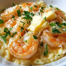 - 1 Tasse Arborio-Reis - 450 g große Garnelen, geschält und entdarmt - 960 ml natriumarme Hühnchen- oder Gemüsebrühe - 1 mittelgroße Zwiebel, fein gehackt - 3 Knoblauchzehen, gehackt - 1 Tasse geriebener Parmesan-Käse - 4 Esslöffel ungesalzene Butter, geteilt - 1 Esslöffel Olivenöl - 1 Teelöffel Zitronenschale - Salz und Pfeffer nach Geschmack - Frische Petersilie, gehackt (zum Garnieren) Für diese Rezeptur brauchen Sie: - Eine große Pfanne - Einen Topf für die Brühe - Eine Kelle oder einen Holzlöffel zum Rühren - Eine Schüssel für die Garnelen - Ein Messer und ein Schneidebrett Die Wahl der richtigen Zutaten macht einen großen Unterschied. Arborio-Reis ist wichtig für die Cremigkeit. Große Garnelen bringen Geschmack und Textur. Verwenden Sie frische, hochwertige Brühe. Sie können selbstgemachte Brühe oder eine gute Markenbrühe wählen. Der Parmesan sollte frisch gerieben sein, damit er besser schmilzt. Frische Petersilie bringt Farbe und Frische. Achten Sie darauf, ungesalzene Butter zu verwenden, um den Geschmack zu kontrollieren. {{ingredient_image_2}} Beginne, indem du die Brühe in einem Topf erhitzt. Verwende entweder Hühnchen- oder Gemüsebrühe. Halte die Brühe bei mittlerer Hitze warm. Achte darauf, dass sie nicht kocht. So bleibt sie ideal für das Risotto. In einer großen Pfanne erhitze das Olivenöl bei mittlerer Hitze. Füge die fein gehackte Zwiebel hinzu und brate sie an. Nach etwa drei bis vier Minuten wird sie glasig. Jetzt kommt der gehackte Knoblauch dazu. Koche ihn für eine weitere Minute, bis er duftet. Gib den Arborio-Reis in die Pfanne. Rühre gut um, damit der Reis die Aromen aufnimmt. Röste den Reis für zwei Minuten, während du häufig rührst. Gieße dann 240 ml der warmen Brühe hinzu. Rühre stetig, bis die Flüssigkeit fast vollständig aufgesogen ist. Füge dann die Brühe nach und nach hinzu. Dies dauert etwa 18 bis 20 Minuten, bis der Reis cremig und al dente ist. In einer separaten Pfanne schmelze zwei Esslöffel Butter bei mittlerer Hitze. Füge die Garnelen hinzu und brate sie an. Koche die Garnelen zwei bis drei Minuten auf jeder Seite, bis sie rosa sind. Würze sie mit Salz, Pfeffer und etwas Zitronenschale. Nimm sie dann von der Hitze und stelle sie beiseite. Sobald das Risotto cremig ist, füge die gekochten Garnelen hinzu. Rühre die restlichen zwei Esslöffel Butter und den geriebenen Parmesan-Käse ein. Mische alles gut durch, bis es cremig ist. Schmecke das Risotto ab und füge nach Bedarf Salz und Pfeffer hinzu. Serviere es heiß, garniert mit frischer Petersilie. Um die perfekte Konsistenz für Risotto zu erreichen, ist Rühren wichtig. Rühre oft, während du Brühe hinzufügst. Das hilft, die Stärke im Reis freizusetzen. So wird das Risotto schön cremig. Du solltest auch darauf achten, dass die Brühe warm bleibt. Kalte Brühe kann das Risotto kühl und klumpig machen. Ein häufiger Fehler ist, zu viel Brühe auf einmal hinzuzufügen. Gib immer nur eine Tasse Brühe dazu. Warte, bis sie fast ganz aufgenommen ist, bevor du mehr hinzufügst. Ein anderer Fehler ist, das Risotto zu früh vom Herd zu nehmen. Es sollte schön cremig und al dente sein. Lass dich also nicht von der Zeit drängen. Um den Geschmack zu verbessern, verwende frische Kräuter. Petersilie ist eine großartige Wahl. Füge sie am Ende hinzu, um frische Aromen zu erhalten. Zitrone bringt auch Frische. Ein Spritzer Zitronensaft kann viel bewirken. Außerdem kannst du mit verschiedenen Käsesorten experimentieren. Probiere Pecorino oder Fontina für einen anderen Geschmack. Pro Tipps Frische Garnelen: Verwende frische Garnelen für den besten Geschmack. Tiefkühlgarnelen können auch verwendet werden, aber achte darauf, sie gut aufzutauen. Langsame Brühe: Die Brühe sollte warm gehalten werden, um die Kochzeit des Risottos nicht zu verlängern und eine cremige Konsistenz zu gewährleisten. Rühren ist der Schlüssel: Ständiges Rühren während des Kochens hilft, die Stärke im Reis freizusetzen, was das Risotto cremig macht. Perfekte Konsistenz: Das Risotto sollte al dente und cremig sein. Achte darauf, das Risotto nicht zu lange zu kochen, damit der Reis nicht matschig wird. {{image_4}} Wenn du kein Fleisch isst, kannst du das Risotto leicht anpassen. Statt Garnelen kannst du Pilze verwenden. Sie bringen einen umami Geschmack. Auch grüne Erbsen sind eine gute Wahl. Sie fügen Süße und Farbe hinzu. Für mehr Textur nimm Zucchini oder Spargel. Diese Gemüsesorten geben dem Gericht Frische. Verwende Gemüsebrühe für den besten Geschmack. Wenn du mehr Meeresfrüchte magst, probiere Muscheln oder Tintenfisch. Diese passen gut zum Risotto. Achte darauf, sie rechtzeitig zu kochen. Muscheln brauchen nur ein paar Minuten. Tintenfisch sollte man vorher blanchieren. Du kannst auch eine Mischung aus verschiedenen Meeresfrüchten verwenden. So wird das Risotto noch spannender. Um das Risotto noch besser zu machen, füge frische Kräuter hinzu. Basilikum oder Oregano bringen einen tollen Geschmack. Auch Chili-Flocken können für etwas Schärfe sorgen. Für eine cremigere Note kannst du etwas Frischkäse einrühren. Das gibt dem Risotto eine besondere Textur. Denke auch an Nüsse, wie Pinienkerne oder Mandeln, für Crunch. Diese kleinen Änderungen machen viel aus und bringen Vielfalt in dein Gericht. Um dein Knoblauch-Butter Garnelen-Risotto frisch zu halten, lass es zuerst abkühlen. Danach füllst du es in einen luftdichten Behälter. So bewahrst du den Geschmack und die Textur. Stelle sicher, dass der Behälter gut verschlossen ist. So bleibt das Risotto lecker. Beim Aufwärmen ist es wichtig, die richtige Technik zu nutzen. Gib das Risotto in einen Topf und füge einen Schuss Brühe oder Wasser hinzu. Erhitze es bei niedriger Hitze. Rühre oft, damit es gleichmäßig warm wird. So bleibt das Risotto cremig und wird nicht trocken. Du kannst auch die Mikrowelle nutzen. Stelle die Mikrowelle auf mittlere Leistung und erwärme es in kurzen Intervallen. Im Kühlschrank hält sich dein Risotto etwa 3 bis 4 Tage. Achte darauf, es gut abzudecken oder in einem luftdichten Behälter zu lagern. Wenn du das Risotto länger aufbewahren möchtest, kannst du es auch einfrieren. Im Gefrierfach bleibt es bis zu 3 Monate frisch. Die Zubereitung dauert etwa 40 Minuten. Davon sind 10 Minuten für die Vorbereitung und 30 Minuten für das Kochen. In dieser Zeit kannst du das Risotto cremig und aromatisch machen. Ja, du kannst gefrorene Garnelen verwenden. Achte darauf, sie vorher aufzutauen. Spüle sie unter kaltem Wasser ab. So bleiben sie frisch und lecker. Wenn du keinen Parmesan hast, probiere Pecorino oder Grana Padano. Beide bieten einen ähnlichen Geschmack und passen gut zu Risotto. Du kannst auch eine vegane Käsealternative nutzen, wenn du möchtest. Ja, Risotto ist glutenfrei. Der Hauptbestandteil, Arborio-Reis, ist eine Reissorte. So können auch Menschen mit Glutenunverträglichkeit Risotto genießen. Ja, du kannst Risotto im Voraus zubereiten. Koche es bis zur Cremigkeit, aber lass es nicht zu lange kochen. Lass es abkühlen, bevor du es im Kühlschrank lagerst. Erwärme es dann mit etwas Brühe oder Wasser. Zusammenfassend haben wir die Zutaten, die Zubereitung und wichtige Tipps für Knoblauch-Butter Garnelen-Risotto besprochen. Hochwertige Zutaten sind der Schlüssel zu gutem Geschmack. Mit einfachen Schritten und einigen Tricks gelingt dir das perfekte Risotto. Probiere auch die verschiedenen Varianten aus, um neuen Schwung in dein Gericht zu bringen. Denke daran, Risotto richtig aufzubewahren, um die Frische zu erhalten. Mit diesen Informationen wirst du sicher ein tolles Gericht zaubern, das jeder liebt.