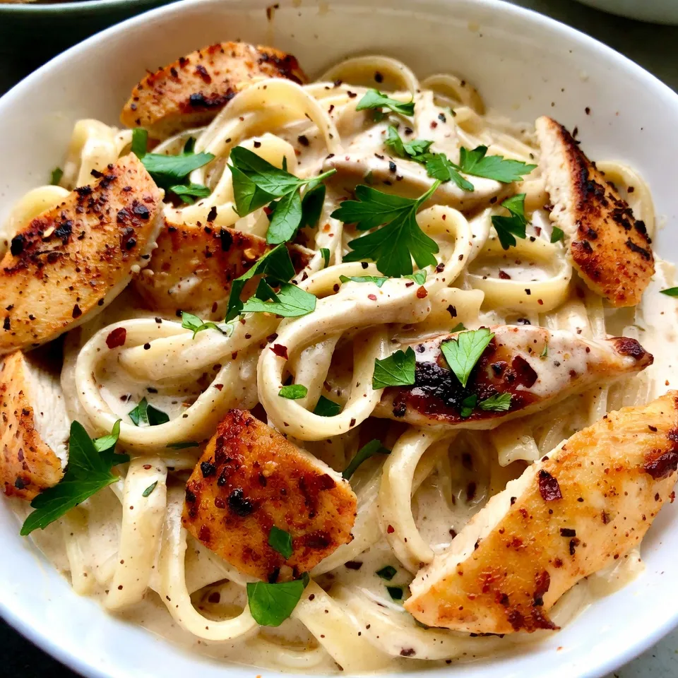 Cremiger Cajun Chicken Alfredo Schnelles Rezept
