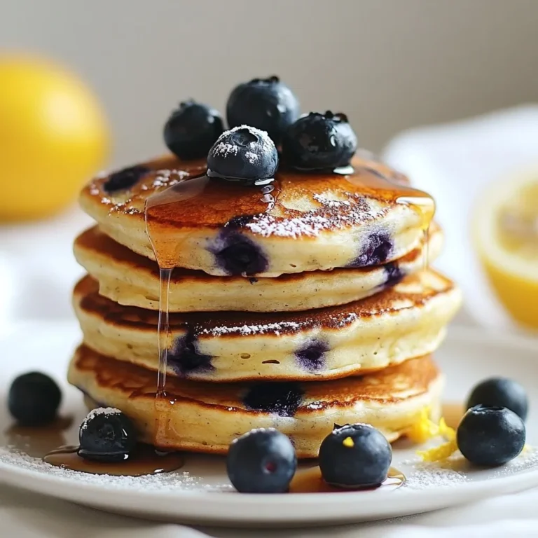 Für die perfekten Blaubeer-Zitronen-Ricotta-Pfannkuchen brauchst du diese Hauptzutaten: - 1 Tasse Weizenmehl - 1 Esslöffel Backpulver - 1/4 Teelöffel Salz - 1 Tasse Ricotta-Käse - 1/2 Tasse Milch - 2 große Eier - Abgeriebene Schale von 1 Zitrone - 2 Esslöffel frischer Zitronensaft - 1/4 Tasse Zucker - 1 Tasse frische Blaubeeren (plus zusätzliche zum Servieren) Diese Zutaten sind die Basis für die saftigen Pfannkuchen. Der Ricotta sorgt für eine weiche Textur. Die Zitrone gibt einen frischen Geschmack, der perfekt zu den Beeren passt. Um die Pfannkuchen zu braten, brauchst du: - Butter oder Öl zum Braten Diese Zutat hilft, die Pfannkuchen goldbraun und knusprig zu machen. Verwende Butter für einen reichhaltigen Geschmack oder Öl für eine leichtere Option. Wenn du die besten Zutaten wählst, achte auf Folgendes: - Ricotta: Wähle frischen Ricotta. Er sollte cremig und gut im Geschmack sein. - Zitronen: Nimm frische Zitronen für den besten Geschmack. Die Schale sollte unversehrt und glänzend sein. - Blaubeeren: Suche nach festen, prallen Blaubeeren. Sie sollten eine tiefblaue Farbe haben. Frische Zutaten machen einen großen Unterschied. Sie sorgen für mehr Geschmack und eine bessere Textur in deinen Pfannkuchen. {{ingredient_image_2}} Zuerst benötigst du die richtigen Zutaten. Hier ist, was du brauchst: - 1 Tasse Weizenmehl - 1 Esslöffel Backpulver - 1/4 Teelöffel Salz - 1 Tasse Ricotta-Käse - 1/2 Tasse Milch - 2 große Eier - Abgeriebene Schale von 1 Zitrone - 2 Esslöffel frischer Zitronensaft - 1/4 Tasse Zucker - 1 Tasse frische Blaubeeren (plus zusätzliche zum Servieren) - Butter oder Öl zum Braten Stelle sicher, dass alles frisch ist. Frische Blaubeeren bringen viel Geschmack. Die Zitrone macht die Pfannkuchen frisch und spritzig. Jetzt geht's an die Mischung. Nimm eine große Schüssel und vermische das Weizenmehl, das Backpulver und das Salz gut. Das sorgt für einen fluffigen Teig. In einer anderen Schüssel gibst du den Ricotta, die Milch, die Eier, den Zitronenabrieb, den Zitronensaft und den Zucker zusammen. Rühre alles gut um, bis es eine homogene Masse ist. Füge dann die trockenen Zutaten hinzu. Mische nur so viel, bis alles gerade verbunden ist. Kleine Klumpen sind in Ordnung. Die Blaubeeren kommen jetzt dazu. Hebe sie vorsichtig unter, um sie nicht zu zerdrücken. Erhitze eine beschichtete Pfanne auf mittlerer Hitze. Füge einen kleinen Löffel Butter oder Öl hinzu. Für jeden Pfannkuchen nimm etwa 1/4 Tasse Teig. Gieße ihn in die Pfanne. Lass ihn 2-3 Minuten braten, bis sich kleine Blasen bilden. Wende den Pfannkuchen und brate ihn weitere 2-3 Minuten, bis er goldbraun ist. Wiederhole das mit dem restlichen Teig. Füge bei Bedarf mehr Butter oder Öl hinzu. Jetzt sind die Pfannkuchen bereit für das Servieren! Um perfekte Blaubeer Zitronen Ricotta Pfannkuchen zu machen, achte auf die Zutaten. Verwende frische Blaubeeren für den besten Geschmack. Ricotta gibt den Pfannkuchen eine tolle Textur. Mische die trockenen und feuchten Zutaten getrennt. So erhältst du eine glatte Masse. Rühre den Teig nur kurz. Kleine Klumpen sind völlig in Ordnung. Zu viel Mischen macht die Pfannkuchen zäh. Ein häufiger Fehler ist, den Teig zu lange zu mischen. Das führt zu dichten Pfannkuchen. Überhitze die Pfanne nicht. Eine mittlere Hitze sorgt für gleichmäßiges Braten. Wenn du die Pfannkuchen zu früh wendest, zerfallen sie. Warte, bis sich Blasen bilden. Dann erst umdrehen. Außerdem, gib nicht zu viele Blaubeeren in den Teig. Sie können zerdrückt werden und einen matschigen Pfannkuchen machen. Die Präsentation macht viel aus. Staple die Pfannkuchen hoch auf einem Teller. Bestäube sie mit Puderzucker für einen schönen Look. Füge frische Blaubeeren obendrauf für Farbe hinzu. Ein Spritzer Ahornsirup rundet das Bild ab. Wenn du magst, kannst du einen Klecks Schlagsahne hinzufügen. So wirken die Pfannkuchen noch einladender. Pro Tipps Die richtigen Blaubeeren wählen: Achten Sie darauf, frische und saftige Blaubeeren zu verwenden, um den besten Geschmack zu erzielen. Tiefgefrorene Blaubeeren können auch verwendet werden, aber sie geben mehr Flüssigkeit ab und können den Teig aufweichen. Pfanne richtig vorheizen: Stellen Sie sicher, dass die Pfanne gut vorgeheizt ist, bevor Sie mit dem Braten beginnen. Dies sorgt dafür, dass die Pfannkuchen gleichmäßig garen und eine schöne goldene Farbe erhalten. Teig nicht übermischen: Mischen Sie den Teig nur, bis die trockenen Zutaten gerade so eingearbeitet sind. Kleine Klumpen sind in Ordnung und tragen zur fluffigen Textur der Pfannkuchen bei. Servieren mit Stil: Stapeln Sie die Pfannkuchen auf einem schönen Servierteller, bestäuben Sie sie mit Puderzucker und garnieren Sie sie mit frischen Blaubeeren und einem Schuss Ahornsirup für ein ansprechendes Aussehen. {{image_4}} Wenn Sie die Blaubeeren nicht mögen, verwenden Sie andere Früchte. Himbeeren, Erdbeeren oder sogar Äpfel passen gut. Schneiden Sie die Früchte klein, damit sie gleichmäßig im Teig verteilt sind. Die Aromen verändern sich, aber der Spaß bleibt gleich. Experimentieren Sie und finden Sie Ihre Lieblingsfrucht! Für eine glutenfreie Option ersetzen Sie das Weizenmehl durch eine glutenfreie Mischung. Achten Sie darauf, dass das Backpulver ebenfalls glutenfrei ist. Diese Anpassung macht die Pfannkuchen für mehr Menschen genießbar. Die Textur wird leicht anders sein, aber sie bleiben lecker und fluffig. Möchten Sie mehr Geschmack? Fügen Sie Vanilleextrakt oder Zimt hinzu. Ein Teelöffel Vanille passt gut zu den Zitronen. Zimt bringt Wärme und Tiefe. Auch eine Prise Muskatnuss kann interessant sein. Schmecken Sie den Teig vor dem Braten ab, um die perfekte Mischung zu finden. Um Blaubeer Zitronen Ricotta Pfannkuchen frisch zu halten, lasse sie zuerst abkühlen. Lege sie dann in einen luftdichten Behälter. So bleiben sie saftig. Du kannst sie auch mit einem Blatt Backpapier trennen. Dadurch kleben sie nicht zusammen. Im Kühlschrank halten sie sich bis zu drei Tage. Wenn du den Teig für die Pfannkuchen aufbewahren möchtest, decke die Schüssel gut ab. Achte darauf, dass kein Luft eindringt. So bleibt er frisch. Du kannst den Teig bis zu 24 Stunden im Kühlschrank lagern. Rühre den Teig vor dem Braten nochmals leicht um. Du kannst die Pfannkuchen auch einfrieren. Staple sie in einem Behälter mit Backpapier dazwischen. So bleiben sie getrennt. Friere sie für bis zu drei Monate ein. Zum Wiederaufwärmen lege sie einfach in den Toaster oder in die Mikrowelle. Sie schmecken dann fast so frisch wie am ersten Tag. Man kann die Pfannkuchen bis zu drei Tage im Kühlschrank aufbewahren. Lagere sie in einem luftdichten Behälter. Wenn du sie länger aufbewahren möchtest, friere sie ein. So bleiben sie bis zu zwei Monate frisch. Wenn du sie wieder aufwärmst, nutze die Mikrowelle oder eine Pfanne. Ja, du kannst die Blaubeeren durch anderes Obst ersetzen. Himbeeren, Erdbeeren oder sogar Bananen passen gut. Achte darauf, dass das Obst frisch ist. Halte die Menge gleich, damit der Teig nicht zu feucht wird. Ja, diese Pfannkuchen sind perfekt für Frühstücks-Mahlzeiten. Sie sind leicht, fluffig und voller Geschmack. Die Kombination aus Zitronen- und Blaubeergeschmack macht sie besonders lecker. Du kannst sie auch mit Joghurt oder Sirup servieren. Blaubeer-Zitronen-Ricotta-Pfannkuchen sind ein Spaß für jeden. Wir haben die Zutaten, Schritte und Tipps besprochen. Du kannst die besten Zutaten wählen und häufige Fehler vermeiden. Denk an die verschiedenen Variationen, um deinen Pfannkuchen mehr Geschmack zu geben. Richtig lagern und aufbewahren ist entscheidend für den Genuss. Egal, ob du sie zum Frühstück oder als Snack machst, diese Pfannkuchen sind immer lecker. Genieße das Kochen und entdecke neue Geschmäcker in deiner Küche!