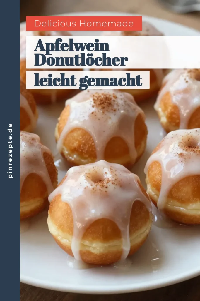 Entdecken Sie das perfekte Rezept für herbstliche Apfelwein Donut-Löcher! Diese glasierten Donuts sind weich, aromatisch und voller Geschmack. Mit unserem einfachen Rezept für Mini Donuts mit Apfelwein können Sie im Handumdrehen köstliche Donut-Löcher backen. Ideal für jede Herbstfeier! Teilen Sie Ihre Kreationen und probieren Sie es aus! #ApfelweinDonutLöcher #GlasierteDonutsRezept #HerbstlicheDonutLöcher #DonutLöcherBackenRezept
