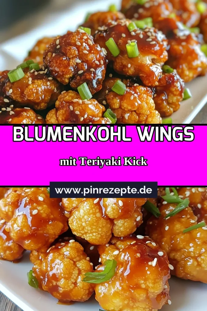 Entdecken Sie das Rezept für Teriyaki Blumenkohl Flügel – eine köstliche vegane und glutenfreie Snack-Option! Diese knusprigen Blumenkohl Wings sind perfekt als asiatische Vorspeise mit Blumenkohl oder als Party-Snack. Einfach zubereitet und voller Geschmack, werden sie Ihre Gäste begeistern. Probieren Sie jetzt dieses gesunde Blumenkohl Rezept aus! Speichern Sie es für später! #TeriyakiBlumenkohlFlügel #veganeBlumenkohlRezepte #glutenfreieBlumenkohlSnacks #knusprigeBlumenkohlWings