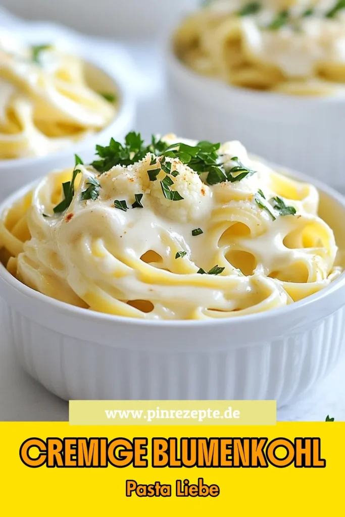 Entdecken Sie unser köstliches Rezept für cremige Blumenkohl Alfredo, das nicht nur lecker ist, sondern auch super gesund! Diese vegane Pasta Rezept verwendet Blumenkohl für eine gesunde Alfredo Sauce, die perfekt zu Fettuccine passt. Bereiten Sie mit dieser einfachen Anleitung eine genussvolle Mahlzeit zu, die alle begeistern wird. Speichern Sie dieses leckere Fettuccine Rezept für Ihr nächstes Dinner! #veganePasta #BlumenkohlRezept #gesund #AlfredoSauce