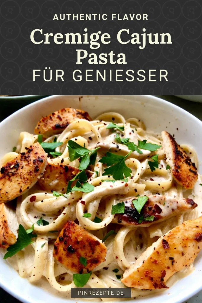 Entdecken Sie das perfekte Rezept für cremige Cajun Hähnchen Alfredo! Diese köstliche Fettuccine Alfredo ist mit würzigem Cajun Hähnchen und einer samtigen Alfredo Sauce mit Parmesan zubereitet. Ideal für alle, die einfache Pasta Rezepte lieben! Genießen Sie die Kombination aus Aromen und Texturen in diesem Gericht, das in nur 30 Minuten fertig ist. Speichern Sie das Rezept jetzt und kochen Sie mit! #CajunHähnchenPasta #FettuccineAlfredoRezept #einfachePastaRezepte #AlfredoSauceMitParmesan