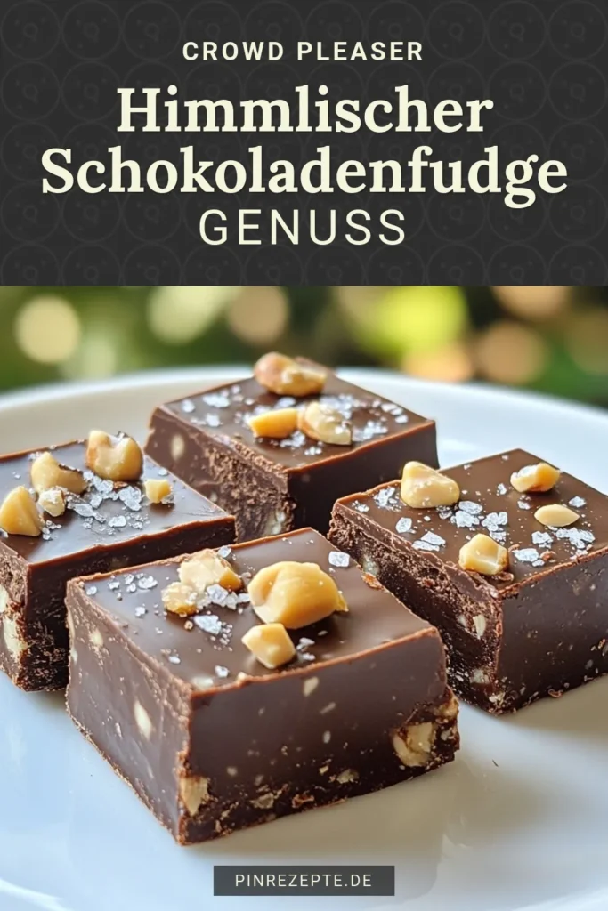 Entdecke unser Rezept für köstliches Schokoladen-Haselnuss-Fudge! Mit Zartbitterschokolade und gerösteten Haselnüssen ist dieses dekadente Fudge der perfekte Genuss für Naschkatzen. In nur 10 Minuten zubereitet und nach 2 Stunden kühl fest, wird es garantiert zum Highlight jedes Desserts. Probiere es jetzt aus und überrasche deine Gäste! Speichere das Rezept für später! #SchokoladenHaselnussFudge #RezeptFudge #ZartbitterschokoladeRezept #HaselnüsseImDessert
