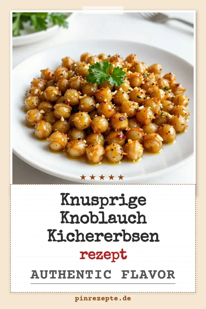 Entdecke jetzt unser köstliches Knoblauch Kichererbsen Rezept für geröstete Kichererbsen! Diese gesunden Kichererbsen sind perfekte vegane Snacks, die nicht nur knusprig sind, sondern auch mit herzhaftem Knoblauch und aromatischen Kräutern überzeugen. Ideal als Snack oder Beilage. Probiere es aus und lass dich von dem Geschmack begeistern! Teile dein Ergebnis mit uns! #Kichererbsen #Vegan #GesundeSnacks #KnoblauchKichererbsen
