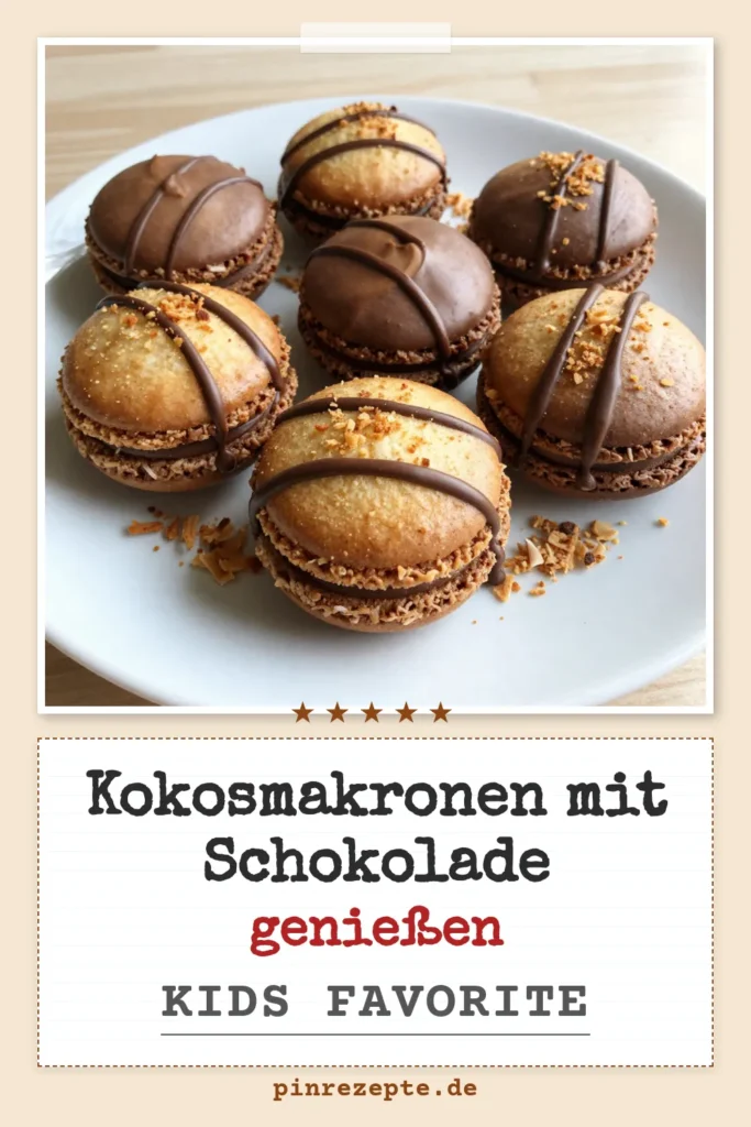 Entdecken Sie unser köstliches Rezept für Schokoladenkokosmakronen, die perfekte süße Versuchung! Diese einfachen Makronen aus gezuckerten Kokosraspeln sind einfach zuzubereiten und benötigen kein Backen! Verfeinern Sie sie mit einem herrlichen Schokoladenüberzug für Kekse und begeistern Sie Familie und Freunde. Speichern Sie dieses Rezept für Kokosmakronen für besondere Anlässe! #Kokosmakronen #Schokoladenkokosmakronen #MakronenRezept #KekseBacken
