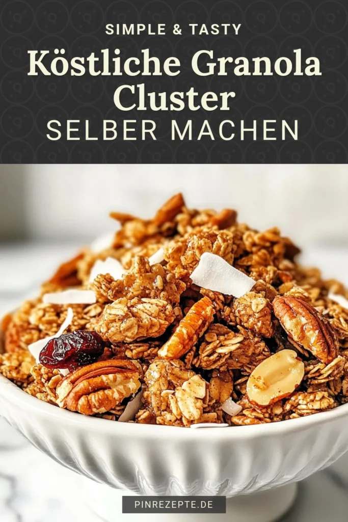 Entdecke das Rezept für Ahorn-Pekannuss Granola, das gesunde Granola Cluster einfach selbstgemacht! Diese Haferflocken Snacks sind nicht nur lecker, sondern auch nährstoffreich und ideal für einen energiereichen Start in den Tag. Mit der perfekten Kombination aus Ahornsirup und pekannüssen wirst du begeistert sein. Probiere es jetzt aus und genieße die gesunde Knabberei! #GesundeSnacks #GranolaRezept #Pekannüsse #HaferflockenSnack