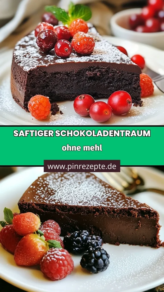 Entdecken Sie dieses köstliche Rezept für einen mehlfreien Schokoladenkuchen, der einfach zuzubereiten ist! Dieser einfache Schokoladenkuchen aus Zartbitterschokolade ist das perfekte glutenfreie Dessert für Schokoladenliebhaber. Mit nur wenigen Zutaten entsteht ein saftiger Kuchen ohne Mehl, der begeistert. Probieren Sie es aus und genießen Sie jeden Bissen! Speichern Sie dieses Rezept! #mehlfreierSchokoladenkuchen #glutenfreiesDessert #einfacherSchokoladenkuchen #ZartbitterschokoladeRezept