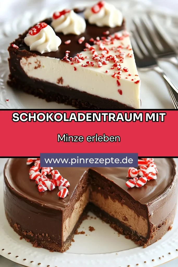 Entdecken Sie das köstliche Rezept für Schokoladen-Pfefferminz-Käsekuchen! Dieser cremige Frischkäse Kuchen kombiniert richige Schokoladen Desserts mit dem erfrischenden Geschmack von Pfefferminz Bonbons. Ideal für Feiern oder einfach als süße Versuchung. Folgen Sie unserer Schritt-für-Schritt-Anleitung und bringen Sie diesen himmlischen Käsekuchen zum Staunen. Jetzt probieren und genießen! #KäsekuchenRezept #SchokoladenDessert #PfefferminzBonbons #FrischkäseKuchen