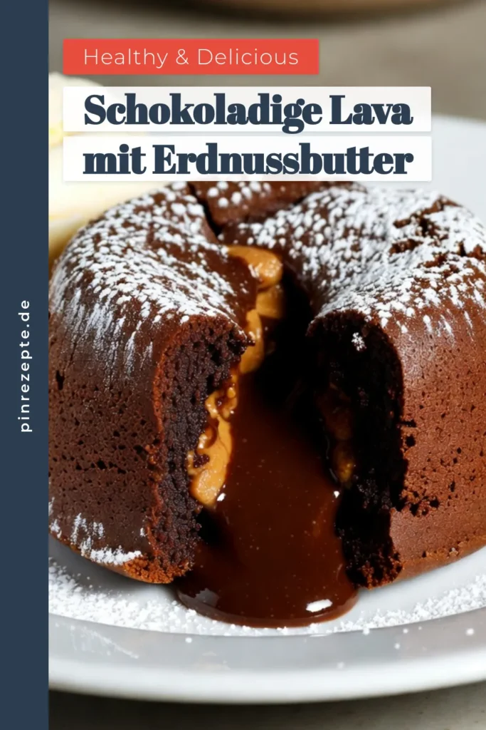 Entdecken Sie unser köstliches Schokoladen-Erdnussbutter Lava-Kuchen Rezept! Dieser Schokoladenkuchen mit flüssigem Kern ist das perfekte Erdnussbutter Dessert für Schokoladenliebhaber. Mit einfacher Kuchenzubereitung zaubern Sie in nur 30 Minuten vier himmlische lavaartige Köstlichkeiten. Lassen Sie sich dieses Rezept nicht entgehen und probieren Sie es aus! #LavaKuchen #Schokoladenkuchen #Erdnussbutter #DessertRezepte