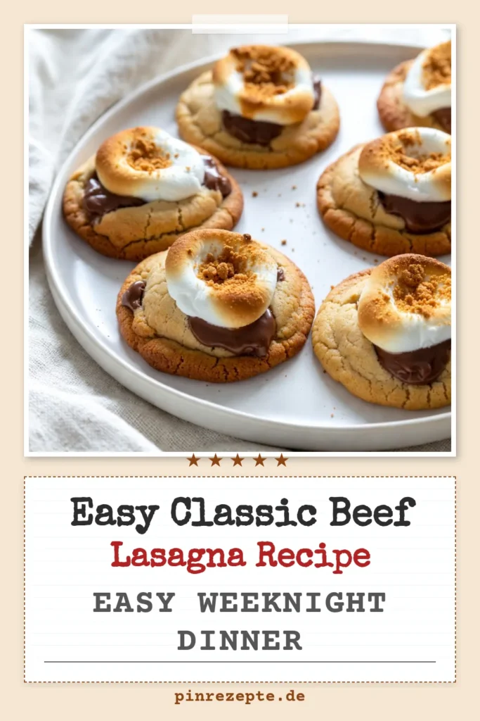 Entdecke das ultimative gefüllte Kekse Rezept mit diesen köstlichen S'mores Keksen! Diese Schokoladen-Marshmallow Kekse sind perfekt für alle Süßigkeitenliebhaber und einfach zuzubereiten. Verwöhne deine Familie und Freunde mit einem einzigartigen Genuss, der den klassischen Graham-Cracker Keksen neuen Glanz verleiht. Erlebe den leckeren Geschmack von S'mores in jedem Bissen! Probiere das Rezept jetzt aus und teile deine Kreationen! #S'moresKekse #KekseRezept #SchokoladenMarshmallowKekse #einfacheKeksrezepte